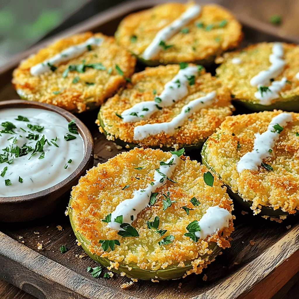 - 4 medium green tomatoes - 1 cup buttermilk - 1 cup all-purpose flour - 1 cup cornmeal - 1 teaspoon paprika - 1/2 teaspoon garlic powder - 1/2 teaspoon onion powder - 1/2 teaspoon cayenne pepper (optional) - Salt and pepper to taste - Cooking spray or olive oil for drizzling The right ingredients make the best oven-fried green tomatoes. Green tomatoes are firm and tart. They provide a great base for this dish. You will need fresh, unripe tomatoes for the best flavor. The buttermilk helps the coating stick and adds a nice tang. The flour and cornmeal create the crispy texture. Paprika, garlic powder, and onion powder add depth to the flavor. Cayenne pepper gives a bit of heat, but you can skip it if you prefer a milder taste. Salt and pepper round out the flavors perfectly. - Gluten-free options: You can use gluten-free flour instead of all-purpose flour. This will still give you a great crunch. - Vegan substitutions for buttermilk: Simply mix one cup of plant-based milk with one tablespoon of vinegar or lemon juice. Let it sit for a few minutes to thicken. This works well in place of buttermilk and keeps your dish vegan-friendly. These alternatives make the recipe accessible for everyone. Don't hesitate to experiment with different flavors and textures! For the full recipe, check the details above. To start, slice your green tomatoes. Use a sharp knife for clean cuts. Aim for 1/4 inch thick rounds. This thickness helps them cook evenly. Next, preheat your oven to 425°F (220°C). This high heat helps the tomatoes crisp up nicely. Line your baking sheet with parchment paper. This makes clean-up easy and prevents sticking. Now, it's time to coat the tomato slices. First, pour buttermilk into a shallow dish. Dip each slice into the buttermilk. Let any extra drip off. Then, move the slice to another dish with the flour mix. This mix includes flour, cornmeal, and spices. Press lightly to ensure an even coating. Make sure each slice is well-covered. This step is key for great flavor and texture. Place the coated slices on the baking sheet. Make sure to space them out evenly. This helps them bake uniformly. Lightly spray the tops with cooking spray or drizzle with olive oil. This will help them crisp up. Bake in the preheated oven for 20-25 minutes. Flip the slices halfway through. This ensures both sides get crispy. When they are golden brown, they are ready. Remove from the oven and let them cool a bit before serving. Enjoy your crispy, delicious oven-fried green tomatoes! For the complete recipe, check the full recipe section. To make tasty oven-fried green tomatoes, you need the right ones. Look for firm tomatoes with a bright green color. They should feel heavy for their size. Avoid ones with blemishes or soft spots. You can find fresh green tomatoes at local farmers' markets or grocery stores. Ask your vendor if they have any in stock. Spacing on the baking sheet is key. If the slices are too close, they will steam and not crisp up. Leave space between each slice. This helps air circulate and makes them crunchy. Use cooking spray or drizzle olive oil on top. This adds flavor and helps with the crispiness. Soggy tomatoes are a common issue. To prevent this, make sure to coat them well in the flour mixture. Let any excess buttermilk drip off. Overcooking or undercooking can ruin your dish. Aim for a golden brown color, which takes about 20-25 minutes. Flip them halfway through to ensure even cooking. Enjoy your crispy treats! For the full recipe, check [Full Recipe]. {{image_2}} You can spice up your oven-fried green tomatoes in fun ways. For a kick, try adding more heat. Mix in cayenne pepper or crushed red pepper flakes. You can also use smoked paprika for a smoky taste. If you love herbs, consider adding dried oregano or thyme. These will give your tomatoes a fresh, fragrant twist. A good dip makes everything better! For a classic touch, whip up homemade ranch dressing. Simply mix buttermilk, mayo, garlic powder, and herbs. You can also make a creamy remoulade. This sauce combines mayo, mustard, and spices for a zesty flavor. Both options pair perfectly with your crispy tomatoes. When serving oven-fried green tomatoes, think about side dishes that complement them. Coleslaw adds crunch and freshness, while a light salad brightens the plate. For a fun twist, stack the tomatoes in a tower with layers of thinly sliced vegetables. This makes for an eye-catching presentation. You can also garnish with fresh herbs for a pop of color. Try these ideas to make your dish stand out! To keep your oven-fried green tomatoes fresh, store them in an airtight container. Place parchment paper between layers to prevent sticking. Refrigerate your leftovers within two hours of cooking. For longer storage, you can freeze them. Make sure to use freezer-safe bags or containers. When reheating, use an oven or air fryer. This keeps them crispy. Set your oven to 375°F (190°C) and heat for about 10 minutes. In the fridge, your crispy green tomatoes last about 3-5 days. If frozen, they can stay good for up to three months. Always check for spoilage before eating. Signs include a mushy texture or an off smell. If you notice these signs, it's best to discard them. Enjoy your oven-fried green tomatoes while they're fresh! To keep your oven-fried green tomatoes crispy, focus on moisture. Here are some tips to control moisture: - Choose firm tomatoes: Look for tomatoes that are bright green and firm. - Pat them dry: Before coating, pat the slices with a paper towel to remove excess moisture. - Use a wire rack: Place the coated tomatoes on a wire rack while they rest. This allows air to circulate and keeps them dry. - Don't overcrowd the pan: Give each slice space on the baking sheet. This helps them crisp evenly. Yes, you can prep them ahead of time. Here are some suggestions for making them in advance: - Slice and coat: You can slice and coat the tomatoes a few hours ahead. Just cover them and keep them in the fridge. - Bake when ready: Bake them right before serving for the best texture. - Store after baking: If you have leftovers, store them in an airtight container. Just know they may lose some crispness. If you need a buttermilk substitute, there are easy options: - Milk and vinegar: Add 1 tablespoon of vinegar or lemon juice to 1 cup of milk. Let it sit for 5 minutes. - Yogurt: Thin plain yogurt with a bit of water until it reaches a similar consistency to buttermilk. - Non-dairy milk: Use almond milk or soy milk with a splash of vinegar for a dairy-free option. This blog post covered the essentials for making oven-fried green tomatoes. We discussed ingredients, preparation, cooking methods, and variations. With tips on selecting tomatoes and avoiding common mistakes, you now have the tools to succeed. Remember, it’s all about finding the right balance of flavors and textures. Keep experimenting to discover your favorite versions. Enjoy your crispy treats with the right dip and side. Happy cooking!