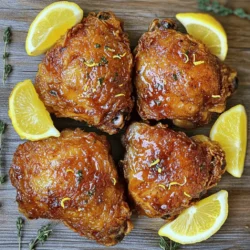 - 4 pieces of chicken thighs (bone-in, skin on) - 1 cup brewed lemon tea (cooled) - 1/2 cup buttermilk - 1 tablespoon lemon zest - 1 teaspoon garlic powder - 1 teaspoon onion powder - 1 teaspoon smoked paprika - 1 teaspoon dried thyme - Salt and pepper to taste