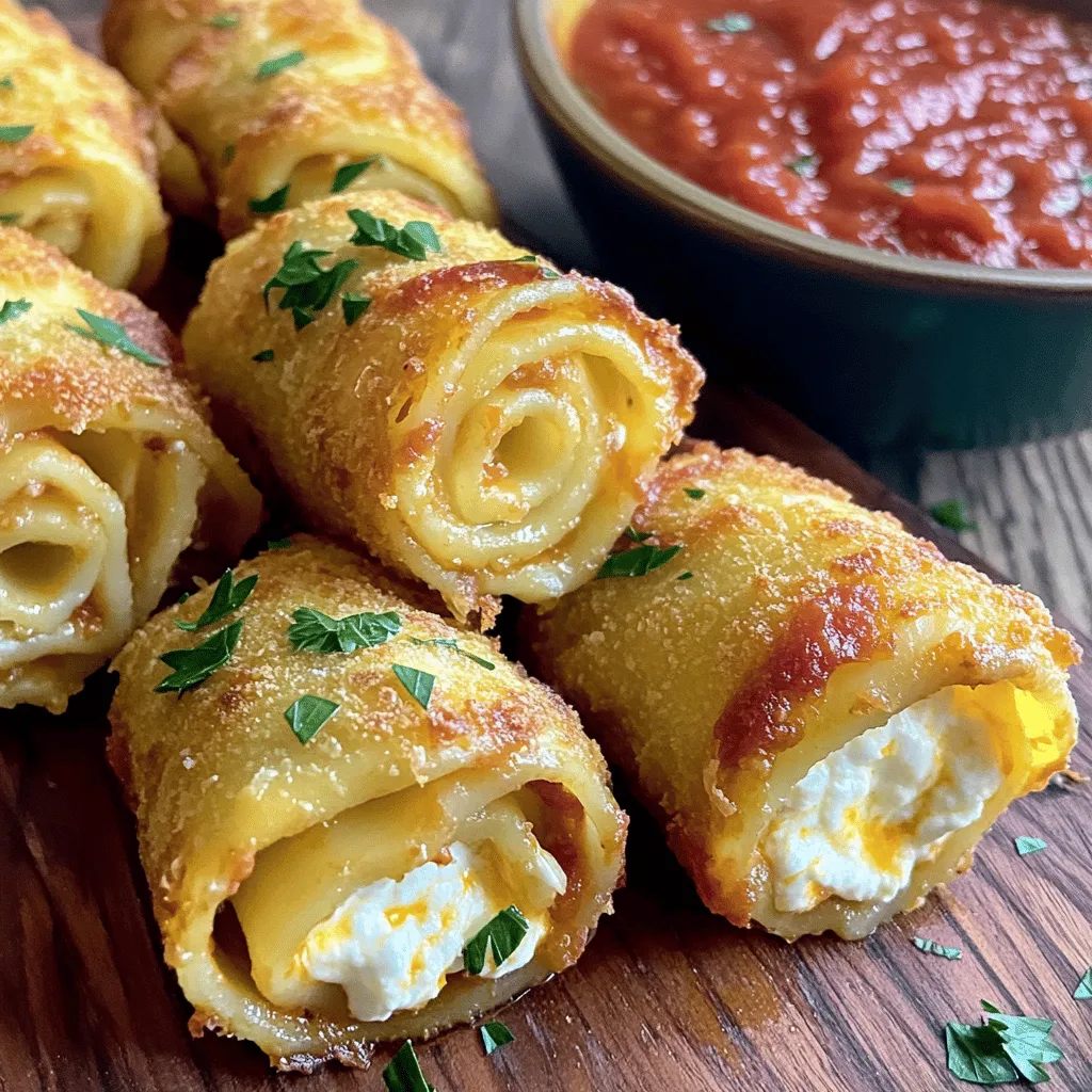 To make Air Fryer Lasagna Fritta, gather these main ingredients: - 8 lasagna noodles, cooked and chilled - 1 cup ricotta cheese - 1 cup shredded mozzarella cheese - 1/2 cup grated Parmesan cheese - 1 egg, beaten - 1 tablespoon fresh parsley, chopped - 1 teaspoon garlic powder - 1 teaspoon onion powder - 1 teaspoon Italian seasoning - Salt and pepper to taste - 1 cup marinara sauce (for dipping) - Cooking spray These ingredients create a delicious filling and crispy outside that you will love. You can enhance the flavor of your Air Fryer Lasagna Fritta with these optional ingredients: - Fresh basil for a burst of freshness - Crushed red pepper for heat - Spinach or kale for extra greens - Italian sausage for a meaty twist Adding any of these can take your dish to the next level. If you have dietary needs, here are some substitutes: - Use gluten-free lasagna noodles for a gluten-free option. - Swap ricotta with dairy-free cheese for a vegan dish. - Use egg replacements like flaxseed meal mixed with water for an egg-free option. These swaps ensure everyone can enjoy this tasty treat. For the full recipe, check out the details. To make the cheese filling, start by gathering your ingredients. In a bowl, mix the ricotta cheese, mozzarella cheese, and Parmesan cheese. Add the beaten egg, chopped parsley, garlic powder, onion powder, Italian seasoning, salt, and pepper. Use a fork or spoon to blend everything well. The mixture should be creamy and smooth. This filling is key to your lasagna fritta's flavor. If you want a richer taste, feel free to add more Parmesan cheese. Now it’s time to assemble your rolls. Take a cooked lasagna noodle and lay it flat on a clean surface. Spoon a generous amount of your cheese filling along one edge of the noodle. Roll it up tightly, like a burrito, to keep the filling inside. Make sure the seam is on the bottom to prevent unrolling. Repeat this for each noodle until you use all the filling. You will end up with delicious rolls ready for air frying. Preheat your air fryer to 375°F (190°C). This step ensures even cooking and crispiness. While it heats, spray the basket with cooking spray to avoid sticking. Place the rolls seam-side down in a single layer, making sure they don’t touch. Lightly spray the tops with more cooking spray for extra crunch. Cook them for 8 to 10 minutes. Watch closely as they turn golden brown and crispy. Once done, let them cool for a minute. Serve with marinara sauce for dipping. Enjoy your crispy and flavorful lasagna fritta! To get that perfect crispy texture, follow these steps: - Use cooked noodles. Cook the lasagna noodles until they are al dente. This keeps them firm. - Chill the noodles. Let the noodles cool after cooking. Chilling helps them hold their shape. - Don’t skip the spray. Lightly spray the tops of the rolls with cooking spray. This adds crunch as they fry. - Space them out. Place the rolls in a single layer in the air fryer. Give them room to breathe. - Check the time. Aim for 8-10 minutes at 375°F. Watch closely for that golden color. Here are some mistakes that can ruin your lasagna fritta: - Overstuffing the noodles. Don’t pack too much filling inside. Keep it light and even. - Skipping seasoning. Don’t forget to add salt and pepper to the filling. A little flavor goes a long way. - Not preheating the air fryer. Always preheat for even cooking. It helps achieve that crispy exterior. - Crowding the basket. Avoid putting too many rolls in at once. This can lead to soggy results. To keep your leftovers tasting great, follow these steps: - Air fry for best results. Preheat your air fryer to 375°F and cook for 3-5 minutes. This keeps them crispy. - Use a microwave if needed. If you're short on time, microwave in short bursts. This is quick but may lose crispiness. - Cover with a paper towel. If microwaving, cover the fritta with a paper towel. This helps absorb moisture and keeps them from getting soggy. For the complete recipe, check out the Full Recipe. Enjoy your crispy and flavorful delight! {{image_2}} To make a vegetarian Air Fryer Lasagna Fritta, swap out the meat for veggies. You can use spinach, mushrooms, or zucchini. Just chop them up and sauté them briefly. Mix these veggies into your cheese filling. This adds great flavor and color. Plus, it makes your dish healthier and lighter. You can still enjoy all those cheesy layers without the meat. For gluten-free Air Fryer Lasagna Fritta, choose gluten-free lasagna noodles. Many brands offer options that taste great. Ensure all your other ingredients are also gluten-free. Check the labels on cheese and sauces. With these swaps, you can enjoy the same crispy texture without the gluten. You can boost the taste of your Air Fryer Lasagna Fritta with some simple changes. Try adding fresh herbs like basil or oregano to the cheese mixture. You can even mix in some sun-dried tomatoes for a sweet touch. If you love heat, a pinch of red pepper flakes can bring the spice. These small tweaks create a unique dish every time, keeping it fresh and exciting. For the full recipe, click here. To store your Air Fryer Lasagna Fritta, wait until they cool down. Place them in an airtight container. They will stay fresh in the fridge for up to three days. Make sure to separate layers with parchment paper if you stack them. This keeps them from sticking together. You can freeze these tasty rolls for later. First, let them cool completely. Then, wrap each roll in plastic wrap. Place the wrapped rolls in a freezer-safe bag. They will last for up to two months. When you want to eat them, just take them out and thaw in the fridge overnight. Reheating is easy and quick. For the best results, use an air fryer. Set it to 350°F (175°C) and heat for about 5-7 minutes. You can also use an oven. Preheat it to 350°F (175°C) and bake for 10-15 minutes. This way, they stay crispy. Enjoy your delicious Air Fryer Lasagna Fritta again! For the complete recipe, check out the Full Recipe. Air Fryer Lasagna Fritta is a fun twist on classic lasagna. It features rolled lasagna noodles filled with creamy cheese. You cook these rolls in an air fryer, making them crispy and golden. The air fryer gives them a crunchy texture without deep frying. You can dip these bites in marinara sauce for added flavor. It’s a great way to enjoy lasagna in a new form. No, it's best to use cooked lasagna noodles. Uncooked noodles will not soften properly in the air fryer. They need to be boiled and chilled first for the right texture. Cooked noodles roll easily and hold the filling well. So, stick with cooked noodles for the best results. To add some heat, you can mix in red pepper flakes into the cheese filling. You can also use spicy Italian sausage instead of just cheese. Another option is to add jalapeños or hot sauce to the marinara dip. Adjust the spice to your liking for a tasty kick. These small changes can make your Air Fryer Lasagna Fritta exciting! Air Fryer Lasagna Fritta brings fun to your kitchen. You learned the ingredients, steps, and tips to make it right. Whether you want a crunchy texture or a spicy kick, you've got options. Always remember to store leftovers properly for later enjoyment. I hope this guide helps you make delicious meals your way. Enjoy your cooking adventure!