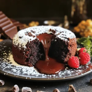 To make this rich chocolate lava cake, gather these simple ingredients: - 1/2 cup (115g) unsalted butter - 1 cup (170g) semi-sweet chocolate chips - 2 large eggs - 2 large egg yolks - 1/4 cup (50g) granulated sugar - 2 tablespoons all-purpose flour - 1/4 teaspoon salt - 1 teaspoon vanilla extract - Powdered sugar for dusting - Fresh berries for garnish (optional) I love using semi-sweet chocolate chips for this recipe. They give a great balance of sweetness and depth. If you prefer dark chocolate, choose one that is at least 60% cocoa. Unsalted butter is best because it lets you control the salt in your dish. Just remember to melt the butter and chocolate together gently to keep the mix smooth. You can use gluten-free flour if you want a gluten-free version. Almond flour or a gluten-free blend works well. For a dairy-free option, coconut oil or vegan butter can replace the unsalted butter. You can also use vegan chocolate chips for a fully dairy-free treat. This way, you can enjoy this dessert no matter your dietary needs! Start by preheating your oven to 425°F (220°C). Next, take four ramekins and grease them well with unsalted butter. This step helps the cakes come out easily. Dust the insides with cocoa powder. This prevents sticking and adds a nice flavor. In a microwave-safe bowl, combine 1/2 cup of butter and 1 cup of semi-sweet chocolate chips. Microwave this mix in 30-second intervals. Stir after each interval until it melts completely. It should be smooth and glossy. Let it cool for a few minutes before using. In a separate mixing bowl, whisk together 2 large eggs, 2 egg yolks, and 1/4 cup of granulated sugar. Whisk until the mix turns pale and thick. This should take about 3-4 minutes. Gently fold the melted chocolate mixture into the egg mix. Be careful not to deflate the eggs too much. Next, sift together 2 tablespoons of all-purpose flour and 1/4 teaspoon of salt. Fold this into the chocolate batter until just combined. Stir in 1 teaspoon of vanilla extract for extra flavor. Divide the batter evenly among the prepared ramekins. Place them in the preheated oven and bake for 12-14 minutes. The edges should be firm, but the center must remain soft. Keep an eye on them to avoid overbaking. Once done, remove the ramekins from the oven. Let them sit for about 1 minute. Carefully run a knife around the edges of each ramekin. Then, invert them onto serving plates. Dust with powdered sugar for a sweet finish. You can also add fresh berries for a lovely touch. Enjoy this decadent dessert right away! For the full recipe, check the details above. To get that oozy center, timing is key. Bake your lava cake for 12-14 minutes. The edges should be firm, while the center stays soft. If you bake too long, the center will harden. Keep a close eye on them! Ovens can vary. If your oven runs hot, reduce the time a bit. If it runs cool, add a minute or two. Every oven is unique. A simple test is to poke a toothpick in the edge. If the edge is set but the center is still jiggly, you’re good! Use ramekins for this recipe. They help shape the cake and give a nice presentation. A microwave-safe bowl works great for melting chocolate. Don't forget a whisk for mixing, and a spatula for folding ingredients. These tools make the process easier and more fun! For the full recipe, check the ingredients and instructions above. {{image_2}} You can change up the flavor of your chocolate lava cake easily. Adding espresso gives it a rich depth. Just mix in a teaspoon of instant espresso powder with the melted chocolate. Another option is orange zest. This adds a fresh, bright taste. Simply grate the zest from one orange and fold it into the batter. If you want a vegan chocolate lava cake, swap the eggs and butter. Use flax eggs instead. To make one flax egg, mix one tablespoon of ground flaxseed with three tablespoons of water. Let it sit for five minutes. For butter, use coconut oil or vegan butter. These swaps keep the cake rich and delicious. Pair your lava cake with a scoop of vanilla ice cream for a classic combo. The cold ice cream balances the warm cake perfectly. You can also drizzle chocolate sauce or raspberry sauce over the top. Fresh berries make a great garnish too, adding color and flavor. For the full recipe, check the article above. To store leftover chocolate lava cake, let it cool first. Place each ramekin in the fridge. Cover them tightly with plastic wrap. You can keep them in the fridge for up to three days. If you want to save space, you can transfer the cakes to an airtight container. When you want to enjoy your leftover lava cake, preheat your oven to 350°F (175°C). Place the ramekin on a baking sheet. Heat it for about 8-10 minutes. Check if the center feels warm. If you prefer, you can microwave it for about 30 seconds. Just be careful not to overheat it. You can prepare the batter ahead of time. Simply mix it and pour it into the ramekins. Cover them and store in the fridge for up to 24 hours. When ready to bake, just add a few extra minutes to the baking time. This way, you can enjoy fresh lava cakes anytime! For the full recipe, check out the complete steps above. Chocolate lava cake is a sweet dessert that has a gooey, molten center. When you cut into it, warm chocolate flows out like a lava flow. It is rich, decadent, and perfect for chocolate lovers. This cake combines the texture of a soufflé and a brownie. It often has a crisp edge and a soft, warm core. You can tell when the cake is done by checking the edges. They should be firm and set, while the center remains soft. The baking time is usually around 12 to 14 minutes. If the edges look firm but the middle jiggles slightly, it's ready. You can also insert a toothpick; it should come out with some batter but not completely wet. Yes, you can use different types of chocolate in this recipe. Dark chocolate gives a rich flavor, while milk chocolate adds sweetness. White chocolate can also work, but it will change the taste. Just make sure to adjust the sugar if you're using a sweeter chocolate. Each type will give you a unique taste, so feel free to experiment! If your lava cake is not flowing, it may be overbaked. The center needs to remain soft for the gooey texture. Another reason could be the type of chocolate used; some chocolates may not melt as well. Lastly, make sure to follow the recipe closely, especially the baking time. If your lava cake is burnt, don't worry too much. You can cut off the burnt edges and serve the inside. If the center is still soft, you can spoon it out and serve it in a bowl. Adding a scoop of ice cream on top can help hide the burnt taste too. It’s not perfect, but it can still be tasty! For the full recipe, refer to the detailed instructions provided earlier. This article covers everything you need to make a delicious chocolate lava cake. You learned about the right ingredients, substitutes, and all the steps to create this tasty treat. I shared tips for perfect results and ways to change flavors or meet dietary needs. Remember to store leftovers properly and know how to reheat them. With these details, you can wow your friends with a dessert that melts in their mouths. Enjoy baking and have fun exploring your own variations!