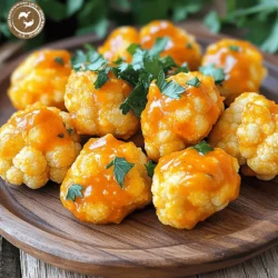 - 1 medium head of cauliflower, cut into bite-sized florets - 1 cup all-purpose flour - 1 cup water - 1 teaspoon garlic powder - 1 teaspoon onion powder - 1 teaspoon smoked paprika - 1/2 teaspoon salt - 1/2 teaspoon black pepper - 1 teaspoon cayenne pepper (adjust to taste) - 1/2 cup buffalo sauce - 1 tablespoon olive oil - Fresh parsley, chopped (for garnish) Gather these ingredients before you start. The cauliflower gives a great base for this fun snack. The flour and water mix creates a smooth batter that coats the florets well. The seasonings add a burst of flavor, making each bite delicious. Adjust the cayenne pepper if you want more or less heat. The buffalo sauce brings that classic kick and tang. Finally, a sprinkle of fresh parsley makes your dish pop with color. You can find the full recipe in the article above. - In a mixing bowl, whisk together the flour, water, garlic powder, onion powder, smoked paprika, salt, black pepper, and cayenne pepper until smooth. This mixture will coat the cauliflower well and give it flavor. - Next, take your cauliflower florets and dip them into the batter. Make sure each piece is well coated. Shake off any extra batter to avoid sogginess. - Preheat your air fryer to 400°F (200°C). This step helps in achieving that perfect crunch. - Arrange the coated cauliflower bites in the air fryer basket. Lay them in a single layer, so they cook evenly. If needed, cook in batches. - Air fry the cauliflower for 12-15 minutes. Don’t forget to shake the basket halfway through to ensure even cooking. You want them to be golden and crispy. - After frying, place the crispy bites in a large mixing bowl. Pour in the buffalo sauce and toss until every bite is coated. This adds that fiery kick we all love. - Return the coated cauliflower bites to the air fryer. Cook for an additional 5 minutes. This step helps set the buffalo sauce, giving you an extra burst of flavor. Now you’re ready to enjoy your Air Fryer Cauliflower Buffalo Bites! For the complete recipe, check out the Full Recipe. - Use a non-stick spray to help the bites cook evenly. - Shake the basket halfway through cooking to ensure even crispiness. Getting that perfect crunch is key. By using non-stick spray, you prevent sticking and burning. Shaking the basket halfway helps all sides cook well, giving you a nice crisp. - Adjust cayenne pepper to control the heat level. - Let the bites rest a few minutes after cooking for extra crunch. The spice level can change the whole dish. If you love heat, add more cayenne. If not, use less. After cooking, resting the bites lets them firm up, making them even crunchier. - Serve with fresh celery sticks for a cool crunch. - Pair with ranch or blue cheese dressing for dipping. These bites are great on their own, but pairing them with celery adds freshness. Dipping in ranch or blue cheese dressing brings a creamy contrast that elevates the flavors. For the full recipe, check out the complete guide. {{image_2}} You can switch up the sauce. Try barbecue sauce for a sweet twist. It adds a fun flavor to your bites. You might also want to use a vegan-friendly hot sauce. This option keeps the dish plant-based while still being spicy. Feel free to get creative with spices! You can add cumin or chili powder for a different taste. These spices bring warmth and depth. If you love cheese, mix some into the batter. This will give you a cheesy version that is just as tasty. If you prefer baking, it’s easy to adapt. Preheat your oven to 425°F (220°C). Place the coated cauliflower on a baking sheet lined with parchment paper. Bake for about 25-30 minutes, flipping halfway through. This will help achieve a similar crispiness to the air fryer method. For the best results, keep an eye on them to avoid overcooking. To store your leftover cauliflower buffalo bites, let them cool fully. Place them in an airtight container. This keeps them fresh. They stay good in the fridge for about 3 to 4 days. Enjoy them later as a tasty snack or meal addition! Want to save some for later? You can freeze these bites! First, let them cool completely. Then, place them in a single layer on a baking sheet. Freeze until solid, about 1 hour. Once frozen, transfer them to a freezer-safe bag. They will stay fresh for about 2 to 3 months. When you're ready to eat, reheating is key. For the best crispiness, use your air fryer. Preheat it to 400°F (200°C). Cook the bites for about 5 to 7 minutes. They will come out hot and crispy! If you use a microwave, they may get soggy. The microwave is faster but not as crispy. So, stick with the air fryer for that perfect crunch. Yes, you can make these bites gluten-free! Instead of all-purpose flour, use gluten-free flour like almond flour or chickpea flour. These options will still give you a great texture. Just mix the gluten-free flour with the same amount of water and seasoning as the original recipe. You can also try using cornstarch for an extra crispy bite! To adjust the spice level, you can change the amount of cayenne pepper in the batter. If you want it spicier, add more cayenne. For a milder taste, reduce the cayenne or leave it out entirely. Another option is to use a different hot sauce for the coating. Some sauces are milder, which can help you create your perfect balance of heat. Yes, you can prep these bites ahead of time! Cut the cauliflower and coat it with the batter. Then, place them in a single layer on a baking sheet. Cover and store them in the fridge for up to a day. When you're ready to cook, just air fry them straight from the fridge. This method saves time and makes for a quick snack! This recipe gives you a tasty, spicy treat that you can easily make at home. You learned how to air fry cauliflower bites and coat them in buffalo sauce. Adjust the spice level to your taste and experiment with different sauces for new flavors. Whether you enjoy them right away or save them for later, these bites are sure to please. Use the tips shared to achieve the best results every time. Get ready to enjoy a fun snack that's both crispy and full of flavor!