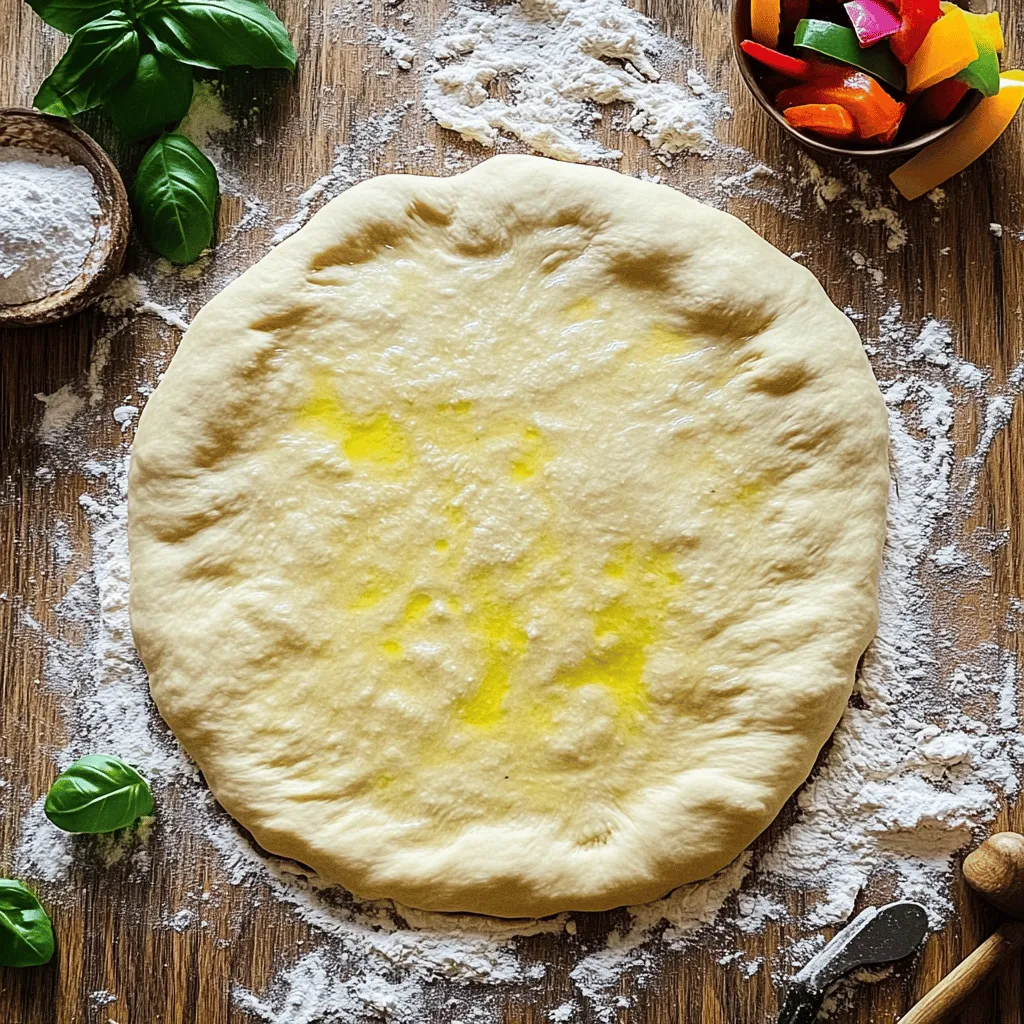 To make this easy pizza dough, you need just a few simple items: - 2 ¼ teaspoons (1 packet) instant dry yeast - 1 teaspoon sugar - 1 cup warm water (about 110°F) - 2 ½ to 3 cups all-purpose flour - 1 teaspoon salt - 2 tablespoons olive oil If you lack an ingredient, don't worry! Here are some swaps you can use: - Yeast: Use 2 ¼ teaspoons of active dry yeast if you have it. - Sugar: Honey or agave syrup can replace sugar. They work well to feed the yeast. - Flour: Whole wheat flour is a healthier choice. You can also use bread flour for a chewier crust. - Olive oil: Any cooking oil, like canola or vegetable oil, is fine. Want to boost the taste of your dough? Try these additions: - Garlic powder: Add ½ teaspoon for a nice garlic hint. - Italian herbs: Dried oregano or basil gives a lovely flavor. Use 1 teaspoon. - Parmesan cheese: Mix in ¼ cup of grated cheese for a cheesy twist. These simple tips can help you create a pizza dough that suits your taste. Now, you are all set to make the easiest homemade pizza dough! For the full recipe, check out Pizza Perfection: Homemade Dough Delight. First, grab a small bowl. Pour in 1 cup of warm water. Make sure it’s around 110°F. Add 1 teaspoon of sugar and 2 ¼ teaspoons of instant dry yeast. Stir it lightly. This mixture needs to sit for about 5 to 10 minutes. Watch for bubbles or froth. This shows that the yeast is alive and ready to work. Next, take a large mixing bowl. Add 2 ½ cups of all-purpose flour and 1 teaspoon of salt. Whisk them together well. Make a well in the center of the flour. Pour in your frothy yeast mixture and 2 tablespoons of olive oil. Mix it all together with a wooden spoon or your hands. If the dough is sticky, add more flour slowly. You want the dough to come together nicely. Now, place the dough on a floured surface. Knead it for about 5 to 7 minutes. You want it to feel smooth and elastic. Once done, shape it into a ball. Put it in a lightly oiled bowl and turn it to coat. Cover it with a damp cloth. Let it rise in a warm spot for about 1 hour. It should double in size. After it rises, punch the dough down. This helps release the air. If you want two pizzas, divide it into two parts. Shape each part into a ball and let them rest for about 10 minutes. Now, you're ready to roll out the dough and make your pizza! Check the Full Recipe for more details. To get the best dough, start with warm water. The water should feel warm but not hot. If it's too hot, it can kill the yeast. When you mix the water with yeast and sugar, let it sit. This step helps the yeast wake up. After about 5-10 minutes, the mixture should look frothy. This means the yeast is active and ready to work. Use all-purpose flour for a nice texture. If the dough feels sticky, add more flour slowly. Knead the dough for about 5-7 minutes. This helps develop gluten, making the dough elastic. A smooth and soft dough is what you want. One common mistake is rushing the yeast activation. Always let the yeast mixture sit long enough. If it doesn’t foam, start again. Another mistake is adding too much flour at once. This can make the dough dry. Instead, add flour little by little until it feels right. Don’t skip kneading. It’s important for the dough. If you don’t knead enough, your dough won't rise well. Also, avoid leaving the dough in a cold place. A warm area helps it rise faster. To know if the dough is ready, look for size and texture. It should double in size after rising. You can gently press a finger into the dough. If the indent stays, it’s ready. If it springs back, it needs more time. Once ready, punch it down gently to release air. This step is key before shaping it. Then, divide the dough if needed and let it rest. This rest period makes rolling easier. For more tips, check the Full Recipe for Easiest Homemade Pizza Dough. {{image_2}} You can make a whole wheat pizza dough by swapping all-purpose flour for whole wheat flour. This change gives your crust a nutty taste and extra fiber. Use the same amount of flour, but add a bit more water. Whole wheat flour absorbs more liquid. Start with 1 cup of warm water and add more if needed. This dough will also be denser but still tasty. For a gluten-free option, use gluten-free flour or a blend of flours. Look for a mix that includes xanthan gum. This helps with the dough's texture. Replace the yeast with a gluten-free yeast blend. Mix the dry ingredients first, then add warm water and olive oil. This dough may need less kneading. Roll it out gently to keep it from breaking. To add flavor to your dough, mix in dried herbs. You can use oregano, basil, or garlic powder. Just add 1-2 teaspoons of your chosen herbs to the flour before mixing. This small change gives your crust a great taste and aroma. You can also add grated cheese like Parmesan for extra flavor. Get creative with your dough and make it your own! For the full recipe, check out the recipe section. To store unused dough, wrap it tightly in plastic wrap. This keeps it fresh. You can also place it in an airtight container. Make sure to push out any air. Store it at room temperature for up to 2 hours. If you wait longer, refrigerate it. It lasts up to 3 days in the fridge. Freezing pizza dough is easy. First, shape the dough into a ball. Then, wrap it in plastic wrap. Place the wrapped dough in a freezer bag. This protects it from freezer burn. You can freeze it for up to 3 months. When ready to use, move it to the fridge overnight. Let it thaw slowly for the best results. If you have leftover dough, refrigerate it right away. Store it in an airtight container. It will stay good for about 3 days. When you are ready to use it, take it out and let it sit at room temperature. This helps the dough get back to a nice, soft texture. You can use it for another pizza or even breadsticks. You should let the dough rise for about one hour. This time allows the yeast to work. It makes the dough light and fluffy. The dough will double in size when it’s ready. If your kitchen is cool, it might take a bit longer. You can check it after 30 minutes. If it’s not puffy yet, give it more time. Yes, you can use active dry yeast. Just remember, it needs a little more time to rise. Mix the yeast with warm water and sugar first. Let it sit for about 5-10 minutes until it bubbles. Then you can add it to your flour. This helps activate the yeast properly, just like in the recipe. The best flour for pizza dough is all-purpose flour. It gives a nice balance of chewiness and crispiness. If you want a more authentic taste, try "00" flour. This Italian flour is finer and makes great pizza. You can also mix in some whole wheat flour for extra flavor and nutrition. Just remember to adjust the water if you change the flour type. For the full recipe, check out the [Full Recipe]. In this blog post, we covered the key steps for making pizza dough, from ingredients to storage. You learned about ingredient swaps to fit your needs and how to achieve the best dough texture. I shared tips for avoiding mistakes and checking dough readiness. Don't forget the variations, like whole wheat and gluten-free options. Storing your dough properly helps you enjoy your pizza whenever you want. With these details, you’re set to make great pizza dough at home! Enjoy the process and get creative with flavors.