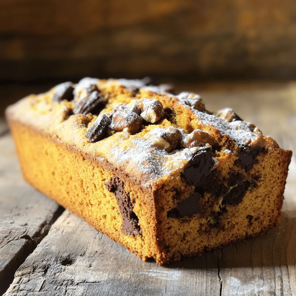 To make this tasty zucchini pumpkin bread, you need a few simple ingredients. Here’s the list: - 1 cup grated zucchini - 1 cup pumpkin puree - 1/2 cup vegetable oil - 1 cup brown sugar - 1/2 cup granulated sugar - 3 large eggs - 1 teaspoon vanilla extract - 2 cups all-purpose flour - 1 teaspoon baking soda - 1 teaspoon baking powder - 1 teaspoon ground cinnamon - 1/2 teaspoon ground nutmeg - 1/2 teaspoon ground ginger - 1/2 teaspoon salt - 1 cup chopped walnuts or pecans (optional) - 1 cup chocolate chips (optional) These ingredients work together to create a moist and flavorful bread. The zucchini adds moisture, while the pumpkin gives it a rich taste. You can also add nuts or chocolate chips for extra texture and flavor. When gathering these items, make sure your zucchini is fresh. Grate it just before using for the best results. You can find pumpkin puree in cans at the store. Look for 100% pure pumpkin for the best flavor. If you want to make this bread healthier, you can swap some ingredients. Use whole wheat flour instead of all-purpose flour. You can also reduce sugar if you like it less sweet. This recipe is fun and easy. You will enjoy the process. For the full recipe, check the details above. Happy baking! First, preheat your oven to 350°F (175°C). This step is key. A hot oven helps the bread rise well. Grease a 9x5-inch loaf pan. You can also use parchment paper to help with easy removal later. In a large bowl, mix the grated zucchini and pumpkin puree. Add the vegetable oil, brown sugar, granulated sugar, eggs, and vanilla extract. Stir until everything blends well. This mixture gives the bread its moisture and sweetness. In a different bowl, whisk together the flour, baking soda, baking powder, cinnamon, nutmeg, ginger, and salt. Mixing dry ingredients separately helps ensure even distribution. It also prevents lumps in the bread. Now, slowly add the dry mix to the wet mix. Stir gently to combine. Don't overmix; a few lumps are fine. If you want, fold in the nuts and chocolate chips. This adds texture and flavor to your bread. Pour the batter into your prepared loaf pan. Smooth the top with a spatula for an even bake. Bake the bread for 55-65 minutes. Check if it’s done by inserting a toothpick in the center. If it comes out clean, your bread is ready. Let it cool in the pan for about 10 minutes. After that, move it to a wire rack to cool completely. Enjoy your tasty Zucchini Pumpkin Bread! You can find the full recipe [here](#). To get a soft and moist texture, use fresh zucchini. Grate it and let it drain. This helps remove excess moisture. You want just enough to keep the bread moist but not soggy. Also, don’t overmix the batter. A few lumps are fine. This keeps the bread light and fluffy. If your bread is too dense, you may have added too much flour. Make sure to measure flour correctly. Use the spoon and level method. If your bread is too dry, try adding a little more oil or zucchini. If the top browns too fast, cover it with foil during baking. This prevents burning while the inside cooks. You can make this bread even tastier with extra ingredients. Try adding: - 1/2 cup dried cranberries or raisins - 1/2 cup shredded coconut - 1/2 teaspoon almond extract for a nutty flavor - Citrus zest for a fresh twist These additions can make your zucchini pumpkin bread unique and enjoyable. For the full recipe, check out the recipe section above. {{image_2}} You can easily make this zucchini pumpkin bread gluten-free. Use a 1-to-1 gluten-free flour blend instead of all-purpose flour. This swap keeps the texture light and fluffy. Make sure the blend contains xanthan gum. This helps mimic the stretch of wheat flour. Check the labels to avoid any gluten cross-contamination. Boost the flavor by adding spices. You can try a teaspoon of allspice or cloves. These spices add warmth and depth. If you love a kick of heat, consider adding a pinch of cayenne pepper. It adds a nice contrast to the sweet flavors of pumpkin and zucchini. Feel free to adjust the amounts to suit your taste. Dietary needs vary, and that's okay! If you're looking for a lower-sugar option, use a sugar substitute. You can also swap the vegetable oil for applesauce. This change reduces fat and adds moisture. For nut allergies, simply leave out the nuts or use seeds instead. You can also replace eggs with flaxseed meal mixed with water for a vegan option. For more details, refer to the Full Recipe. To keep your zucchini pumpkin bread fresh, wrap it tightly in plastic wrap. This will help keep moisture in. You can also place it in an airtight container. Store it at room temperature if you plan to eat it within a few days. If you want to keep it longer, consider freezing it. To freeze your zucchini pumpkin bread, first let it cool completely. Then, wrap it in plastic wrap, followed by aluminum foil. This double layer helps prevent freezer burn. You can freeze it for up to three months. When ready to eat, simply thaw it overnight in the fridge or at room temperature. For the best taste, reheat the bread before serving. Preheat your oven to 350°F (175°C). Place the bread on a baking sheet and warm it for about 10-15 minutes. This will bring back its soft texture and rich flavor. You can also use a microwave for a quick fix. Heat it in short bursts of 10-15 seconds to avoid drying it out. Enjoy your delicious zucchini pumpkin bread warm! Yes, you can use fresh pumpkin. To do this, cook the pumpkin first. Peel, seed, and chop it into pieces. Then, boil or steam it until soft. After that, mash it well. This will give you a fresh taste, but make sure it is smooth like puree. Zucchini pumpkin bread can last for about a week. Keep it in an airtight container at room temperature. If you want it to last longer, you can store it in the fridge. It can stay fresh for about two weeks when chilled. You can use several options for eggs. Some good choices are: - 1/4 cup unsweetened applesauce - 1/4 cup mashed banana - 1/4 cup yogurt - 1 tablespoon ground flaxseed mixed with 3 tablespoons water These options will help keep the bread moist and tasty. Yes, you can make mini loaves! Just divide the batter evenly into mini loaf pans. Bake them for about 25-30 minutes. Check them with a toothpick to ensure they are done. They will be cute and perfect for sharing. To check if the bread is done, insert a toothpick into the center. If it comes out clean or with a few crumbs, the bread is ready. If it has wet batter on it, bake for a few more minutes. This ensures your Zucchini Pumpkin Bread is perfectly baked. This blog post covered how to make delicious Zucchini Pumpkin Bread. We went through the ingredients, steps, tips, and variations. You learned how to mix wet and dry items, and bake the bread perfectly. Remember to check for doneness with a toothpick. Try different spices and options to make it your own. With proper storage, your bread will stay fresh and tasty. Enjoy this baking journey and savor every bite!