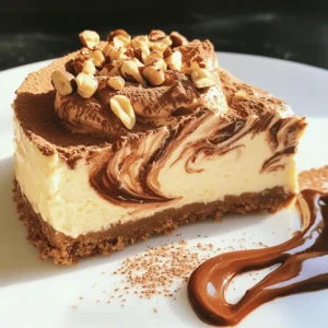 To make this no-bake Nutella cheesecake, you will need: - 200g digestive biscuits, crushed - 100g unsalted butter, melted - 400g cream cheese, softened - 250g Nutella - 100g powdered sugar - 1 teaspoon vanilla extract - 250ml heavy cream - 50g hazelnuts, chopped (for garnish) - Cocoa powder (for dusting) Measuring your ingredients correctly is key. Use a kitchen scale for accuracy. For dry ingredients, like the biscuits and sugar, spoon them into your measuring cup and level off with a knife. For liquids, use a clear liquid measuring cup. Always check the measurements twice. This will help you get the best results. You can swap out some ingredients if needed. For the digestive biscuits, try graham crackers or oreo cookies for a twist. If you want a dairy-free option, use vegan cream cheese and coconut cream. You can also use maple syrup or honey instead of powdered sugar for sweetness. This makes the recipe flexible and easy to adapt. Making a no-bake Nutella cheesecake is easy and fun. You will create a delicious treat in just a few simple steps. The process involves making a biscuit base, mixing the creamy filling, and chilling the cheesecake to set. 1. Start with the biscuit base. In a mixing bowl, combine 200g of crushed digestive biscuits and 100g of melted unsalted butter. Stir until the mixture looks like wet sand. 2. Press the biscuit mix into the bottom of a springform cake tin. Make it firm and even. Place the tin in the refrigerator to set while you prepare the filling. 3. Next, make the filling. In a new bowl, beat 400g of softened cream cheese until smooth. Add 250g of Nutella, 100g of powdered sugar, and 1 teaspoon of vanilla extract. Mix until it’s creamy and well combined. 4. Now, whip 250ml of heavy cream in another bowl. Whip until soft peaks form. Gently fold this whipped cream into the Nutella mixture. Be careful to keep it light and airy. 5. Pour the creamy filling over your biscuit base. Use a spatula to smooth the top. Cover the tin with plastic wrap. Refrigerate for at least 4 hours, or overnight if you can wait. 6. After chilling, carefully remove the cheesecake from the springform tin. Dust the top with cocoa powder and sprinkle with 50g of chopped hazelnuts. This adds crunch and looks great. - Make sure to press the biscuit base firmly. This helps keep the cheesecake together. - When folding in the whipped cream, use a gentle hand. This keeps your filling light and fluffy. - Chill the cheesecake for the best texture. The longer it chills, the better it sets. - For a finishing touch, serve each slice with a drizzle of extra Nutella and a whole hazelnut on the side. Now you have all the steps to create a no-bake Nutella cheesecake. Enjoy this creamy dessert delight! For the full recipe, check out the section above. To get the best texture for your No Bake Nutella Cheesecake, make sure your cream cheese is soft. If it’s too cold, it won’t mix well. I suggest leaving it out for about 30 minutes before you start. When you mix, do it gently. This keeps the air in the whipped cream. Air makes it light and fluffy. One common mistake is rushing the chilling time. If you take it out too soon, it won’t set right. I recommend letting it chill overnight for the best results. Also, avoid overmixing the cheesecake filling. If you mix too hard, it can lose its lightness. Lastly, don’t skip the cocoa powder dusting. It adds a nice touch and balances the sweetness. For a stunning presentation, use simple decorations. You can drizzle some Nutella on top before serving. Sprinkle chopped hazelnuts for crunch and beauty. You can also add a dusting of cocoa powder. For an elegant look, serve slices on nice plates. Add a whole hazelnut or two beside each slice for charm. These little details make your cheesecake look professional and inviting. For the complete recipe, check out the Full Recipe. {{image_2}} You can play with flavors in your No Bake Nutella Cheesecake. Adding vanilla brings a sweet note. Just a teaspoon of vanilla extract can enhance the taste. If you like coffee, mix in some espresso powder. This gives a rich depth. A hint of sea salt can also brighten the flavors. Always taste as you go to find what you love best. To make it gluten-free, swap the digestive biscuits for gluten-free cookies. Many brands offer tasty options. You can also use ground almonds or oats. Just be sure to check the labels. Make sure the nut butter you use is also gluten-free. This way, everyone can enjoy a slice without worry. When serving, think about presentation. Slices look great on nice plates. Drizzle extra Nutella on the side for a treat. You can add whole hazelnuts for crunch and flair. Dusting cocoa powder on top adds a touch of elegance. For an added twist, serve with fresh berries or whipped cream. These little details make your dessert even more special. For the full recipe, check out the earlier section. To keep your No Bake Nutella Cheesecake fresh, cover it tightly with plastic wrap. You can also use an airtight container. Store it in the refrigerator. This will keep your cheesecake creamy and delicious. Enjoy it within three days for the best taste. You can freeze this cheesecake if you want to save some for later. First, let it chill completely in the fridge. Then, wrap it well in plastic wrap. Place the wrapped cheesecake in a freezer-safe container. It will stay good for up to three months. When you’re ready to eat it, let it thaw in the fridge overnight. This cheesecake tastes best in the first few days. After that, it can still be good for a week in the fridge. Check for any changes in smell or texture before eating. If it looks good and smells fresh, it’s safe to enjoy. Following these storage tips will help you savor every creamy bite of your No Bake Nutella Cheesecake. For the full details, see the [Full Recipe]. Yes, you can. Cream cheese gives a rich and smooth texture. You can try mascarpone for a lighter feel. Ricotta also works, but it may change the texture slightly. Adjust the sugar if you use ricotta because it is less sweet. Your cheesecake should chill for at least four hours. However, overnight is best for a perfect set. This gives the flavors time to blend well. A longer chill helps the cheesecake firm up nicely, making it easier to slice. If you want a different flavor, try peanut butter or almond butter. You can also use chocolate spread without hazelnuts. For a fruity twist, consider using a berry jam instead. Each option will change the taste, but they can still be delicious. This blog post covered key points for making a great cheesecake. We reviewed essential ingredients and how to measure them. You learned the best steps to prepare and assemble it perfectly. I shared tips for texture and common mistakes to avoid. We explored fun variations and storage advice to keep your cheesecake fresh. In closing, these tips can help you create a delicious dessert. Enjoy your cheesecake-making journey!