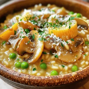 To make a rich and creamy risotto, you need a few key items. Here’s what you will need: - 1 cup Arborio rice - 4 cups vegetable broth - 2 cups mixed mushrooms (shiitake, cremini, and oyster), sliced - 1 small onion, finely chopped - 2 cloves garlic, minced - 1/2 cup Parmesan cheese, grated (or nutritional yeast for a vegan option) - 2 tablespoons olive oil - 1 tablespoon butter (or vegan butter) - Salt and pepper to taste - Fresh parsley, chopped (for garnish) - 1 teaspoon thyme (fresh or dried) - 1/2 cup frozen peas (optional, for color) These ingredients work together to create a wonderful blend of flavors and textures. Arborio rice is key as it absorbs liquid well and gives risotto its creamy texture. You can easily adjust this risotto to fit your taste. Here are some great options: - Cooked chicken or shrimp for added protein - Spinach or kale for extra greens - A splash of white wine for depth of flavor - A squeeze of lemon juice for brightness Feel free to mix and match these items. This makes the dish even more special. The right seasonings can elevate your risotto. Consider these: - Fresh basil adds a sweet hint. - Bay leaves infuse a warm aroma. - Red pepper flakes give a nice kick. - Lemon zest brightens the dish. Using these seasonings helps enhance the flavor of your savory mushroom risotto. Check out the Full Recipe for more details on how to combine these ingredients into a delicious meal. Start by heating vegetable broth in a saucepan. Use low heat to keep it warm. This step is key to cooking your risotto well. If you add cold broth, it will slow down the cooking. You want the broth hot as you mix it with the rice. Next, grab a large skillet and heat olive oil and butter on medium heat. Add the chopped onion first. Cook until soft and clear, which takes about 3-4 minutes. Then, toss in minced garlic and sliced mushrooms. Cook these until the mushrooms turn golden brown and soft, about 5-7 minutes. Season with salt, pepper, and thyme. This mix gives your risotto a deep flavor. Now it’s time for the star of the dish, the Arborio rice. Stir it into the skillet. Let it cook for 1-2 minutes to soak up the flavors. This step is important for building taste. After that, start adding your warm vegetable broth. Use one ladle at a time. Stir often and wait until most of the broth is gone before adding more. Repeat this until the rice becomes creamy and tender, which should take about 18-20 minutes. If you want, add frozen peas in the last few minutes for a pop of color. When the risotto is creamy, remove it from the heat. Mix in grated Parmesan cheese until it’s all melted. Adjust the seasoning with more salt and pepper if needed. For a complete recipe, check out the Full Recipe section. Choosing the right mushrooms is key for great flavor. I suggest using a mix of mushrooms. Shiitake, cremini, and oyster mushrooms work well together. Shiitake adds a rich taste. Cremini gives a nice texture. Oyster mushrooms bring a delicate touch. You can also try other types. Just ensure they are fresh. Fresh mushrooms have the best taste. To get that creamy texture, use Arborio rice. This rice has a high starch content. The starch helps make the risotto creamy. Always stir the rice while cooking. Stirring helps release the starch. Add broth slowly, one ladle at a time. Wait until the rice absorbs the liquid before adding more. This method makes the risotto smooth and rich. Using the right tools makes risotto easier. A wide skillet is best for even cooking. A wooden spoon helps stir the rice well. I also recommend a ladle for adding broth. Keep a saucepan on the stove to warm the broth. This keeps the cooking process steady. With these tools, you’ll create a delicious dish. For the full recipe, check the details above! {{image_2}} You can easily make a creamy vegan mushroom risotto. Simply replace the Parmesan cheese with nutritional yeast. This gives a cheesy flavor without using dairy. Use vegan butter instead of regular butter for a fully plant-based dish. You will still enjoy that rich, creamy texture. The mushrooms add depth and umami, making this dish satisfying and tasty. To boost flavor, try adding ingredients like white wine. It adds a nice acidity that complements the mushrooms. You can also mix in fresh herbs like basil or dill. They bring a fresh taste to the dish. For extra creaminess, consider adding a splash of coconut milk. This will enhance the risotto’s texture and flavor. Seasonal ingredients can change your risotto game. In spring, add asparagus or peas for a pop of color and taste. In autumn, use roasted butternut squash for sweetness. During winter, try adding sautéed kale or spinach for a hearty touch. Each season offers new ways to enjoy this dish. Be creative and use what is fresh and available. You can find the full recipe for savory mushroom risotto in the main article. To store leftover risotto, let it cool first. Place it in an airtight container. This keeps it fresh. You can store it in the fridge for up to three days. Make sure it’s sealed well to prevent drying out. When you want to eat your leftover risotto, use low heat. You can reheat it on the stove or in the microwave. If using the stove, add a splash of broth or water. Stir often to keep it creamy. In the microwave, cover it loosely. Heat in short bursts, stirring in between. This method helps it stay moist. You can freeze risotto if you have too much. Spoon it into freezer bags or containers. Remove as much air as you can. Label the bags with the date. It can last for up to three months in the freezer. When you’re ready to eat it, thaw it overnight in the fridge. Then, reheat it using the techniques mentioned above. Enjoy your creamy comfort meal anytime! For more details, check the Full Recipe. The best rice for risotto is Arborio rice. This rice has a high starch content. It gives risotto its creamy texture. You can also use Carnaroli or Vialone Nano rice. Both options work well, but Arborio is the most common. Yes, you can make this recipe gluten-free. Use gluten-free vegetable broth. Ensure that your Parmesan cheese or nutritional yeast is gluten-free too. This way, you can enjoy a creamy risotto without worry. You can make risotto ahead of time, but it may lose some creaminess. Cook the risotto, then cool it down quickly. Store it in an airtight container in the fridge. When ready to serve, heat it gently. Add a little broth or water to bring it back to life. My full recipe gives you step-by-step tips for perfect risotto. In this blog post, I covered how to make savory mushroom risotto. You learned about key ingredients, cooking steps, and useful tips. Experiment with flavors using optional ingredients and seasonal variations. Remember to store and reheat properly for the best taste. Risotto is flexible, so don't be afraid to try your own twist. Now, gather your supplies and enjoy creating this rich dish. Happy cooking!