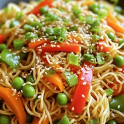 - Szechuan noodles or spaghetti - Fresh vegetables: - 3 cloves garlic, minced - 1 tablespoon ginger, grated - 2 green onions, chopped (plus extra for garnish) - 1 red bell pepper, sliced - 1 carrot, julienned - 1 cup snap peas For this dish, you can choose Szechuan noodles or spaghetti. Szechuan noodles have a unique chewiness that adds to the dish’s charm. Fresh vegetables bring color and crunch. Garlic and ginger give warmth, while green onions and bell peppers add brightness. - Szechuan peppercorns - Soy sauce - Chili paste - Rice vinegar - Sesame oil - Sugar Szechuan peppercorns are key to the flavor. They add a unique numbing spice. Soy sauce provides depth, while chili paste brings heat. Rice vinegar adds tanginess, and sesame oil gives a rich finish. A bit of sugar balances the flavors. - Sesame seeds - Extra green onions Garnishes make your dish pop! Sprinkle sesame seeds on top for crunch. Extra green onions add freshness and color. This simple touch can elevate your meal. For the full recipe, check out the [Full Recipe]. Each ingredient plays a role in making Spicy Szechuan Noodles a standout dish. First, boil a large pot of salted water. Use about one tablespoon of salt for every four quarts of water. Once the water boils, add the Szechuan noodles. Cook them according to the package instructions. I like to aim for al dente, which means they should be firm but cooked through. This usually takes about 6 to 8 minutes. Drain the noodles and set them aside. Next, get a large skillet or wok and heat two tablespoons of vegetable oil over medium-high heat. Add three cloves of minced garlic, one tablespoon of grated ginger, and two tablespoons of crushed Szechuan peppercorns. Sauté this mixture for about 30 seconds until it smells amazing. Then, toss in two chopped green onions, one sliced red bell pepper, one julienned carrot, and one cup of snap peas. Stir-fry these veggies for about 3 to 4 minutes. You want them to be tender but still crisp. Now it's time to make the sauce! In a small bowl, mix together three tablespoons of soy sauce, two tablespoons of chili paste, one tablespoon of rice vinegar, one tablespoon of sesame oil, and one teaspoon of sugar. Stir until everything is well combined. Add the cooked noodles to the skillet with the stir-fried veggies. Pour the sauce over the noodles and toss everything together. Make sure the noodles are evenly coated. Stir-fry for an additional 2 minutes to heat everything through. For the complete recipe, check out the [Full Recipe]. To cook perfect noodles, you need to start with boiling salted water. This adds flavor to the noodles. Cook the Szechuan noodles until they are al dente, which means they should still have a little bite. This gives them the right texture. After cooking, drain them quickly. To prevent sticking, toss the noodles in a little vegetable oil. This keeps them separate and ready for stir-frying. The spice level can change the whole dish. If you want it milder, use less chili paste. You can also add other spices to enhance the flavor. Garlic powder or onion powder can add depth. A pinch of sugar can balance the heat. Taste as you go to find the right mix for you. Plating your dish well makes it more inviting. Start by twirling the noodles onto the plate. Add the vegetables on top for a colorful look. For garnishing, sprinkle sesame seeds and chopped green onions. This adds texture and freshness. You want your Spicy Szechuan Noodles to look as good as they taste. For the full recipe, check back to the main section. {{image_2}} You can easily add protein to your spicy Szechuan noodles. Chicken, shrimp, and tofu all work great. For chicken, cut it into small pieces. Cook it first in the oil until golden. Then, add the garlic and ginger. For shrimp, toss them in right after the garlic. Cook until they turn pink. Tofu can be cubed and sautéed until crispy. Each protein brings a unique taste and texture. If you want a plant-based dish, substitute the noodles and other ingredients. Use rice noodles or even zucchini noodles. For protein, replace meat with firm tofu or tempeh. You can also add more veggies, like mushrooms or bell peppers. These swaps keep the dish hearty and tasty while making it vegan-friendly. While the classic sauce is delicious, you can explore other options. Try teriyaki sauce for a sweet twist. Mix it with some chili paste for heat. Sweet and sour sauce can add a tangy flavor. You can even use peanut sauce for a creamy texture. Each sauce gives a different vibe to your noodles. To keep your spicy Szechuan noodles fresh, store leftovers in an airtight container. This helps prevent drying and keeps flavors intact. Place the container in the fridge. They will stay good for about 3-4 days. When you're ready to eat, just give them a quick reheat. If you want to save your spicy Szechuan noodles for later, freezing is a great option. Start by letting the noodles cool completely. Then, place them in a freezer-safe bag or container. Remove as much air as possible before sealing. Frozen noodles can stay good for up to 3 months. When you’re ready to eat, defrost them in the fridge overnight. When it’s time to enjoy your noodles again, reheating is key to maintaining their texture. You can use a microwave or a skillet. If using a microwave, add a splash of water and cover the bowl to steam them. For a skillet, heat a little oil and toss the noodles until warm. This keeps them tasty and prevents them from drying out. Szechuan noodles come from the Szechuan region in China. They have a bold and spicy flavor. These noodles often use Szechuan peppercorns, which create a unique numbing sensation. The sauce typically includes soy sauce, chili paste, and garlic. Szechuan noodles are known for their bright colors and fresh vegetables. They are perfect for a quick meal or a tasty snack. Yes, you can use many types of noodles. If you can't find Szechuan noodles, spaghetti works well. Rice noodles or egg noodles are also good choices. Just make sure to cook them according to the package instructions. Each noodle type adds its own texture and taste. Experiment to find what you like best! Spicy Szechuan Noodles can be quite hot. The level of spice depends on the chili paste you use. If you want less heat, start with less chili paste. You can always add more later. Also, try adding sugar or rice vinegar to balance the spice. This dish can be as mild or spicy as you like! You learned how to make Spicy Szechuan Noodles step by step. First, you gather fresh ingredients. Then, you cook the noodles and stir-fry the veggies. Mixing the sauce makes a bold flavor. Remember to adjust the spice to your taste and plate it nicely. Keep these tips in mind for great results. Try adding proteins or experimenting with sauces. You can store leftovers for easy meals later. Enjoy crafting this dish, and share it with friends for a fun meal!