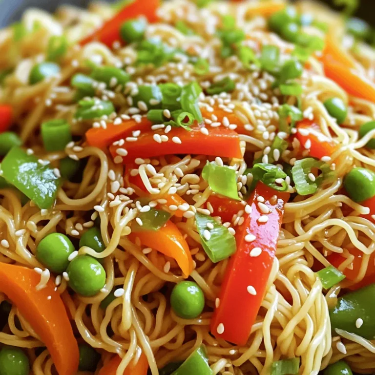 - Szechuan noodles or spaghetti - Fresh vegetables: - 3 cloves garlic, minced - 1 tablespoon ginger, grated - 2 green onions, chopped (plus extra for garnish) - 1 red bell pepper, sliced - 1 carrot, julienned - 1 cup snap peas For this dish, you can choose Szechuan noodles or spaghetti. Szechuan noodles have a unique chewiness that adds to the dish’s charm. Fresh vegetables bring color and crunch. Garlic and ginger give warmth, while green onions and bell peppers add brightness. - Szechuan peppercorns - Soy sauce - Chili paste - Rice vinegar - Sesame oil - Sugar Szechuan peppercorns are key to the flavor. They add a unique numbing spice. Soy sauce provides depth, while chili paste brings heat. Rice vinegar adds tanginess, and sesame oil gives a rich finish. A bit of sugar balances the flavors. - Sesame seeds - Extra green onions Garnishes make your dish pop! Sprinkle sesame seeds on top for crunch. Extra green onions add freshness and color. This simple touch can elevate your meal. For the full recipe, check out the [Full Recipe]. Each ingredient plays a role in making Spicy Szechuan Noodles a standout dish. First, boil a large pot of salted water. Use about one tablespoon of salt for every four quarts of water. Once the water boils, add the Szechuan noodles. Cook them according to the package instructions. I like to aim for al dente, which means they should be firm but cooked through. This usually takes about 6 to 8 minutes. Drain the noodles and set them aside. Next, get a large skillet or wok and heat two tablespoons of vegetable oil over medium-high heat. Add three cloves of minced garlic, one tablespoon of grated ginger, and two tablespoons of crushed Szechuan peppercorns. Sauté this mixture for about 30 seconds until it smells amazing. Then, toss in two chopped green onions, one sliced red bell pepper, one julienned carrot, and one cup of snap peas. Stir-fry these veggies for about 3 to 4 minutes. You want them to be tender but still crisp. Now it's time to make the sauce! In a small bowl, mix together three tablespoons of soy sauce, two tablespoons of chili paste, one tablespoon of rice vinegar, one tablespoon of sesame oil, and one teaspoon of sugar. Stir until everything is well combined. Add the cooked noodles to the skillet with the stir-fried veggies. Pour the sauce over the noodles and toss everything together. Make sure the noodles are evenly coated. Stir-fry for an additional 2 minutes to heat everything through. For the complete recipe, check out the [Full Recipe]. To cook perfect noodles, you need to start with boiling salted water. This adds flavor to the noodles. Cook the Szechuan noodles until they are al dente, which means they should still have a little bite. This gives them the right texture. After cooking, drain them quickly. To prevent sticking, toss the noodles in a little vegetable oil. This keeps them separate and ready for stir-frying. The spice level can change the whole dish. If you want it milder, use less chili paste. You can also add other spices to enhance the flavor. Garlic powder or onion powder can add depth. A pinch of sugar can balance the heat. Taste as you go to find the right mix for you. Plating your dish well makes it more inviting. Start by twirling the noodles onto the plate. Add the vegetables on top for a colorful look. For garnishing, sprinkle sesame seeds and chopped green onions. This adds texture and freshness. You want your Spicy Szechuan Noodles to look as good as they taste. For the full recipe, check back to the main section. {{image_2}} You can easily add protein to your spicy Szechuan noodles. Chicken, shrimp, and tofu all work great. For chicken, cut it into small pieces. Cook it first in the oil until golden. Then, add the garlic and ginger. For shrimp, toss them in right after the garlic. Cook until they turn pink. Tofu can be cubed and sautéed until crispy. Each protein brings a unique taste and texture. If you want a plant-based dish, substitute the noodles and other ingredients. Use rice noodles or even zucchini noodles. For protein, replace meat with firm tofu or tempeh. You can also add more veggies, like mushrooms or bell peppers. These swaps keep the dish hearty and tasty while making it vegan-friendly. While the classic sauce is delicious, you can explore other options. Try teriyaki sauce for a sweet twist. Mix it with some chili paste for heat. Sweet and sour sauce can add a tangy flavor. You can even use peanut sauce for a creamy texture. Each sauce gives a different vibe to your noodles. To keep your spicy Szechuan noodles fresh, store leftovers in an airtight container. This helps prevent drying and keeps flavors intact. Place the container in the fridge. They will stay good for about 3-4 days. When you're ready to eat, just give them a quick reheat. If you want to save your spicy Szechuan noodles for later, freezing is a great option. Start by letting the noodles cool completely. Then, place them in a freezer-safe bag or container. Remove as much air as possible before sealing. Frozen noodles can stay good for up to 3 months. When you’re ready to eat, defrost them in the fridge overnight. When it’s time to enjoy your noodles again, reheating is key to maintaining their texture. You can use a microwave or a skillet. If using a microwave, add a splash of water and cover the bowl to steam them. For a skillet, heat a little oil and toss the noodles until warm. This keeps them tasty and prevents them from drying out. Szechuan noodles come from the Szechuan region in China. They have a bold and spicy flavor. These noodles often use Szechuan peppercorns, which create a unique numbing sensation. The sauce typically includes soy sauce, chili paste, and garlic. Szechuan noodles are known for their bright colors and fresh vegetables. They are perfect for a quick meal or a tasty snack. Yes, you can use many types of noodles. If you can't find Szechuan noodles, spaghetti works well. Rice noodles or egg noodles are also good choices. Just make sure to cook them according to the package instructions. Each noodle type adds its own texture and taste. Experiment to find what you like best! Spicy Szechuan Noodles can be quite hot. The level of spice depends on the chili paste you use. If you want less heat, start with less chili paste. You can always add more later. Also, try adding sugar or rice vinegar to balance the spice. This dish can be as mild or spicy as you like! You learned how to make Spicy Szechuan Noodles step by step. First, you gather fresh ingredients. Then, you cook the noodles and stir-fry the veggies. Mixing the sauce makes a bold flavor. Remember to adjust the spice to your taste and plate it nicely. Keep these tips in mind for great results. Try adding proteins or experimenting with sauces. You can store leftovers for easy meals later. Enjoy crafting this dish, and share it with friends for a fun meal!