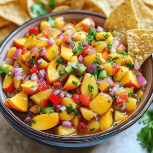 To make fresh peach salsa, gather these ingredients: - 3 ripe peaches, diced - 1 small red onion, finely chopped - 1 red bell pepper, diced - 1 jalapeño, deseeded and minced - 1/4 cup fresh cilantro, chopped - Juice of 2 limes Each ingredient adds a burst of flavor. The peaches bring sweetness, while the jalapeño adds heat. You can adjust the spice by changing the amount of jalapeño. For a personal twist, consider these options: - 1 teaspoon honey (for extra sweetness) - Additional herbs like mint or basil - Diced avocado for creaminess These optional ingredients can change the taste and texture of your salsa. Feel free to experiment based on your likes. To make fresh peach salsa, you’ll need: - A medium mixing bowl - A sharp knife - A cutting board - A spoon for mixing Having the right tools makes the process easier and more fun. You can find the full recipe in this article. Enjoy your cooking! Start by gathering all your ingredients. You will need: - 3 ripe peaches, diced - 1 small red onion, finely chopped - 1 red bell pepper, diced - 1 jalapeño, deseeded and minced - 1/4 cup fresh cilantro, chopped - Juice of 2 limes - 1 teaspoon honey (optional) - Salt and pepper to taste Make sure the peaches are ripe for the best flavor. Cut them into small pieces. Dice the red onion and red bell pepper. Remove the seeds from the jalapeño for less heat, or leave some if you want it spicier. Chop the cilantro finely, and squeeze the lime juice just before mixing. In a medium bowl, combine your diced peaches, chopped onion, red bell pepper, and minced jalapeño. Add the chopped cilantro next. Pour in the fresh lime juice and honey if you want a sweeter touch. Use a spoon to mix everything gently. Be careful not to mash the peaches; you want them to stay in nice pieces. After mixing, season your salsa with salt and pepper to taste. Once seasoned, cover the bowl with plastic wrap or a lid. Place it in the fridge for at least 30 minutes. This time helps the flavors mix well. The longer it sits, the better the taste. Enjoy your fresh peach salsa with tortilla chips or grilled meats. For the full recipe, check the section above. When making fresh peach salsa, you want ripe peaches. Look for peaches that give a little when you press them. They should smell sweet and fragrant. Avoid hard peaches, as they won't have the right flavor. You can also check for a nice golden hue. The color shows they are ready to eat. The jalapeño in this salsa adds heat. If you want a milder version, remove the seeds and ribs. This part of the pepper holds most of the heat. For more spice, leave some seeds in or add a second pepper. You can also use a different pepper, like a serrano, for a different kick. Fresh peach salsa is very versatile. I love serving it with tortilla chips for a fun snack. You can also pair it with grilled chicken or fish for a tasty meal. Try it on tacos or as a topping for burgers. The flavors mix well with many dishes, so feel free to get creative! For the full recipe, check out the details above. {{image_2}} Mango peach salsa adds a tropical twist. Start with ripe mangoes and peaches. Dice them up the same way as you do for the fresh peach salsa. Combine them with red onion and lime juice. This mix tastes sweet and tangy. You can add jalapeño for some heat. This salsa pairs great with fish tacos or grilled shrimp. Tomato and peach salsa is another tasty option. Use fresh, ripe tomatoes with your peaches. Dice them and mix with red onion and bell pepper. The juicy tomatoes add a rich flavor. Lime juice brings brightness to the dish. This salsa works well on burgers or with chips. If you love heat, try spicy peach salsa with chili powder. Use your fresh peaches and jalapeños. Then add a teaspoon of chili powder. This gives the salsa a nice kick. Mix in lime juice and salt to balance the flavors. Serve this salsa with grilled meats or as a bold dip for chips. Explore these variations for fun new flavors with your fresh peach salsa. For the full recipe, check out the earlier section. To keep your peach salsa fresh, store it in an airtight container. Make sure to press out any air before sealing. Place the container in the fridge. Leftover salsa stays fresh for about three days. Always give it a quick stir before serving again. This helps mix the flavors well. You can freeze fresh peach salsa if you have extra. Use a freezer-safe container. Leave some space at the top for expansion. Fresh peach salsa can last for about three months in the freezer. When you’re ready to use it, let it thaw in the fridge overnight. Use it within a few days after thawing for the best taste. Fresh peach salsa has a short shelf life. It’s best when eaten fresh within three days. If you notice any change in color or smell, discard it. Always check for any signs of spoilage. Storing it properly will help keep it tasty and safe to eat. Enjoy your fresh salsa while it’s at its best! For a full recipe, check out the [Full Recipe]. Yes, you can use canned peaches. However, fresh peaches taste best. Canned peaches can be softer and sweeter. If you use them, drain the syrup well. This helps keep the salsa from being too soggy. Fresh fruit gives a nice crunch and bright flavor. To make your salsa spicier, add more jalapeño. You can also try diced serrano peppers for heat. If you like it really spicy, add a pinch of cayenne pepper. Just remember to taste as you go. This way, you can control the spice level to your liking. Fresh peach salsa pairs well with many dishes. Serve it with tortilla chips for a tasty snack. It also goes great on grilled chicken or fish. Use it as a topping for tacos or salads. The sweet and spicy mix enhances many meals. Enjoy the flavors! For the full recipe, see the details above. This blog post covered how to make fresh peach salsa. We discussed the key ingredients, steps to prepare, and tips for flavor. I shared awesome variations like mango peach salsa and spicy peach salsa. I also gave storage advice for your leftovers. In the end, enjoy your peach salsa! It's fresh, tasty, and fun. You can customize it easily to fit your taste. Happy salsa making!