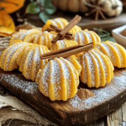 To make Pumpkin Spice French Madeleines, you need these key ingredients: - 1 cup all-purpose flour - 1 teaspoon baking powder - 1 teaspoon pumpkin pie spice - 1/4 teaspoon salt - 1/2 cup unsalted butter, melted - 3/4 cup granulated sugar - 2 large eggs - 1/2 teaspoon vanilla extract - 1/2 cup pumpkin puree - Powdered sugar for dusting These ingredients create a soft, fluffy treat that bursts with pumpkin flavor. If you have common allergens, here are some substitutions: - For gluten-free, use a 1:1 gluten-free flour blend. - If you are dairy-free, try using coconut oil instead of butter. - For egg-free, use flax eggs (1 tablespoon flaxseed meal + 2.5 tablespoons water = 1 egg). The key tool for this recipe is a madeleine pan. This pan has unique shell shapes that give madeleines their classic form. It is important because it helps create the perfect texture. Without it, your madeleines won’t have their lovely shape. You will also need: - Mixing bowls for combining ingredients. - A whisk for mixing dry and wet ingredients well. - A spatula for folding the batter gently. - An oven to bake the madeleines evenly. These tools make the process smooth and fun! Each one plays a role in crafting delicious madeleines that you can share with friends or enjoy solo. 1. Preheat the oven: Set your oven to 350°F (175°C). This helps the madeleines bake evenly. 2. Prepare the madeleine pan: Grease the pan with butter or use non-stick spray. A well-greased pan ensures easy removal. 3. Combine dry ingredients: In a bowl, whisk together: - 1 cup all-purpose flour - 1 teaspoon baking powder - 1 teaspoon pumpkin pie spice - 1/4 teaspoon salt Mixing these ingredients is crucial. It ensures that the baking powder and spices are evenly spread throughout the batter. 4. Beat the wet mixture: In a large bowl, mix: - 1/2 cup unsalted butter, melted - 3/4 cup granulated sugar Whisk until it becomes creamy. 5. Add eggs: Add 2 large eggs, one at a time. Beat well after each egg. This helps to incorporate air, making the madeleines light and fluffy. 6. Incorporate flavors: Stir in: - 1/2 teaspoon vanilla extract - 1/2 cup pumpkin puree Mix until everything is well combined. 7. Combine wet and dry: Gradually fold the dry mixture into the wet mixture. Be gentle—some lumps are okay. Overmixing can make the madeleines tough. 8. Fill the pan: Spoon the batter into the prepared madeleine pan. Fill each mold about three-quarters full for the best shape. 9. Bake: Place the pan in the oven and bake for 10-12 minutes. Look for golden edges. The tops should spring back when you gently press them. 10. Cool down: Remove from the oven. Let the madeleines cool in the pan for a few minutes. Then, transfer them to a wire rack. 11. Final touch: Once cooled, dust with powdered sugar. This adds a nice finish and sweetness. These steps ensure you achieve that perfect texture and flavor in your pumpkin spice French madeleines. For the complete recipe, check out the [Full Recipe]. To make great madeleines, start with the batter. Mix your ingredients gently. Overmixing can ruin the fluffy texture. Just fold until you see no dry flour. It’s okay if some lumps remain. After baking, let the madeleines cool in the pan for a few minutes. This helps them keep their shape. Then, transfer them to a wire rack. Cooling them completely on the rack is key. For the final touch, dust them with powdered sugar. This adds a sweet look and taste. One common mistake is overmixing the batter. Overmixing creates a dense texture. You want them light and airy, so mix carefully. Another issue is baking time. Different ovens can change how long you bake. Keep an eye on your madeleines. They should look golden on the edges. If your oven runs hot, check them a few minutes early. Trust your instincts for the best results. {{image_2}} You can change the flavor of your madeleines easily. Adding chocolate chips can bring a rich taste. Try folding in nuts, like walnuts or pecans, for a crunchy bite. You can also mix spices. Use cinnamon or nutmeg for a twist on the classic pumpkin spice. Each option adds a unique flavor, making these treats even more fun. If you need gluten-free madeleines, swap all-purpose flour for a gluten-free blend. These blends often work well in baked goods. For a vegan version, use flax eggs instead of real eggs. To replace butter, try using coconut oil or applesauce. These changes keep the taste great while fitting your diet. To keep your madeleines fresh, store them in an airtight container. This helps prevent them from drying out. Place parchment paper between layers to avoid sticking. They stay good for up to three days at room temperature. For longer storage, you can freeze them. Freezing madeleines is easy. Let them cool completely first. Then, wrap each one in plastic wrap. Place them in a freezer bag or container. They will last for up to three months in the freezer. When you want to enjoy them, just take out what you need. To reheat madeleines, use an oven for the best results. Preheat your oven to 350°F (175°C). Place the madeleines on a baking sheet for about five minutes. This keeps them warm and soft. You can also use a microwave. Heat them for about 10-15 seconds. Be careful not to overheat, as they can dry out quickly. Serve warm, dusted with powdered sugar for a nice touch. Enjoy them with coffee or tea for a cozy treat! You can tell when madeleines are done by looking for a few signs. First, check the edges. They should be golden brown. Next, gently press the tops. They should spring back easily. If they stay dented, they need more time. The baking time is usually 10 to 12 minutes. Ovens vary, so keep an eye on them. Yes, you can use fresh pumpkin. However, the texture may change. Fresh pumpkin often has more moisture than canned. This can make your batter wetter. You may need to adjust the flour to balance it out. Cook the fresh pumpkin first to reduce moisture. Then, mash it well before adding it to your batter. You have many options for spices! Cinnamon adds warmth and sweetness. Nutmeg gives a nice kick. Ginger can add a zesty flavor. Cloves bring in a deeper spice note. Feel free to mix and match. Experimenting with spices can lead to fun new flavors in your madeleines! Madeleines are delightful, but making them takes careful steps and attention. You learned about the key ingredients needed and the tools that help you bake perfectly. We discussed mixing, baking, and ways to avoid common mistakes. You can even try different flavors, like chocolate or spices. Storage tips will help you enjoy madeleines longer. Remember, with practice, you will master this classic treat. Enjoy your journey with madeleines!