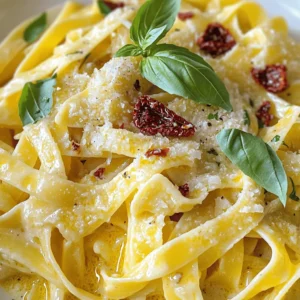To make Creamy Sun-Dried Tomato Pasta, gather these key ingredients: - 12 ounces pasta (fettuccine or penne works best) - 1 cup sun-dried tomatoes packed in oil, drained and chopped - 1 cup heavy cream - 1/2 cup grated Parmesan cheese - 2 cloves garlic, minced - 1 small onion, finely chopped - 2 tablespoons olive oil - 1 teaspoon dried basil - 1 teaspoon dried oregano - Salt and pepper to taste - Fresh basil leaves for garnish These ingredients blend to create a rich and tasty dish. The sun-dried tomatoes add a lovely tang, while the cream makes it smooth. For this dish, I recommend using fettuccine or penne. Both shapes hold the sauce well. Fettuccine is flat and wide, which helps catch the creamy sauce. Penne, with its tubular shape, traps bits of sun-dried tomatoes and herbs. Any pasta you like can work, but these two are my favorites. If you have specific dietary needs, here are some swaps to consider: - Gluten-Free Pasta: Use gluten-free pasta to make this dish suitable for those with gluten sensitivities. - Dairy-Free Cream: Substitute heavy cream with coconut cream or a nut-based cream for a dairy-free option. - Nutritional Yeast: If you want to skip cheese, sprinkle nutritional yeast for a cheesy flavor without dairy. These alternatives keep the dish tasty while meeting your needs. For the full recipe, check out the details above. Start by boiling water in a large pot. Add salt to the water for flavor. Once it boils, add 12 ounces of your choice of pasta. I recommend fettuccine or penne. Cook the pasta until it is al dente, which usually takes 8 to 10 minutes. After cooking, reserve 1 cup of the pasta water. Then, drain the pasta and set it aside. In a large skillet, heat 2 tablespoons of olive oil over medium heat. Once the oil is hot, add 1 finely chopped small onion. Sauté the onion for about 3 to 4 minutes until it softens. Next, add 2 minced garlic cloves and cook for another minute. The garlic should smell nice and fragrant. Now, stir in 1 cup of chopped sun-dried tomatoes. Cook these together for about 2 minutes. This step brings out rich flavors that make the dish special. Pour in 1 cup of heavy cream and let it come to a gentle simmer. Next, add 1/2 cup of grated Parmesan cheese. Stir well until the cheese melts. Add 1 teaspoon of dried basil and 1 teaspoon of dried oregano for extra flavor. Mix everything until it is smooth. If the sauce seems too thick, slowly add some reserved pasta water until you reach the right consistency. Now, add the drained pasta to the skillet and toss it well in the creamy sauce. Season with salt and pepper to taste. Serve hot, garnished with fresh basil leaves and more Parmesan if you like. For the full recipe, check the details provided above. To get that smooth and creamy sauce, start with heavy cream. It gives a rich flavor. When you add the cream, let it simmer gently. This helps it thicken. If your sauce is too thick, use reserved pasta water. Add a little at a time until it’s just right. You can make this dish even better by adding more flavors. Consider tossing in some fresh spinach or arugula. These greens add color and taste. You can also mix in cooked chicken or shrimp for protein. If you like spice, red pepper flakes work well too. For a tangy twist, add a splash of lemon juice. One mistake is cooking the pasta too long. It should be al dente, not mushy. Also, don’t rush the sauce. Let it simmer to develop flavor. Be careful not to add too much salt before tasting. The sun-dried tomatoes and cheese are already salty. Lastly, remember to toss the pasta in the sauce. This helps every bite stay coated and flavorful. For the full recipe, check out Creamy Sun-Dried Tomato Pasta. {{image_2}} You can easily make this dish vegetarian. Just skip any meat. Add more veggies like spinach or mushrooms. They cook down nicely and add extra flavor. You can also toss in some cherry tomatoes for a fresh burst. If you want more texture, add artichoke hearts or zucchini. Each option makes this pasta even more colorful and tasty. For a heartier meal, add protein. Grilled chicken pairs well with the creamy sauce. Simply slice the chicken and mix it in before serving. Shrimp also works great. Cook the shrimp in the skillet before adding the sun-dried tomatoes. This adds a nice seafood flavor. You can even use cooked sausage for a spicy kick. All these proteins make the pasta more filling. If you need a gluten-free option, use gluten-free pasta. There are many good brands available. They cook similarly to regular pasta. You can also try zucchini noodles, known as zoodles. They are light and refreshing. Just sauté them briefly to keep some crunch. This way, you can enjoy the creamy sun-dried tomato sauce without the gluten. For the full recipe, check out the Creamy Sun-Dried Tomato Pasta details above! To keep your creamy sun-dried tomato pasta fresh, store it in an airtight container. Let the pasta cool to room temperature before sealing it. This helps prevent moisture build-up inside the container. Place it in the fridge if you plan to eat it within three days. When you're ready to enjoy your pasta again, reheat it gently. You can use a skillet over low heat. Add a splash of water or cream to help loosen the sauce. Stir often, so it heats evenly. You can also microwave it in a bowl covered with a damp paper towel. This keeps the moisture in and warms it up nicely. Heat in 30-second intervals and stir in between. If you want to save leftovers for later, freezing is a great option. Place the cooled pasta in a freezer-safe container or bag. Squeeze out as much air as possible before sealing. This helps prevent freezer burn. It can last in the freezer for up to three months. To thaw, move it to the fridge overnight or use the microwave for a quicker option. When reheating, add a bit more cream to revive the sauce's creaminess. For the full recipe, check out the details above. Creamy Sun-Dried Tomato Pasta lasts about three to five days in the fridge. Store it in an airtight container. This keeps it fresh and safe to eat. Make sure to let it cool down before putting it in the fridge. When you are ready to eat, just reheat it in the microwave or on the stove. Add a little water or cream to help loosen the sauce if it thickens. Yes, you can use fresh tomatoes, but the flavor will change. Sun-dried tomatoes have a strong, rich taste. Fresh tomatoes are juicy and lighter in flavor. If you choose fresh tomatoes, try using a mix of cherry or grape tomatoes. Roast them beforehand to intensify their flavor. This step will help mimic that deep taste of sun-dried tomatoes. This pasta goes well with many dishes. Here are some ideas: - Grilled chicken or shrimp for added protein - A side salad with greens and a light dressing - Garlic bread for a crunchy, buttery side - Steamed vegetables like broccoli or asparagus for a healthy touch These sides balance the rich creaminess of the pasta and make your meal complete. You can find the Full Recipe for all the details you need to make this dish. In this post, we covered essential ingredients for Creamy Sun-Dried Tomato Pasta, cooking steps, and tips to avoid mistakes. I shared variations for dietary needs and proper storage methods. Remember, the key to great pasta is a creamy sauce and fresh flavors. Experiment with your favorite ingredients. Enjoy the process, and you will make a dish that shines every time!