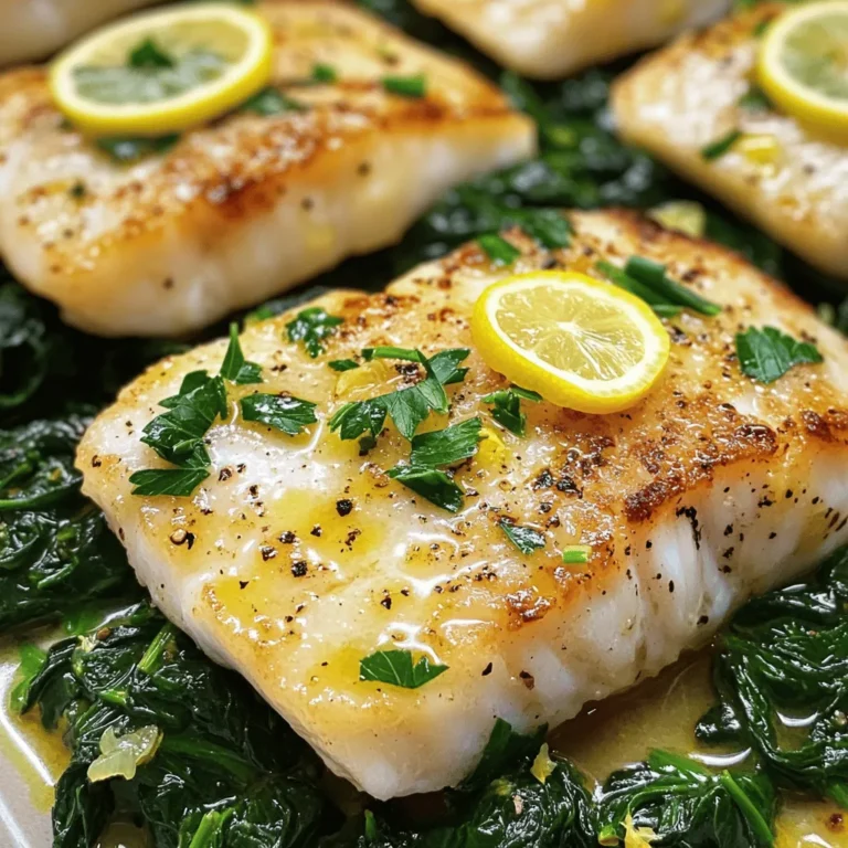 - 4 cod fillets (about 6 oz each) - 4 tablespoons unsalted butter - 4 cloves garlic, minced - 1 lemon (zest and juice) - 1 teaspoon fresh thyme leaves (or ½ teaspoon dried thyme) The cod fillets are the star of this dish. They should be fresh and firm. I love using unsalted butter for a richer taste. You can't skip the garlic; it adds depth. Lemon zest and juice brighten the flavor. Thyme brings a lovely herb note. - Salt and pepper to taste - Fresh parsley, chopped (for garnish) - Lemon slices (for garnish) Always season your cod with salt and pepper for balance. Fresh parsley not only adds color but also freshness. The lemon slices are perfect for serving. They look great and add extra zing. - Preheat the oven to 400°F (200°C). - Prepare garlic and lemon. First, you need to preheat your oven to 400°F (200°C). This step is crucial. A hot oven helps the cod cook evenly. Next, grab your garlic and lemon. Mince the garlic finely. Zest the lemon and then squeeze its juice into a bowl. This mix will add bursty flavors to your dish. - Melt butter and sauté garlic. - Mix in lemon juice, zest, and thyme. - Sear cod fillets and pour sauce over them. Now, take a skillet and melt the butter over medium heat. Once the butter melts, add the minced garlic. Sauté it for about one minute. Be careful not to let it brown. Next, mix in the lemon juice, zest, thyme, salt, and pepper. Stir it well. This sauce will coat your cod fillets later. Heat the skillet until it’s hot. Sear each cod fillet for 2-3 minutes on each side. Look for a nice golden-brown color. Once seared, pour that tasty lemon garlic butter sauce over the cod. - Transfer skillet to oven and bake. - Check for doneness and flakiness before serving. Now, transfer your skillet to the preheated oven. Bake the cod for 10-12 minutes. Check the fish for doneness. It should flake easily with a fork. This means your cod is ready to enjoy. For the full details, refer to the Full Recipe. To get the best cod, cook it based on thickness. For fillets about 6 ounces, aim for 10-12 minutes in the oven. If your fillets are thicker, add a few extra minutes. To achieve that golden-brown sear, start by heating your skillet well. When it's hot, add the cod and let it sit. Don't move it around too much. This helps it sear nicely. You can add more flavor to your cod. Fresh herbs like dill or basil make great additions. If you love heat, a pinch of red pepper flakes will spice things up. For garlic lovers, feel free to add an extra clove or two. If you want more lemon flavor, add a splash of lemon juice. This brightens up the dish and enhances the taste. Presentation matters! Serve your cod on a colorful plate. A bed of sautéed spinach or roasted veggies works well. Drizzle some extra lemon garlic butter sauce over the top. This makes it look more appealing. Side dishes like rice or a light salad pair perfectly with Lemon Garlic Butter Cod. They balance the rich flavors and create a lovely meal. For the full recipe, check the main section. {{image_2}} You can swap cod for other fish like tilapia or salmon. These fish work well in this recipe. Tilapia has a mild taste that absorbs flavors nicely. Salmon adds a richer, buttery flavor. Both options will still taste great with the lemon garlic butter sauce. If you want a different seafood taste, try shrimp. Shrimp cooks quickly and brings a lovely sweetness. Just adjust the cooking time since shrimp needs less time than fish. Think about using flavored butters for a twist. Herb-infused butter adds fresh notes. You can mix in basil or dill for a new taste. If you like heat, try a spicy butter with chili flakes. Adding a creamy sauce can make the dish richer. A simple cream sauce with lemon zest will enhance the flavor. You could also blend in some parmesan for extra depth. Grilling the cod gives it a nice, smoky flavor. Just brush the cod with the lemon garlic butter and grill for about 4 to 5 minutes per side. Keep an eye on it so it doesn’t overcook. If you want a quicker method, use an air fryer. Set it to 375°F (190°C) and cook the cod for about 10 to 12 minutes. The air fryer makes the fish crispy while keeping it moist. For the full recipe, check out the Lemon Garlic Butter Cod section. Enjoy experimenting with these variations! After enjoying Lemon Garlic Butter Cod, let leftovers cool down. Place them in an airtight container. You can store them in the fridge for up to three days. This keeps the fish fresh and tasty. Use glass containers for best results. They prevent leaks and help keep flavors strong. To reheat cod, avoid drying it out. The oven works well for this. Preheat it to 350°F (175°C). Place cod in a baking dish, cover with foil, and warm for about 10 minutes. For the microwave, use a low setting. Heat in short bursts, checking often to keep it moist. If you have extra cod, freezing is a great option. Wrap the fillets tightly in plastic wrap. Then place them in a freezer bag. This keeps the fish safe for up to three months. For the sauce, freeze it in a separate container. To thaw, move the cod to the fridge overnight. Reheat it gently as mentioned before. Following these steps ensures your meal remains flavorful and safe to eat. What is the best way to tell if cod is cooked? You can tell cod is cooked when it flakes easily with a fork. The fish should look opaque, not translucent. If it’s still shiny, give it a few more minutes. Checking the thickest part of the fillet is best for doneness. Can I use frozen cod for this recipe? Yes, you can use frozen cod. Just thaw it in the fridge overnight. If you need it quick, place it in cold water for about an hour. Pat the fillets dry before cooking. This will help achieve that golden-brown crust. How can I adjust the recipe for dietary restrictions? For dairy-free needs, use olive oil instead of butter. You can also swap the fish for a plant-based option like tofu. Make sure to check all ingredients for any allergens. Adjust seasonings to suit your taste. Can I substitute margarine for butter? You can use margarine in place of butter. It will change the flavor slightly, but it still works well. Choose a margarine that has no trans fats for a healthier option. What if I don’t have fresh herbs? If you lack fresh herbs, dried ones work too. Use half the amount of dried herbs as you would fresh. For example, if the recipe calls for 1 teaspoon of fresh thyme, use ½ teaspoon of dried thyme. What are the nutritional benefits of cod? Cod is low in calories and high in protein. It’s a great source of omega-3 fatty acids. These fats are good for heart health. Cod also provides vitamins like B12 and minerals such as selenium. How many calories are in Lemon Garlic Butter Cod? One serving of Lemon Garlic Butter Cod has about 350 calories. This number can vary based on the amount of butter used. Adding sides, like rice or veggies, will increase the total calorie count. Lemon Garlic Butter Cod is simple and tasty. We discussed the key ingredients and steps to prepare it perfectly. I shared tips for great flavor and variations for your meals. Remember, you can enjoy this dish with different fish or sauces. Proper storage and reheating are important for leftovers. Knowing how to adjust the recipe can help meet your dietary needs. Enjoy your cooking!