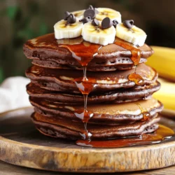 To make these tasty pancakes, you need just a few key items. First, grab some ripe bananas. They add natural sweetness and moisture. Next, you need large eggs. They help bind the mixture and add protein. Finally, rolled oats are a must. They act as a great base and give a nice texture. For the protein boost, use chocolate protein powder. This gives the pancakes a rich chocolate flavor while packing in protein. Also, add cocoa powder. It enhances the chocolate taste and deepens the flavor. You can sweeten the pancakes with honey or maple syrup. This step is optional but adds a nice touch. For a fun twist, sprinkle chocolate chips on top. They melt slightly and create a delightful treat. You might also want milk or almond milk. This can help adjust the batter's thickness. If you want to see all the details, check the Full Recipe for Chocolate Banana Protein Pancakes. - Mashing the banana: Start with a ripe banana. Use a fork to mash it in a bowl. Aim for a smooth texture. The riper the banana, the sweeter your pancakes will be. - Combining wet ingredients: Next, add two large eggs to the mashed banana. Whisk them together until fully mixed. This adds protein and helps bind the batter. - Mixing oats and protein powder: In a blender, combine one cup of rolled oats, one scoop of chocolate protein powder, half a teaspoon of baking powder, and one tablespoon of cocoa powder. Blend until it becomes a fine flour. This step makes the pancakes hearty and nutritious. - Achieving the right consistency: Gradually add the dry mix to the wet ingredients. Mix until combined. If the batter feels too thick, pour in a quarter cup of milk to loosen it. For extra sweetness, stir in one tablespoon of honey or maple syrup. - Heating the skillet: Preheat a non-stick skillet over medium heat. Lightly grease it with cooking spray or a bit of oil to prevent sticking. - Cooking times for pancakes: Pour about a quarter cup of batter onto the skillet for each pancake. Cook for 2-3 minutes until bubbles form on the surface. Flip the pancakes and cook for another 1-2 minutes until golden brown. Repeat with the remaining batter. Enjoy these fluffy delights warm, topped with chocolate chips or sliced bananas if you wish. For the complete recipe, check the Full Recipe. To get the best texture for your pancakes, you need to adjust the batter's thickness. If your batter feels too thick, add a splash of milk. This will make it easier to pour. A thinner batter helps the pancakes cook evenly. To ensure even cooking, use a non-stick skillet. Heat it over medium heat. Watch for bubbles forming on the surface. This means it's time to flip! You can easily boost the flavor of your pancakes. Consider adding a dash of vanilla extract or a sprinkle of cinnamon. Both give a warm, inviting taste. If you want it sweeter, add honey or maple syrup. This small change can make a big difference. Making your pancakes look great is fun! Try stacking them high on a plate. Drizzle with maple syrup for shine. Sprinkle extra chocolate chips on top for a sweet touch. You can also add sliced bananas for a colorful finish. These small details make your meal feel special. For more ideas, check the Full Recipe for creative serving suggestions! {{image_2}} You can easily change the taste of these pancakes. Adding peanut butter or almond butter gives them a creamy, nutty flavor. Just mix in a tablespoon or two when you mash the banana. You can also try different protein flavors. Vanilla or strawberry protein powder can add a fun twist. Experiment with what you like best. If you need gluten-free pancakes, use gluten-free oats. They work just as well in this recipe. For vegan options, swap the eggs with flax eggs. Mix one tablespoon of flaxseed meal with three tablespoons of water. Let it sit for a few minutes to thicken. You can also use plant-based milk in place of regular milk. You can easily scale this recipe. If you're cooking for a crowd, just double or triple the ingredients. This way, you can serve more pancakes at once. For meal prep, you can make a big batch and store them. They heat up well, making them perfect for quick breakfasts throughout the week. Check out the Full Recipe for more details on how to make these delicious pancakes! I often make extra pancakes for busy mornings. To store them, place pancakes in a single layer on a plate. Cover them with plastic wrap or foil. Then, put the plate in the fridge. This keeps them fresh for up to three days. If you want to store pancakes longer, you can freeze them. Stack the pancakes with parchment paper between each. Then, place them in a freezer bag. They can last up to two months in the freezer. When it’s time to eat those delicious pancakes again, reheating is easy. For the microwave, place one pancake on a microwave-safe plate. Heat it for about 20-30 seconds. Check if it’s warm enough. If not, heat in 10-second bursts. For stovetop reheating, use a skillet on low heat. Place the pancake in the skillet for about 1-2 minutes on each side. This keeps the edges nice and crisp. Refrigerated pancakes stay good for about three days. After this, they may not taste fresh. Watch for signs of spoilage. If you see mold or a sour smell, it’s best to throw them away. When frozen, pancakes can last for two months. Make sure to check for freezer burn before eating. Keeping an eye on these signs helps you enjoy your pancakes safely. To make Chocolate Banana Protein Pancakes, follow this simple recipe: - 1 ripe banana, mashed - 2 large eggs - 1 cup rolled oats - 1 scoop chocolate protein powder - 1/2 teaspoon baking powder - 1 tablespoon cocoa powder - 1/4 cup milk (or almond milk) - 1 tablespoon honey or maple syrup (optional) - Pinch of salt - Cooking spray or a small amount of oil for the pan - Chocolate chips (optional, for topping) Start by mashing the banana in a bowl. Then, mix in the eggs until smooth. Next, blend the oats, protein powder, baking powder, cocoa powder, and salt until fine. Combine the dry and wet mixes in a bowl. If the batter seems thick, add milk. Heat a pan over medium heat, spray it lightly, and pour in the batter. Cook until bubbles form, flip, and cook until golden. Enjoy your pancakes warm, topped with chocolate chips or banana slices. Yes, you can easily substitute ingredients. If you have an allergy to eggs, use flaxseed meal instead. Mix 1 tablespoon of flaxseed meal with 3 tablespoons of water and let it sit for a few minutes. Instead of rolled oats, you can use oat flour. If you're lactose intolerant, almond milk works great too. For a sweeter taste, you can swap honey for agave syrup. Just remember, substitutions may change the texture and taste. You can serve Chocolate Banana Protein Pancakes with many tasty items. Here are some great pairings: - Fresh fruit like strawberries or blueberries - A dollop of Greek yogurt for creaminess - A drizzle of maple syrup for sweetness - Nut butter like peanut or almond for added protein - Whipped cream for a fun twist These options can elevate your meal, making it more delicious and enjoyable. These chocolate banana protein pancakes are easy and tasty. You need ripe bananas, eggs, oats, and protein powder. I shared how to mix the batter, cook the pancakes, and achieve the best texture. You can also try fun variations like peanut butter or go gluten-free. Store leftovers well and reheat for quick meals. The options are endless, and the results are delicious. Enjoy making these pancakes your way, and make mornings delightful!