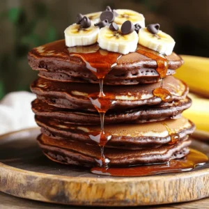 To make these tasty pancakes, you need just a few key items. First, grab some ripe bananas. They add natural sweetness and moisture. Next, you need large eggs. They help bind the mixture and add protein. Finally, rolled oats are a must. They act as a great base and give a nice texture. For the protein boost, use chocolate protein powder. This gives the pancakes a rich chocolate flavor while packing in protein. Also, add cocoa powder. It enhances the chocolate taste and deepens the flavor. You can sweeten the pancakes with honey or maple syrup. This step is optional but adds a nice touch. For a fun twist, sprinkle chocolate chips on top. They melt slightly and create a delightful treat. You might also want milk or almond milk. This can help adjust the batter's thickness. If you want to see all the details, check the Full Recipe for Chocolate Banana Protein Pancakes. - Mashing the banana: Start with a ripe banana. Use a fork to mash it in a bowl. Aim for a smooth texture. The riper the banana, the sweeter your pancakes will be. - Combining wet ingredients: Next, add two large eggs to the mashed banana. Whisk them together until fully mixed. This adds protein and helps bind the batter. - Mixing oats and protein powder: In a blender, combine one cup of rolled oats, one scoop of chocolate protein powder, half a teaspoon of baking powder, and one tablespoon of cocoa powder. Blend until it becomes a fine flour. This step makes the pancakes hearty and nutritious. - Achieving the right consistency: Gradually add the dry mix to the wet ingredients. Mix until combined. If the batter feels too thick, pour in a quarter cup of milk to loosen it. For extra sweetness, stir in one tablespoon of honey or maple syrup. - Heating the skillet: Preheat a non-stick skillet over medium heat. Lightly grease it with cooking spray or a bit of oil to prevent sticking. - Cooking times for pancakes: Pour about a quarter cup of batter onto the skillet for each pancake. Cook for 2-3 minutes until bubbles form on the surface. Flip the pancakes and cook for another 1-2 minutes until golden brown. Repeat with the remaining batter. Enjoy these fluffy delights warm, topped with chocolate chips or sliced bananas if you wish. For the complete recipe, check the Full Recipe. To get the best texture for your pancakes, you need to adjust the batter's thickness. If your batter feels too thick, add a splash of milk. This will make it easier to pour. A thinner batter helps the pancakes cook evenly. To ensure even cooking, use a non-stick skillet. Heat it over medium heat. Watch for bubbles forming on the surface. This means it's time to flip! You can easily boost the flavor of your pancakes. Consider adding a dash of vanilla extract or a sprinkle of cinnamon. Both give a warm, inviting taste. If you want it sweeter, add honey or maple syrup. This small change can make a big difference. Making your pancakes look great is fun! Try stacking them high on a plate. Drizzle with maple syrup for shine. Sprinkle extra chocolate chips on top for a sweet touch. You can also add sliced bananas for a colorful finish. These small details make your meal feel special. For more ideas, check the Full Recipe for creative serving suggestions! {{image_2}} You can easily change the taste of these pancakes. Adding peanut butter or almond butter gives them a creamy, nutty flavor. Just mix in a tablespoon or two when you mash the banana. You can also try different protein flavors. Vanilla or strawberry protein powder can add a fun twist. Experiment with what you like best. If you need gluten-free pancakes, use gluten-free oats. They work just as well in this recipe. For vegan options, swap the eggs with flax eggs. Mix one tablespoon of flaxseed meal with three tablespoons of water. Let it sit for a few minutes to thicken. You can also use plant-based milk in place of regular milk. You can easily scale this recipe. If you're cooking for a crowd, just double or triple the ingredients. This way, you can serve more pancakes at once. For meal prep, you can make a big batch and store them. They heat up well, making them perfect for quick breakfasts throughout the week. Check out the Full Recipe for more details on how to make these delicious pancakes! I often make extra pancakes for busy mornings. To store them, place pancakes in a single layer on a plate. Cover them with plastic wrap or foil. Then, put the plate in the fridge. This keeps them fresh for up to three days. If you want to store pancakes longer, you can freeze them. Stack the pancakes with parchment paper between each. Then, place them in a freezer bag. They can last up to two months in the freezer. When it’s time to eat those delicious pancakes again, reheating is easy. For the microwave, place one pancake on a microwave-safe plate. Heat it for about 20-30 seconds. Check if it’s warm enough. If not, heat in 10-second bursts. For stovetop reheating, use a skillet on low heat. Place the pancake in the skillet for about 1-2 minutes on each side. This keeps the edges nice and crisp. Refrigerated pancakes stay good for about three days. After this, they may not taste fresh. Watch for signs of spoilage. If you see mold or a sour smell, it’s best to throw them away. When frozen, pancakes can last for two months. Make sure to check for freezer burn before eating. Keeping an eye on these signs helps you enjoy your pancakes safely. To make Chocolate Banana Protein Pancakes, follow this simple recipe: - 1 ripe banana, mashed - 2 large eggs - 1 cup rolled oats - 1 scoop chocolate protein powder - 1/2 teaspoon baking powder - 1 tablespoon cocoa powder - 1/4 cup milk (or almond milk) - 1 tablespoon honey or maple syrup (optional) - Pinch of salt - Cooking spray or a small amount of oil for the pan - Chocolate chips (optional, for topping) Start by mashing the banana in a bowl. Then, mix in the eggs until smooth. Next, blend the oats, protein powder, baking powder, cocoa powder, and salt until fine. Combine the dry and wet mixes in a bowl. If the batter seems thick, add milk. Heat a pan over medium heat, spray it lightly, and pour in the batter. Cook until bubbles form, flip, and cook until golden. Enjoy your pancakes warm, topped with chocolate chips or banana slices. Yes, you can easily substitute ingredients. If you have an allergy to eggs, use flaxseed meal instead. Mix 1 tablespoon of flaxseed meal with 3 tablespoons of water and let it sit for a few minutes. Instead of rolled oats, you can use oat flour. If you're lactose intolerant, almond milk works great too. For a sweeter taste, you can swap honey for agave syrup. Just remember, substitutions may change the texture and taste. You can serve Chocolate Banana Protein Pancakes with many tasty items. Here are some great pairings: - Fresh fruit like strawberries or blueberries - A dollop of Greek yogurt for creaminess - A drizzle of maple syrup for sweetness - Nut butter like peanut or almond for added protein - Whipped cream for a fun twist These options can elevate your meal, making it more delicious and enjoyable. These chocolate banana protein pancakes are easy and tasty. You need ripe bananas, eggs, oats, and protein powder. I shared how to mix the batter, cook the pancakes, and achieve the best texture. You can also try fun variations like peanut butter or go gluten-free. Store leftovers well and reheat for quick meals. The options are endless, and the results are delicious. Enjoy making these pancakes your way, and make mornings delightful!