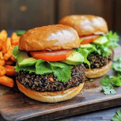 - 1 can (15 oz) black beans, drained and rinsed - 1/2 cup cooked quinoa - 1/2 cup breadcrumbs (or gluten-free alternative) These main ingredients form the heart of your burger. Black beans give it protein and fiber. Quinoa adds a nice texture and boosts the nutrients. Breadcrumbs help bind the mixture, so it holds together well. - 1-2 chipotle peppers in adobo sauce, minced (adjust for spice level) - 1 small onion, finely chopped - 2 cloves garlic, minced - 1 teaspoon cumin - 1 teaspoon smoked paprika Flavor is key to a great black bean burger. Chipotle peppers bring heat and a smoky taste. Onion and garlic add depth, while cumin and smoked paprika give a warm, earthy flavor. These spices make your burger unforgettable. - Burger buns - Lettuce, tomato, and avocado Once your patties are ready, it’s time to serve. Choose your favorite burger buns. Fresh lettuce, ripe tomato, and creamy avocado add crunch and creaminess. These toppings elevate your burger and make it a meal to remember. Start by mashing the black beans in a large bowl. I use a fork or potato masher. Leave some chunks for a nice texture. This step adds heartiness to our burgers. Next, add cooked quinoa and breadcrumbs. These ingredients help bind the mixture. Then, toss in the chopped onion and minced garlic. Both add great flavor. Now, it’s time for the chipotle peppers. Use 1-2, depending on how spicy you want your burgers. Add cumin, smoked paprika, lime juice, salt, and black pepper. Mix everything until it combines well. If the mixture feels too wet, add more breadcrumbs until it holds together. To bind it all, incorporate an egg or a flax egg for a vegan option. This step is key to keeping your patties together. Divide the mixture into four equal parts. Shape each part into a patty. Aim for a nice, even thickness. This helps them cook evenly. Heat a skillet over medium heat and add olive oil. Once the oil is hot, place the patties in the skillet. Cook for about 5-7 minutes on each side. You want them crispy and golden brown. A good tip is to not overcrowd the pan. This way, each burger gets a perfect sear. While the patties cook, you can toast your burger buns if you like. Toasting adds a nice crunch. Now, let’s assemble! Place each spicy black bean patty on a bun. Top with fresh lettuce, slices of tomato, and creamy avocado. These toppings enhance the flavor and texture. Enjoy your delicious Spicy Chipotle Black Bean Burgers! To make these burgers amazing, spice level is key. Chipotle peppers bring heat and flavor. Start with one pepper for mild heat. Add another if you want more kick. Remember, you can always add more spice later, but you can't take it out. Texture matters too. Breadcrumbs help bind the burger. If your mixture feels too wet, add more breadcrumbs gradually. You want a mix that holds together but isn’t dry. You can cook your burgers in two main ways: pan-frying or baking. Pan-frying gives a crispy outside. Use olive oil for frying. Heat the oil over medium heat. Cook each side for about 5-7 minutes. If you prefer baking, preheat your oven to 400°F. Place the patties on a baking sheet. Bake for 20-25 minutes, flipping halfway through. This method is easier and less messy. Serve your burgers with fun sides. Sweet potato fries or a light salad work great. For sauces, try a spicy mayo or avocado crema. Get creative with toppings. Add fresh avocado slices, pickled onions, or even jalapeños. These add crunch and flavor. Don’t be afraid to mix and match! {{image_2}} You can make a vegan version easily. Just swap the egg for a flax egg. To make a flax egg, mix one tablespoon of ground flaxseed with three tablespoons of water. Let it sit for a few minutes until it thickens. This will bind the ingredients just like an egg does. Your burgers will still hold together well, and they will taste great! If you need a gluten-free option, use gluten-free breadcrumbs and buns. Check labels carefully to ensure they are truly gluten-free. This swap keeps the burgers safe for those with gluten issues while still being tasty. Your friends won’t even notice the difference! Feel free to get creative with flavors! You can add different spices or vegetables to the mix. Try adding bell peppers, corn, or zucchini for extra texture and taste. If you want a cheesy touch, mix in some shredded cheese or top your burger with a slice. You can also add cooked proteins like ground turkey or beef if you want a heartier burger. The options are endless, and you can make each burger unique! After cooking your burgers, let them cool down. Place them in an airtight container. You can refrigerate them for up to three days. If you want to keep them longer, consider freezing. To freeze your patties, first, allow them to cool completely. Then, wrap each patty in plastic wrap. Place the wrapped patties in a freezer bag. This way, they stay fresh. When ready to eat, thaw them in the fridge overnight. Reheat them in a skillet or oven until warm. In the fridge, these burgers last about three days. In the freezer, they can last up to three months. Make sure to label your bags with the date. This helps you keep track of how long they have been stored. Enjoy your spicy chipotle black bean burgers whenever the craving hits! Yes, you can prepare the patties in advance. Shape them and store them in the fridge. Keep them in an airtight container for up to a day. You can also freeze them for longer storage. Just make sure to separate each patty with parchment paper. When ready to cook, thaw them overnight in the fridge. This saves you time and makes meal prep easy. Look for a few signs of perfectly cooked black bean burgers. The patties should be golden brown and crispy on the outside. They should hold their shape well and feel firm to the touch. If you see a nice crust, that's a good sign! You can also use a food thermometer to check. The inside should be hot and not cold. If you want variety, you can try different beans. Some great substitutes include pinto beans or kidney beans. Lentils can also work well and add a nice texture. Chickpeas can be another option, giving a unique flavor. Just make sure to mash them well, just like you would with black beans. These spicy chipotle black bean burgers combine bold flavors with healthy ingredients. You learned how to prepare a tasty bean mixture, shape the patties, and assemble your burgers with fresh toppings. With tips on cooking methods and storage, you can enjoy these burgers anytime. Remember, you can also customize them to fit your dietary needs. Experiment with flavors and enjoy a delicious meal. These burgers are a fun, healthy option everyone will love.