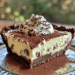 To create the Mocha Chip Icebox Pie, you will need the following ingredients: - 1 ½ cups chocolate wafer cookies, crushed - ½ cup unsalted butter, melted - 2 cups heavy whipping cream - 1 cup sweetened condensed milk - ½ cup brewed espresso, cooled - ¼ cup powdered sugar - 1 teaspoon vanilla extract - ½ cup semi-sweet chocolate chips - Optional: Cocoa powder for dusting Each ingredient plays a key role in making this pie velvety and rich. The chocolate wafer cookies form a sweet and crunchy crust. Butter binds the crumbs together. Heavy cream gives the filling its light and fluffy texture. Sweetened condensed milk adds sweetness and creaminess. Brewed espresso gives a deep coffee flavor. Powdered sugar sweetens the filling just right. Vanilla extract enhances the flavors, while semi-sweet chocolate chips add delightful bursts of chocolate. If you like, you can dust the top with cocoa powder for an extra touch. Gather these ingredients, and let’s get started on this delightful no-bake dessert! First, gather your ingredients. You need 1 ½ cups of crushed chocolate wafer cookies and ½ cup of melted unsalted butter. In a mixing bowl, combine the cookie crumbs and melted butter. Stir them well until the mixture looks like wet sand. This step is key for a great crust! Next, you will form the crust. Take a 9-inch pie pan and press the cookie mixture into the bottom and up the sides. Use the back of a measuring cup to make it even. This helps create a strong base. Chill the crust in the fridge for at least 30 minutes. This will help it set properly. Now, let’s make the filling. In a large mixing bowl, take 2 cups of heavy whipping cream. Add in 1 cup of sweetened condensed milk, ½ cup of cooled brewed espresso, ¼ cup of powdered sugar, and 1 teaspoon of vanilla extract. Whisk these ingredients together until they are creamy and well mixed. This part adds a rich flavor! After that, it’s time to fold in the chocolate chips. Gently add ½ cup of semi-sweet chocolate chips into the creamy mixture. Be careful not to break the chips as you mix. This adds little bursts of chocolate in every bite. Now, let’s assemble the pie. Remove the crust from the fridge. Pour the mocha filling into the crust. Use a spatula to smooth the top so it looks nice. Next, cover the pie with plastic wrap. Place it in the freezer for at least 4 hours. This helps the filling become firm and easy to slice. When it’s set, you can enjoy your Mocha Chip Icebox Pie. If you want, dust it with cocoa powder before serving. This adds a nice touch! For a stunning presentation, serve each slice on a chilled plate. Top with a dollop of whipped cream. Add chocolate shavings for a nice touch. You can also sprinkle cocoa powder on top for extra flavor and style. This will make your pie look as good as it tastes. To ensure the crust is set, chill it for at least 30 minutes. This helps it hold its shape when you slice the pie. If your filling is too soft, freeze the pie longer. Aim for at least 4 hours to let it firm up. Adjust the freezing time if your freezer runs warm. This will give you the best results when serving. {{image_2}} If you want to change things up, consider these options. For chocolate wafer cookies, you can use graham crackers or digestive biscuits. They give a different taste but still work well for the crust. If you need a non-dairy choice for heavy cream, try coconut cream or a cashew cream. Both options whip nicely and add a unique flavor. You can easily add new flavors to your mocha chip icebox pie. For a fun twist, include spices like cinnamon or nutmeg. Just a pinch can brighten up the filling. You can also try adding a splash of almond or hazelnut extract for more depth. If chocolate is your focus, switch up the types of chocolate. Use dark chocolate or even white chocolate chips for a sweeter touch. Each choice will change the pie's taste. Experiment and find what makes your taste buds sing! After you enjoy this pie, store leftovers in the fridge. Use a tight lid or plastic wrap. This keeps the pie fresh and tasty. The pie stays good in the fridge for up to four days. If you want to keep it longer, freezing is a better choice. You can freeze Mocha Chip Icebox Pie too! Wrap it well in plastic wrap and foil. This helps prevent freezer burn. The pie lasts in the freezer for up to three months. When you're ready to eat it, let it thaw in the fridge overnight. This keeps the texture nice and creamy. Mocha Chip Icebox Pie is a creamy, no-bake dessert. It features a rich filling made from heavy cream, sweetened condensed milk, and espresso. The chocolate wafer crust adds a crunchy texture. This pie is perfect for coffee lovers. You can enjoy its sweet and bitter flavors in every bite. The addition of chocolate chips makes it even better. It’s a dessert that looks great and tastes fantastic. Yes, you can make this pie a day in advance. This dessert actually tastes better after chilling. Prepare the crust and filling, then freeze it overnight. Cover the pie well with plastic wrap to keep it fresh. Just remember to take it out about 10 minutes before serving. This helps with slicing. Making it ahead saves you time for other tasks. To reduce the sweetness, try a few simple changes. You can cut back on the powdered sugar in the filling. Use unsweetened whipped cream instead of sweetened. Another option is to use dark chocolate chips. They are less sweet and add a nice flavor. You could also add a pinch of salt. This will balance the flavors and enhance the coffee taste. In this post, we explored how to make a Mocha Chip Icebox Pie. We covered the ingredients needed, from chocolate wafer cookies to semi-sweet chocolate chips. You learned to prepare the crust and make the filling step-by-step. I shared tips for serving, storing, and variations for personal touches. This pie is easy to make and delicious. Try it out to impress friends and family. It is a fun dessert that adds joy to any occasion. Enjoy making your own unique version!