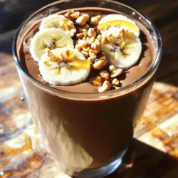 - 1 medium ripe banana - 2 tablespoons natural peanut butter - 1 scoop chocolate protein powder (plant-based or whey) - 1 cup unsweetened almond milk (or any milk of choice) - 2 tablespoons Greek yogurt - 1 tablespoon cocoa powder - 1 tablespoon honey or maple syrup (optional) - A handful of ice cubes - Sliced banana and crushed peanuts for garnish This smoothie packs a protein punch. Each serving contains about: - 25 grams of protein from yogurt and protein powder - Healthy fats from peanut butter - Fiber from the banana - Low calories with almond milk This balanced mix fuels your body and keeps you full. You can switch ingredients for your taste. Try these options: - Use almond butter instead of peanut butter for a different flavor. - Replace Greek yogurt with dairy-free yogurt for a vegan option. - Swap honey for agave syrup or leave it out if you prefer less sweetness. - Use any milk you like: oat milk, soy milk, or regular dairy milk works well. These swaps keep your smoothie tasty and healthy, no matter your diet! 1. Peel the ripe banana and break it into small pieces. Add these pieces to a blender. 2. Scoop in the natural peanut butter, chocolate protein powder, and almond milk. 3. Add the Greek yogurt for creaminess, followed by cocoa powder and honey if you like it sweet. 4. Toss in a handful of ice cubes to keep your drink cold and refreshing. Blend on high until the mixture is smooth and creamy. You want all the ingredients well mixed. If your smoothie is too thick, add a bit more almond milk and blend again. Always taste your smoothie. If it needs more sweetness, add extra honey or syrup, then blend again. Pour your smoothie into a chilled glass for a cool treat. Top it with sliced banana and a sprinkle of crushed peanuts for a crunchy finish. Enjoy right away for the best taste and texture. To get the best texture, follow these steps: - Use a ripe banana. It adds natural sweetness and creaminess. - Blend your smoothie on high. This ensures a smooth mix without lumps. - Add ice cubes before blending. They make the smoothie cold and refreshing. - If you want extra creaminess, add more Greek yogurt. It thickens the mix. Quality matters in this smoothie. Here are my tips: - Choose natural peanut butter. Avoid brands with added sugar or oils. - Opt for unsweetened almond milk. It keeps the taste clean and light. - Select high-quality protein powder. Look for plant-based or whey options. - Use fresh ingredients like ripe bananas and pure cocoa powder. I’ve seen some common errors. Don’t let them trip you up: - Skipping the ice cubes can lead to a warm smoothie. - Adding too much sweetener hides the rich flavors. - Not blending long enough can leave chunks of banana or peanut butter. - Forgetting to taste before serving means you might miss the perfect balance. {{image_2}} You can easily change the taste of your High-Protein Peanut Butter Cup Smoothie. Here are some fun ideas: - Mint Chocolate: Add a few drops of mint extract. This gives a fresh twist. - Vanilla Delight: Swap chocolate protein powder for vanilla. It makes the smoothie sweet and smooth. - Berry Bliss: Toss in a handful of berries like strawberries or blueberries. They add color and flavor. Making this smoothie dairy-free is simple. Just use plant-based yogurt instead of Greek yogurt. You can also choose almond milk or oat milk. This way, you keep the creaminess without dairy. All these options make the smoothie vegan-friendly. Want to boost the protein even more? Try these add-ons: - Chia Seeds: These tiny seeds pack a protein punch. Add a tablespoon for fiber and healthy fats. - Hemp Seeds: Sprinkle in some hemp seeds. They are also high in protein and have a nutty taste. - Nut Butter Variety: Swap peanut butter for almond or cashew butter. Each brings unique flavors and nutrients. These variations let you create a smoothie that suits your taste and needs! To store any leftover smoothie, pour it into an airtight container. Seal it tightly. Place it in the fridge. Smoothies taste best fresh but can last for one day. Give it a quick shake before drinking. If it separates, that’s normal! To freeze smoothie packs, prep your ingredients first. Place sliced banana, peanut butter, protein powder, and cocoa powder in a freezer-safe bag. You can add yogurt too, if you want. Seal the bag well and label it. Freeze for up to three months. When ready, blend it with milk and ice for a quick treat. Smoothies are best enjoyed cold, so reheating is not needed. If your smoothie thickens, add a splash of milk. Blend it again for a smooth texture. Enjoy your tasty drink fresh! This smoothie packs a protein punch! It contains about 30 grams of protein per serving. The protein comes from the chocolate protein powder, Greek yogurt, and peanut butter. This makes it a great choice for muscle recovery or a filling snack. Absolutely! You can use whey, plant-based, or any protein powder you like. Just make sure it mixes well with liquids. Each type may change the flavor and texture a bit, but it will still taste great. Yes, this smoothie is perfect for meal prep. You can make it ahead of time and store it in the fridge for up to 24 hours. Just give it a good shake or stir before drinking. If you want to keep it fresh longer, freeze it in individual portions. If you want a sweeter smoothie, add more honey or maple syrup. You can also try adding more banana. Just blend everything again after adding sweeteners to mix it well. Each ingredient brings its own health perks: - Banana: High in potassium and fiber. - Peanut butter: Provides healthy fats and protein. - Greek yogurt: Is packed with probiotics for gut health. - Cocoa powder: Contains antioxidants that help reduce inflammation. - Almond milk: Is low in calories and rich in vitamins. These ingredients make your smoothie tasty and nutritious, so enjoy every sip! This blog post shared key details about smoothie ingredients, preparation, and storage. You learned how to mix flavors, avoid common mistakes, and store your creations well. Remember, experimenting with ingredients can lead to new favorites. Use the tips for texture and ingredient quality for the best results. Smoothies can be healthy and tasty with the right choices. Enjoy your journey to making great smoothies!
