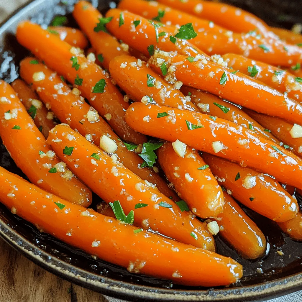 For this tasty dish, you need: - 1 pound baby carrots (or regular carrots, peeled and cut into sticks) - 3 tablespoons honey - 2 tablespoons unsalted butter - 3 cloves garlic, minced - 1 tablespoon soy sauce (or tamari for gluten-free) - 1 teaspoon fresh ginger, grated - Salt and pepper to taste - Fresh parsley, chopped (for garnish) If baby carrots aren’t your thing, use regular carrots. Just peel and cut them into sticks. You can also try rainbow carrots. They add color and taste. Cut them the same way for even cooking. Want to kick it up a notch? Add a pinch of red pepper flakes for heat. A squeeze of lemon juice adds brightness. You can even mix in some sesame oil for a nutty twist. Each option brings a unique flavor to the dish. Start by gathering your ingredients. You need: - 1 pound baby carrots (or regular carrots, peeled and cut into sticks) - 3 tablespoons honey - 2 tablespoons unsalted butter - 3 cloves garlic, minced - 1 tablespoon soy sauce (or tamari for gluten-free) - 1 teaspoon fresh ginger, grated - Salt and pepper to taste - Fresh parsley, chopped (for garnish) Wash the carrots well. If you use regular carrots, peel and cut them into easy-to-eat sticks. Mince the garlic and grate the ginger. This step makes your dish flavorful. In a large skillet, melt the butter over medium heat. Watch the butter as it starts to bubble. Add the minced garlic and grated ginger. Sauté them for about 30 seconds. You want them to be fragrant but not burnt. Next, stir in the honey and soy sauce. Mix these well to create a tasty sauce. Then, add the carrots to the skillet. Stir to coat them in the honey garlic mixture. Season with salt and pepper to your liking. Cover the skillet and let the carrots cook for about 10-12 minutes. Stir occasionally until they are tender. After that, remove the lid and increase the heat to medium-high. Cook for another 5 minutes. This helps thicken the sauce and glaze the carrots nicely. To get the best glaze, use fresh honey. It gives a richer flavor. Choose high-quality soy sauce for a deeper taste. Keep an eye on the heat. Too high can burn the garlic. Stir often when the lid is off to prevent sticking. Lastly, garnish with fresh parsley. It adds color and a fresh taste. Enjoy your sweet and savory honey garlic glazed carrots! If your carrots are not tender, cook them longer. After the first cover, they need more time. Stir them often to ensure even cooking. If your glaze is too thick, add a splash of water. This will help thin it out while cooking. If you find the glaze too sweet, add a little more soy sauce. This will balance the flavors nicely. I love serving honey garlic glazed carrots alongside roasted chicken. They also pair well with grilled fish. For a vegetarian meal, enjoy them with quinoa or rice. You can sprinkle extra fresh parsley on top for a bright finish. These carrots are great as a side dish for any dinner. Honey garlic glazed carrots work well with many dishes. Try them with mashed potatoes for a comforting meal. They also taste great with steamed broccoli or green beans. Consider serving these carrots with a fresh salad for a light meal. You can even add them to a stir-fry for a sweet twist! {{image_2}} To make spicy honey garlic glazed carrots, add heat. You can mix in crushed red pepper flakes. A teaspoon or two gives a nice kick. You can also use sriracha for a bolder flavor. This adds a sweet and spicy contrast. The heat enhances the honey and garlic taste. Adjust the spice level based on your taste. Adding fresh herbs changes the flavor. You can mix in thyme or rosemary when cooking. Both herbs bring a delightful aroma and depth. Chopped fresh parsley makes a great garnish too. For an extra boost, add some fresh chives at the end. These herbs balance the sweetness of the glaze well. If you want to make this dish vegan, swap out honey. Use maple syrup instead; it works beautifully. For butter, try coconut oil or vegan butter. Both options will keep the richness. You won’t lose flavor or texture. This way, everyone can enjoy this tasty dish. To store leftover honey garlic glazed carrots, place them in an airtight container. Make sure the carrots cool down before sealing the container. Store them in the fridge for up to three days. This keeps them fresh and tasty. When you're ready to enjoy your leftovers, reheating them gently is key. Use a skillet over low heat. Add a splash of water or broth to help steam the carrots. Stir them often to avoid burning. You can also use a microwave. Place them in a microwave-safe dish with a lid. Heat them in short bursts, stirring in between. This way, they stay soft and delicious. You can freeze honey garlic glazed carrots for later use. Start by letting them cool completely. Then, place them in a freezer-safe bag or container. Remove as much air as you can to prevent freezer burn. Label the bag with the date. They can last up to three months in the freezer. When you're ready to eat, thaw them in the fridge overnight before reheating. Enjoy them as a quick side dish! Yes, you can use regular carrots. Just peel and cut them into sticks. The cooking time may change slightly. Aim for pieces that are similar in size to baby carrots. This way, they cook evenly. To make this recipe gluten-free, use tamari instead of soy sauce. Tamari has a similar taste but is made without wheat. This simple swap keeps the flavor while ensuring everyone can enjoy the dish. Honey garlic glazed carrots pair well with many dishes. They go great with roasted chicken or grilled steak. Try them alongside rice or quinoa for a complete meal. You can also serve them with a fresh salad. The sweet and savory flavor adds a nice touch to any plate. This post covered how to make honey garlic glazed carrots. We explored essential ingredients, cooking steps, and tips for the best glaze. We also shared fun variations and storage tips to keep your carrots tasty. I hope these ideas help you create a wonderful dish. Enjoy the flavors and impress your family or friends. Simple changes can make your meal special!