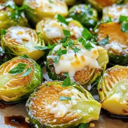- 1 pound Brussels sprouts, trimmed and halved - 4 cloves garlic, minced - 2 tablespoons olive oil - 1/2 teaspoon salt - 1/4 teaspoon black pepper - 1/2 teaspoon red pepper flakes (optional) - 1/3 cup grated Parmesan cheese - 2 tablespoons balsamic vinegar - Fresh parsley, chopped (for garnish) To make Roasted Garlic Parmesan Brussels Sprouts, you need fresh Brussels sprouts. They should be trimmed and cut in half. Garlic gives great flavor, so use four cloves. Olive oil helps everything roast nicely. Salt and black pepper add seasoning, while red pepper flakes give a nice kick if you like heat. Parmesan cheese adds a rich, savory taste. Balsamic vinegar adds a sweet tang, and parsley makes the dish colorful and fresh. - Baking sheet - Parchment paper - Large mixing bowl - Knife - Cutting board For this recipe, you need a few kitchen tools. A baking sheet is key for roasting the sprouts. Lining it with parchment paper makes cleanup easy. A large mixing bowl helps you mix the ingredients well. A good knife and cutting board are essential for trimming and chopping. Having these tools ready will make cooking fun and simple. 1. Start with fresh Brussels sprouts. Trim off the stem ends and discard any yellow leaves. 2. Cut each sprout in half. This helps them cook evenly and absorb flavors. 3. In a bowl, combine the halved sprouts with minced garlic, olive oil, salt, black pepper, and red pepper flakes. Toss everything to coat the sprouts well. 1. Preheat your oven to 400°F (200°C). This temperature helps achieve a nice crisp. 2. Line a baking sheet with parchment paper. This makes cleanup a breeze. 3. Spread the coated Brussels sprouts in a single layer on the baking sheet. 4. Roast for about 20-25 minutes. Stir them halfway through to ensure even cooking. Look for a golden brown color and crispy edges. 1. When the Brussels sprouts are done, sprinkle grated Parmesan cheese over them. The heat will melt the cheese slightly. 2. Return the baking sheet to the oven for 3-5 minutes. Just until the cheese melts but does not turn too brown. 3. Drizzle balsamic vinegar over the hot sprouts. Toss gently to mix the flavors. 4. Finally, garnish with fresh parsley. This adds a pop of color and freshness to your dish. To get your Brussels sprouts crispy, spread them out on the baking sheet. If they crowd together, they will steam instead of roast. Stir them halfway through cooking. This helps them brown evenly. To avoid sogginess, ensure they are dry after washing. Excess water leads to steam, which makes them soft. Use a clean towel to pat them dry before mixing with olive oil. You can add spices to boost the flavor. Try garlic powder or onion powder for more depth. Lemon zest adds a fresh twist. Fresh herbs, like thyme or rosemary, also work well. Using fresh ingredients is key. Fresh Brussels sprouts taste better than frozen ones. Fresh garlic gives a stronger flavor than jarred. Always choose high-quality Parmesan for the best results. {{image_2}} To make a dairy-free version, you can swap out Parmesan cheese. Nutritional yeast works well. It adds a cheesy flavor without dairy. You can also try vegan Parmesan. It melts nicely and tastes great. To make it vegan, skip the cheese entirely. Use more garlic and herbs for extra flavor. Brussels sprouts shine, but other veggies can join the party. Cauliflower, broccoli, or carrots roast well too. Just cut them to similar sizes as Brussels sprouts. Adjust cooking time as needed. For softer veggies like zucchini, roast for less time. Aim for 15-20 minutes instead. Enjoy the fun mix of flavors! To keep your roasted garlic Parmesan Brussels sprouts fresh, store them in an airtight container. This container helps keep moisture out and flavors in. Place the sprouts in the fridge within two hours of cooking. They will stay good for about 3 to 4 days. If you want to keep them longer, consider freezing them. Freezing works well, but the texture may change. When it’s time to enjoy your leftovers, reheating is key. The best methods are using an oven or a skillet. For the oven, preheat it to 350°F (175°C). Spread the Brussels sprouts on a baking sheet and heat for about 10-15 minutes. This method keeps them crispy. If you use a skillet, add a little olive oil and heat on medium. Stir them often until warm. Avoid microwaving, as this can make them soggy. To maintain crispiness, always reheat at a lower temperature and check often. Can I make Roasted Garlic Parmesan Brussels Sprouts ahead of time? Yes, you can prepare them ahead of time. You can trim and halve the Brussels sprouts. Then, mix them with garlic, olive oil, and spices. Store them in the fridge until you’re ready to roast. When it’s time to cook, just follow the roasting steps. The sprouts will taste fresh and delicious. Can I use frozen Brussels sprouts for this recipe? Yes, frozen Brussels sprouts can work. However, fresh ones give the best texture. If using frozen, thaw them first. Pat them dry to remove excess moisture. This will help them roast better. Adjust the cooking time if needed, as frozen sprouts may take longer to crisp up. Caloric content and health benefits Roasted Garlic Parmesan Brussels Sprouts are tasty and good for you. One serving has about 150 calories. They are low in calories but high in fiber. Brussels sprouts are packed with vitamins C and K. The Parmesan cheese adds flavor and protein, making this dish a great side. Possible allergens in the recipe This recipe contains dairy from the Parmesan cheese. If you have a dairy allergy, you can use a dairy-free cheese instead. The dish also contains olive oil, which is safe for most diets. Always check your ingredients to avoid any allergens. The blog post shared recipes and tips for making Roasted Garlic Parmesan Brussels Sprouts. It covered key ingredients, tools, and step-by-step roasting instructions. I also shared storage advice and common questions you might have. Remember, using fresh ingredients makes a big difference. Feel free to experiment with flavors or different vegetables. Enjoy creating this dish with your own twist and savor every bite!