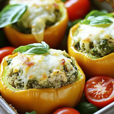 Pesto Chicken Stuffed Peppers Tasty Dinner Idea