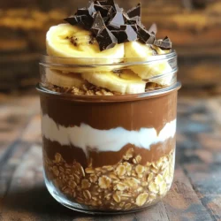 - 1 cup rolled oats - 1 ½ cups almond milk (or milk of choice) - 1 tablespoon cocoa powder - 2 tablespoons chia seeds - 2 tablespoons maple syrup (or honey) - 1 teaspoon instant coffee granules - ½ teaspoon vanilla extract - ½ cup Greek yogurt (for extra protein) - Dark chocolate shavings (for topping) - Sliced banana (for topping) The ingredients for mocha overnight oats are simple but powerful. Each one plays a vital role. - Rolled oats provide a hearty base. They fill you up and give you energy. - Almond milk adds creaminess. You can use any milk you like, though. - Cocoa powder gives you that rich chocolate flavor. It makes breakfast feel special. - Chia seeds are tiny but mighty. They help thicken the oats and add fiber. - Maple syrup or honey adds sweetness. Adjust to make it just right for you. - Instant coffee granules provide that mocha kick. Just a little gives a big boost. - Vanilla extract enhances all the flavors. It brings warmth to every bite. - Greek yogurt amps up the protein. This makes your breakfast more filling. - Dark chocolate shavings and sliced bananas make the dish beautiful. They add flavor and fun. - Calories: About 350 per serving. - Protein content: Roughly 15 grams, thanks to the Greek yogurt and oats. - Carbohydrates and sugars: Around 50 grams, with natural sugars from the syrup and fruit. - Fiber: High in fiber, thanks to oats and chia seeds. Protein is key in the morning. It fuels your body and brain. When you eat protein, you feel full longer. This can help you avoid snacking before lunch. Compared to typical breakfasts like sugary cereals, high-protein meals keep you steady. They help you focus and stay energized. Mocha overnight oats are a tasty way to start your day right. - Mixing the base ingredients Start by taking a medium bowl. Add 1 cup of rolled oats, 1 ½ cups of almond milk, 1 tablespoon of cocoa powder, and 2 tablespoons of chia seeds. Pour in 2 tablespoons of maple syrup and 1 teaspoon of instant coffee granules. Add ½ teaspoon of vanilla extract. Stir these well until everything mixes and blends nicely. - Incorporating Greek yogurt Now, it’s time to fold in ½ cup of Greek yogurt. This step adds creaminess and a protein boost. Make sure the yogurt spreads evenly in the mixture. - Dividing into containers Next, divide the oat mixture evenly into two airtight jars or containers. This makes it easy to grab one for breakfast later. - Recommended refrigeration time Seal the containers well and place them in the fridge. Let them chill overnight. If you can’t wait, allow at least 4 hours for them to soak. - How to check consistency in the morning In the morning, take out a jar and give the oats a good stir. If they seem thick, add a splash of almond milk. This helps you achieve the creaminess you like. - Ideal serving suggestions Top your oats with dark chocolate shavings and sliced banana. This adds flavor and makes your breakfast look great. - Layering in clear glasses To make your oats look even better, layer them in a clear glass. This way, you can see the rich colors from the cocoa and toppings. - Garnishing options for aesthetic appeal Use more dark chocolate shavings or banana slices on top for a lovely look. You can also sprinkle some chia seeds for a fun touch. - How to enhance flavor with toppings Feel free to add a drizzle of honey or a sprinkle of cinnamon. This can enhance the flavor and make your mocha overnight oats even tastier. - How to choose the best oats: I love using rolled oats for overnight oats. They soak well and keep a nice texture. Avoid instant oats, as they can get mushy. - Adjusting sweetness levels: You can tweak the sweetness by adding more or less maple syrup. Try honey for a different flavor. Taste before sealing your jars! - Variations with different milk types: I recommend almond milk for a nutty taste. You can use any milk, like oat or soy. Each type adds its own unique flavor. - Best containers for storage: Use airtight jars or containers to keep your oats fresh. Glass jars are great for seeing layers. - How long to store in the fridge: Store your mocha overnight oats for up to five days. They stay tasty and safe to eat. - Freezing options and tips: You can freeze these oats for up to three months. Just thaw them in the fridge overnight before eating. - Adding spices or extracts: Try adding a pinch of cinnamon or nutmeg for warmth. A splash of almond extract can boost flavor too. - Using flavored Greek yogurt: Flavored Greek yogurt adds creaminess and taste. My favorite is vanilla, but chocolate works too! - Substituting with alternative sweeteners: You can swap maple syrup for agave or stevia. These options can make the dish lower in sugar. {{image_2}} You can easily change this recipe to fit your needs. For a vegan version, swap Greek yogurt for plant-based yogurt. This keeps the creamy texture while making it dairy-free. If you need gluten-free options, use certified gluten-free oats. They work just as well. For a low-sugar variation, cut down on the maple syrup. You can also use a sugar substitute like stevia to keep it sweet. Want to mix it up? Add some fruits like berries or apples for a fresh taste. Nuts or seeds can give your oats a nice crunch, too. You can also swap out cocoa powder for other flavors. Try adding matcha or vanilla for a different twist. This way, you can keep things exciting every morning. When you serve your mocha overnight oats, try using different kinds of nut butter. Almond or peanut butter will add great flavor. Pair it with a smoothie or other breakfast items for a full meal. You can even create a parfait by layering the oats with fruits. This makes for a beautiful and tasty breakfast that is sure to impress. Store your mocha overnight oats in the fridge. The best temperature is around 34-40°F (1-4°C). Use airtight containers to keep them fresh and prevent odors. Regular jars work well but aren't always airtight. To increase shelf life, consume within 4-5 days. You can also freeze your oats for up to 3 months. Just thaw overnight in the fridge before eating. You can enjoy your mocha oats cold, but if you prefer them warm, here’s how. Place the oats in a microwave-safe bowl. Heat in short intervals, about 30 seconds at a time. Stir in between to ensure even warmth. If they seem dry, add a splash of almond milk for moisture. This helps keep their creamy texture. If you have extra rolled oats, try making oatmeal cookies or pancakes. You can also blend them into smoothies for added thickness. Use leftover Greek yogurt in dressings or dips. Mix it with herbs for a tasty spread. These options make great snacks or meals, cutting down on waste and adding variety. You can store mocha overnight oats in the fridge for up to 5 days. This makes it a great option for meal prep. Just make sure to keep them in an airtight container. After 5 days, the oats may lose flavor and texture. Yes, you can use steel-cut oats, but the texture will change. Steel-cut oats are chewier and take longer to soften. If you choose them, soak the oats overnight or cook them for a bit before mixing. This will help them absorb the liquid better. Absolutely! This recipe is perfect for meal prep. Just make a batch at the start of the week. Divide the mixture into jars, seal, and refrigerate. Grab a jar each morning for a quick, nutritious breakfast. Yes, you can easily make this recipe dairy-free. Use almond milk or any plant-based milk instead of dairy. For the Greek yogurt, try coconut or almond yogurt for a creamy texture. This keeps it tasty and plant-based. You can adjust the sweetness by changing the maple syrup or honey. For less sweetness, reduce the amount used. If you want it sweeter, add more syrup or honey. You can also use sweeteners like stevia or agave for different flavors. This blog post covers everything you need to know about mocha overnight oats. We explored key ingredients, nutritional benefits, and step-by-step instructions that make this breakfast simple and delicious. Remember, a high-protein breakfast keeps you full and energized. You can customize your oats with various toppings and flavors. Enjoy the ease of meal prep and make tasty variations to fit your diet. Embrace this nutritious choice, and feel great about starting your day right!