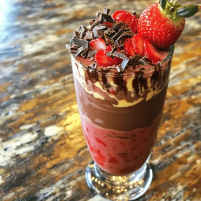 Chocolate Covered Strawberry Smoothie Refreshing Drink