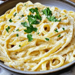 To make Creamy Cauliflower Alfredo Fettuccine, you need: - 1 medium head of cauliflower, cut into florets - 2 cups vegetable broth - 2 tablespoons olive oil - 3 cloves garlic, minced - 1 cup heavy cream or coconut cream (for a dairy-free option) - 1/2 teaspoon nutmeg - 1/2 teaspoon salt - 1/4 teaspoon black pepper - 1 cup grated Parmesan cheese (or nutritional yeast for a vegan option) - 12 oz fettuccine pasta - Fresh parsley, chopped (for garnish) These ingredients come together to create a rich and creamy dish. The cauliflower serves as the base for the sauce, giving it a smooth texture. You can easily adapt this recipe. For a vegan version, use coconut cream instead of heavy cream. Replace Parmesan cheese with nutritional yeast for a cheesy flavor without dairy. For gluten-free pasta, swap the fettuccine with gluten-free noodles. This way, everyone can enjoy the dish, no matter their dietary needs. To make this recipe, you will need: - A large pot for boiling the cauliflower - A skillet for sautéing garlic - A blender for making the sauce - A colander for draining the pasta - A large bowl for mixing everything Having these tools on hand makes the cooking process smooth and easy. With these ingredients and equipment, you are all set to create a delicious meal! First, you need to cook the cauliflower. Take 1 medium head of cauliflower and cut it into florets. In a large pot, bring 2 cups of vegetable broth to a boil. Once boiling, add the cauliflower florets. Cook them for about 10 to 12 minutes, or until they are tender. After that, drain the cauliflower and set it aside. Next, let's make the creamy sauce. In a skillet, heat 2 tablespoons of olive oil over medium heat. Add 3 cloves of minced garlic and sauté for about 2 to 3 minutes. You want the garlic to smell good but not brown. Now, take a blender and add the cooked cauliflower, sautéed garlic, 1 cup of heavy cream (or coconut cream for a dairy-free option), 1/2 teaspoon of nutmeg, 1/2 teaspoon of salt, and 1/4 teaspoon of black pepper. Blend everything until it is smooth and creamy. Taste the sauce and adjust the seasoning if needed. While making the sauce, cook your fettuccine. Use 12 ounces of fettuccine pasta and follow the package instructions until it is al dente. Drain the pasta and return it to the pot. Now, pour the creamy cauliflower sauce over the fettuccine. Add 1 cup of grated Parmesan cheese (or nutritional yeast for a vegan option). Toss everything together until the pasta is well-coated in the sauce. - Garnishing and Serving Suggestions Serve your dish right away. For a nice touch, garnish with fresh chopped parsley. You can also sprinkle some extra Parmesan on top and a dash of black pepper for added flavor and visual appeal. This dish looks great in a large shallow bowl, with the fettuccine twirled in the center. Enjoy your creamy cauliflower Alfredo fettuccine! To make the sauce super creamy, use fresh cauliflower. Steam it well. The softer the cauliflower, the smoother the sauce. Blend it with heavy cream or coconut cream until silky. Nutmeg adds warmth. Mix in salt and pepper to enhance the flavor. Always taste and adjust the seasoning. For extra creaminess, add more cheese or cream. Don't rush the cooking. If the cauliflower is not soft enough, it won't blend well. Avoid overcooking the garlic, as it can taste bitter. Make sure to drain the pasta well before mixing. If the pasta is too wet, the sauce won't stick. Lastly, don’t skip the garnishing; fresh parsley makes everything look better. Start by boiling the vegetable broth first. This method keeps the cauliflower fresh and helps it cook evenly. Use a high-speed blender for the sauce. It ensures a smooth texture. For the pasta, cook until just al dente. This keeps it firm and allows it to absorb the sauce. Mix everything in the pot to coat every strand of pasta. {{image_2}} You can add protein to your creamy cauliflower Alfredo fettuccine. Chicken, shrimp, or tofu work well. For chicken, grill or sauté bite-sized pieces until cooked. For shrimp, cook them in a skillet until they turn pink. For tofu, cube it and sauté until golden. Mix your protein with the pasta before adding the sauce. This makes your meal more filling and adds great flavor. Adding herbs and spices can elevate your dish. Try fresh basil or thyme for a herbal twist. A touch of red pepper flakes can add heat. You might also enjoy a hint of lemon zest for freshness. Adjust the spices to fit your taste. This way, you can make the dish unique each time you cook. Seasonal vegetables are a great way to boost nutrition and flavor. In spring, consider adding asparagus or peas. Summer offers zucchini or bell peppers, which add color and crunch. In fall, try mushrooms or roasted butternut squash for a cozy vibe. Winter brings kale or spinach, which blend well with the sauce. Adding these veggies can make your meal more vibrant and healthy. After you enjoy your creamy cauliflower Alfredo fettuccine, store any leftovers in an airtight container. Make sure the dish is cool before sealing the lid. This helps keep it fresh longer. Place it in the fridge. It will last for 3 to 4 days. If you want to keep it longer, consider freezing. When you're ready to enjoy leftovers, reheating them right is key. Place the fettuccine in a skillet over medium heat. Add a splash of vegetable broth or cream to help revive the sauce. Stir often until it heats through. You can also use a microwave. Heat in short bursts, stirring in between. This prevents hot spots and keeps the sauce creamy. If you decide to freeze your cauliflower Alfredo sauce, it's easy! First, let it cool completely. Then, pour the sauce into a freezer-safe container. Leave some space at the top, as it will expand. This sauce can last up to 2 months in the freezer. When you're ready to use it, thaw it overnight in the fridge. Reheat it gently, adding a bit of liquid to restore its creaminess. Yes, you can easily make this dish vegan. Just swap heavy cream for coconut cream. Use nutritional yeast instead of Parmesan cheese for a cheesy flavor. This way, you keep all the creamy goodness while staying plant-based. If you want a lighter option, use coconut cream. Silken tofu blended with a bit of almond milk can also work. You can even try cashew cream for a rich taste. Each option keeps the sauce smooth and delicious. Creamy Cauliflower Alfredo Fettuccine stays fresh for about three to four days in the fridge. Make sure to store it in an airtight container. If you want to enjoy it later, just reheat it gently on the stove or in the microwave. - Is fettuccine a good pasta choice for this sauce? Yes, fettuccine is a fantastic choice! Its flat shape holds onto the creamy sauce well. You can also use other pasta types, like penne or farfalle, if you prefer. Just make sure to cook it al dente for the best texture. This blog post shows how to make creamy cauliflower Alfredo fettuccine. I shared key ingredients, cooking steps, and tips for the best results. You can adjust the recipe with proteins or veggies for new flavors. Store leftovers properly to keep them fresh. Remember, you can easily make this dish vegan and gluten-free. Enjoy your cooking journey, and don’t hesitate to experiment for more fun!