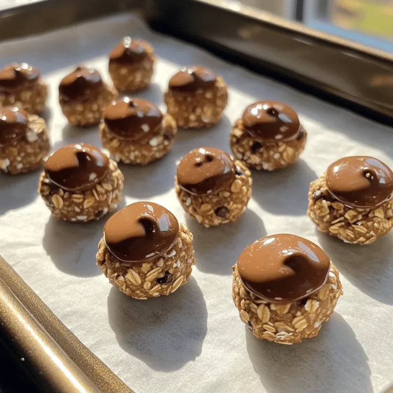 To make these tasty energy bites, gather these key ingredients: - 1 cup rolled oats - 1/2 cup natural peanut butter - 1/4 cup honey or maple syrup - 1/4 cup chocolate chips (dark or milk) - 1/4 cup ground flaxseed - 1/2 teaspoon vanilla extract - Pinch of sea salt These items work together to create a chewy, sweet snack that packs a punch. The rolled oats give a solid base. Peanut butter adds creaminess and flavor. Honey or maple syrup sweetens the mix, while chocolate chips offer a delightful treat. You can change things up with these optional ingredients: - Chopped nuts (like almonds or walnuts) - Dried fruit (like cranberries or raisins) - Protein powder for an extra boost - Coconut flakes for added texture These options let you tailor the bites to your taste. Get creative! Mix and match to find your favorite combo. If you lack an ingredient, here are some smart swaps: - Use almond butter instead of peanut butter. - Swap honey for agave syrup if you want. - Use quick oats if you have them on hand. These swaps keep the recipe easy and flexible. You can still enjoy the flavor and texture you love even when you don’t have everything. Start by gathering your ingredients. You will need rolled oats, ground flaxseed, and a pinch of sea salt. In a large mixing bowl, combine these three dry ingredients. Mix them well to ensure they are evenly spread. This step is key for good flavor in each bite. Next, take a separate bowl. Here, mix the natural peanut butter, honey or maple syrup, and vanilla extract. Stir until the mixture is smooth. You want it to blend well for even sweetness. Once both mixtures are ready, pour the wet mixture into the dry mix. Stir it together until everything combines fully. Make sure you don’t see any dry bits left. Then, gently fold in the chocolate chips. This will add a rich, sweet touch to your bites. Ensure they are spread throughout the mixture for the best taste. Now, it's time to shape the mixture into bites. Use your hands to grab small amounts of the mixture. Aim for about one inch in diameter for each ball. Roll them between your palms to form tight balls. Place each ball on a parchment-lined baking sheet. This will keep them from sticking. Make sure they have some space in between. After forming all the bites, it’s time for chilling. Place the baking sheet in the refrigerator. Let the bites chill for at least 30 minutes. This helps them firm up nicely. Once they are cold and set, store the energy bites in an airtight container. Keep them in the fridge, where they will stay fresh for up to a week. Enjoy these tasty snacks anytime you need a quick boost! Start by mixing the dry ingredients first. In a large bowl, combine rolled oats, ground flaxseed, and sea salt. Stir them well. This helps distribute the flavors evenly. For the wet mixture, blend natural peanut butter, honey, and vanilla in a separate bowl. Make sure it is smooth. Pour the wet mix into the dry mix. Stir until all ingredients combine. If the mix feels too dry, add a tiny bit of water. The right texture for these energy bites is crucial. You want them to hold together but not be too sticky. Use your hands to mix and form the bites. If they crumble, add a bit more peanut butter. If they are too sticky, sprinkle in some oats. After mixing, refrigerate the bites for at least 30 minutes. This helps them firm up and makes them easier to eat. You can serve these bites in many fun ways. Place them on a colorful plate for a pop of color. You can also add a drizzle of melted chocolate on top for a treat. Try using cupcake liners for a cute presentation. Pair them with fresh fruit or yogurt for a tasty snack. These bites are also great for a quick breakfast on the go. {{image_2}} If you want a nut-free option, try using sunflower seed butter. It gives a similar taste and texture. You can also use pumpkin seed butter. Both choices keep the bites creamy and rich. Just swap the peanut butter with these seeds. This way, kids and adults with nut allergies can enjoy them too. To spice up your energy bites, add different flavors. You can mix in shredded coconut for a tropical twist. Dried fruit like cranberries or apricots adds sweetness and chewiness. You can also try adding spices like cinnamon or cocoa powder. Each flavor change gives a new taste, so feel free to experiment. For a low-sugar version, reduce the honey or maple syrup. You can use ripe bananas or applesauce for natural sweetness. This change keeps the bites tasty but lowers the sugar content. If you need gluten-free bites, ensure you use certified gluten-free oats. This way, everyone can enjoy these tasty snacks without worry. To keep your Peanut Butter Cup Energy Bites fresh, store them in an airtight container. Place the container in the fridge. This way, they stay cool and tasty. Make sure to eat them within a week for the best flavor. If you want to save some bites for later, freezing is a great option. Form the bites as usual, but do not chill them first. Instead, place them on a baking sheet and freeze for about two hours. Once firm, transfer them to a freezer bag. They can last up to three months in the freezer. Just thaw them in the fridge when you’re ready to enjoy! Peanut Butter Cup Energy Bites taste best when fresh. If stored properly, they last up to a week in the fridge. To check for freshness, look for any change in color or smell. If they seem off, it’s best to toss them. Enjoy your snacks while they are still delicious! If you need a substitute for peanut butter, try almond butter or sunflower seed butter. These options keep the same creamy texture and taste great. You can also use cashew butter for a milder flavor. All these choices work well in the energy bites. Each Peanut Butter Cup Energy Bite has about 100 calories. This number may vary based on the ingredients used. If you measure carefully, you can keep track of the calories. These bites offer a nice balance of protein and healthy fats. Yes, you can easily make these energy bites vegan. Use maple syrup instead of honey. Choose dark chocolate chips that are dairy-free to keep it vegan. The rest of the ingredients are already plant-based, so you’re all set! Homemade energy bites can last up to one week in the fridge. Store them in an airtight container to keep them fresh. If you want to keep them longer, you can freeze them. Just remember to thaw them before you enjoy! In this post, we explored making Peanut Butter Cup Energy Bites. You learned about key ingredients and fun ways to customize them. I shared step-by-step instructions and tips for mixing and serving. We also covered different variations and storage tips for freshness. Now you can enjoy these tasty bites anytime. They are easy to make and great for snacks. Get creative with flavors, and have fun!