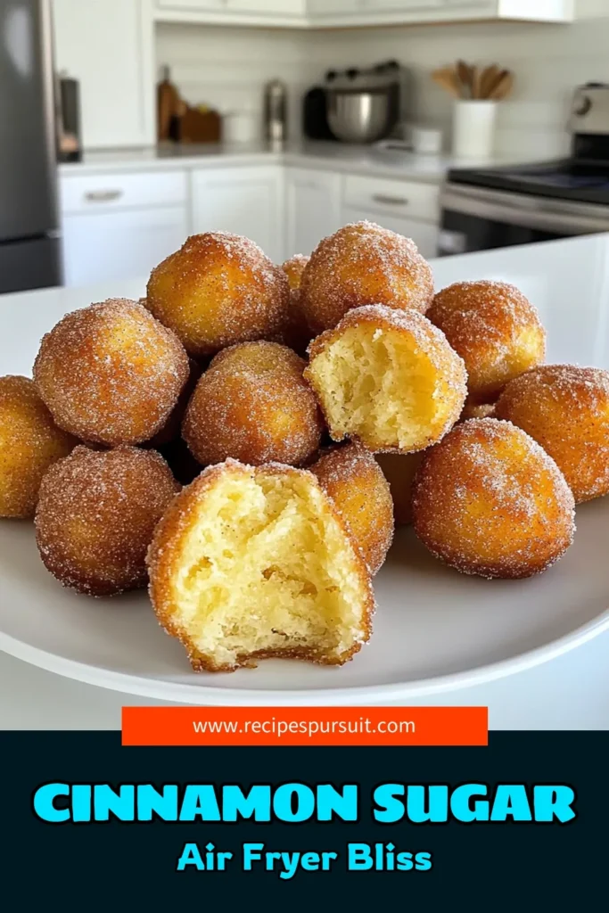 Indulge in the sweet and crispy goodness of Air Fryer Churro Donut Holes! These delightful treats are easy to make and perfect for satisfying your dessert cravings. With just a handful of simple ingredients, you can whip up 24 delicious donut holes in no time. Perfectly coated in cinnamon sugar, they’re a must-try! Click through for the full recipe and enjoy a tasty treat today! #AirFryerRecipes #ChurroDonutHoles #DessertIdeas #EasyRecipes