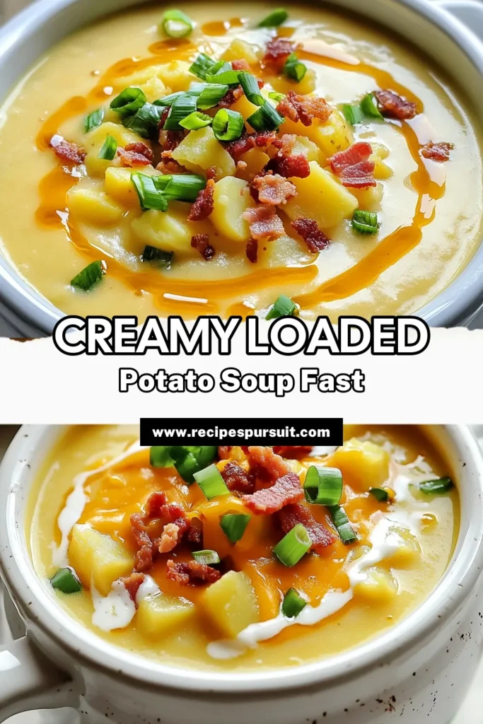 Warm up with this delicious Instant Pot Loaded Baked Potato Soup! This comforting recipe features creamy potatoes, hearty vegetable broth, and loads of cheese. Perfect for chilly evenings, it's easy to make and full of flavor. Add turkey bacon for extra crunch or go vegetarian with tempeh bacon. Click to explore the full recipe and enjoy a cozy bowl of goodness tonight! #InstantPotRecipes #SoupSeason #ComfortFood #HealthyEating