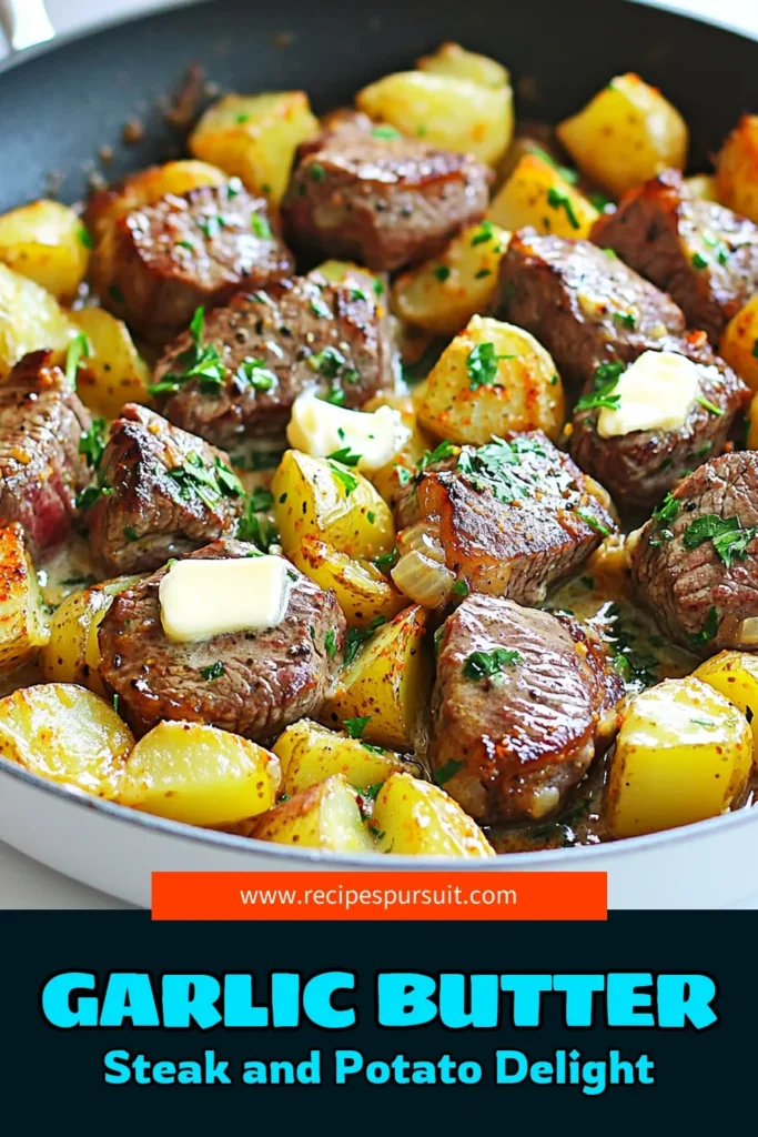 Indulge in the delicious flavors of Garlic Butter Steak Potatoes Skillet with this easy recipe! Perfect for a quick weeknight dinner, this dish combines tender steak, crispy potatoes, and fragrant garlic all in one skillet. Discover the simple steps to create a mouthwatering meal in just 30 minutes. Don’t miss out on this savory delight—click through for the full recipe and impress your family tonight! #GarlicButterSteak #EasyRecipes #SkilletMeals #DinnerIn30Minutes