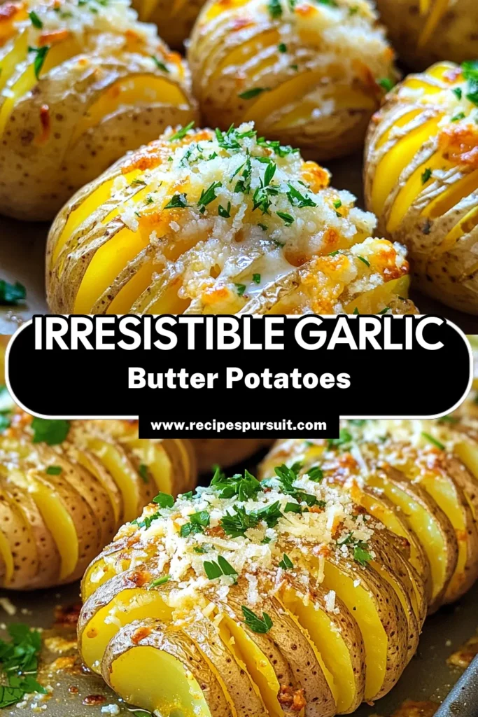 Savor the deliciousness of Garlic Butter Parmesan Accordion Potatoes with this easy recipe! Perfectly crispy on the outside and tender on the inside, these mouthwatering potatoes are infused with garlic, butter, and salty Parmesan for an irresistible side dish. Bake them to perfection and elevate your dinner tonight! Click through for the full recipe and prep your taste buds! #GarlicButterPotatoes #AccordionPotatoes #ComfortFood #EasyRecipes