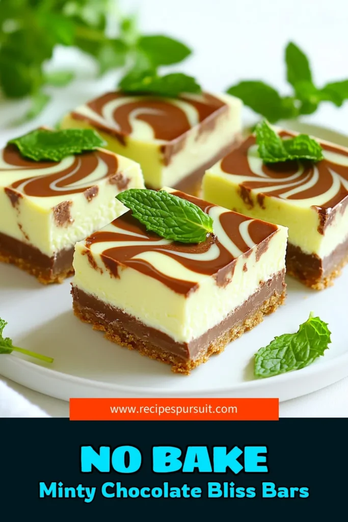 Indulge in the delightful flavors of No Bake Chocolate Mint Cheesecake Bars! This easy recipe combines a creamy mint cheesecake filling with a rich chocolate drizzle, all placed on a buttery graham cracker crust. Perfect for dessert lovers and mint enthusiasts alike, these bars are a crowd-pleaser for any occasion. Click through to explore the full recipe and impress your friends and family! #NoBakeDesserts #ChocolateMint #CheesecakeBars #EasyRecipes