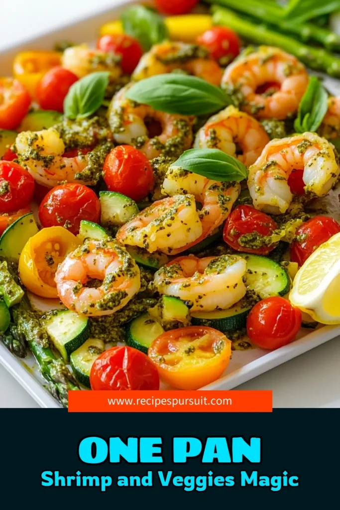 Delight your taste buds with this quick and easy Sheet-Pan Pesto Shrimp & Vegetables recipe! This vibrant dish features succulent shrimp and colorful veggies tossed in delicious pesto, all baked to perfection in just 25 minutes. Perfect for busy weeknights, it's a simple yet satisfying meal your family will love. Click through to explore the full recipe and bring this tasty dish to your table tonight! #PestoShrimp #EasyDinner #HealthyRecipes #SheetPanMeals
