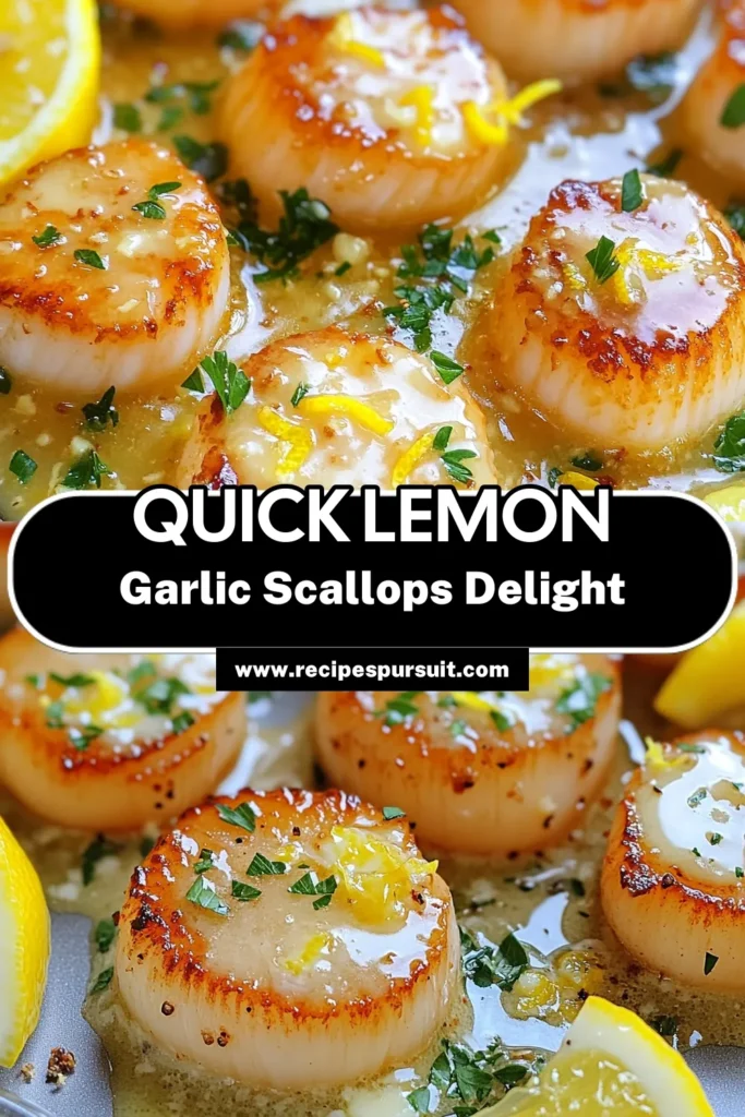 Savor the delightful flavors of Lemon Garlic Butter Scallops with this easy recipe! Perfectly seared scallops are tossed in a rich garlic butter sauce with zesty lemon, creating a dish that impresses. Ideal for a quick weeknight dinner or a special occasion. Click through for the full recipe and elevate your cooking game tonight! #SeafoodLover #EasyRecipes #Scallops #FoodieDelight