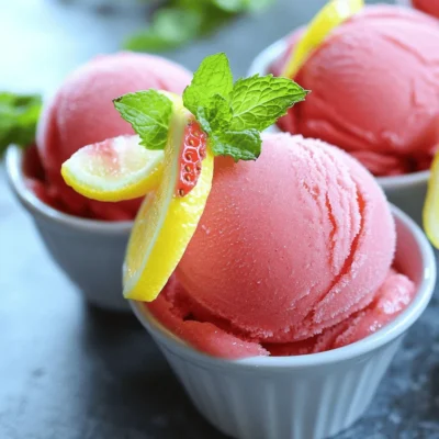Strawberry Lemonade Sorbet Refreshing Summer Treat
