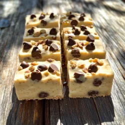 Here’s what you need to make these tasty no-bake chocolate chip cookie dough bars: - 1 cup almond flour - 1/2 cup rolled oats - 1/4 cup maple syrup - 1/4 cup peanut butter (or almond butter) - 1/2 teaspoon vanilla extract - 1/4 teaspoon salt - 1/2 cup mini chocolate chips - 1/4 cup chopped nuts (optional) Each ingredient plays a key role. Almond flour gives a rich base. Rolled oats add texture and heartiness. Maple syrup provides natural sweetness. Peanut butter adds creaminess and flavor. Vanilla extract enhances the overall taste. A pinch of salt balances the sweetness. Mini chocolate chips bring that classic cookie vibe. Chopped nuts can add crunch if you like. You can mix and match these ingredients to suit your taste. Substitute almond flour with another flour if needed. Just remember, it may change the taste and texture a bit. Enjoy experimenting! First, grab a mixing bowl. Combine 1 cup of almond flour and 1/2 cup of rolled oats. Stir well until mixed. This blend gives your bars a nice texture. Next, add your wet ingredients. Pour in 1/4 cup of maple syrup, 1/4 cup of peanut butter, 1/2 teaspoon of vanilla extract, and 1/4 teaspoon of salt. Mix these together until the mixture is smooth. This helps bind the dry ingredients. Now, mix until a sticky dough forms. You want it to hold together well. Then, fold in 1/2 cup of mini chocolate chips and 1/4 cup of chopped nuts if you like. Make sure they are evenly spread throughout the dough. Take an 8x8 inch baking dish and line it with parchment paper. Leave some paper hanging over the sides. This will help you lift the bars out later. Press the dough firmly into the dish using a spatula or your hands. Make sure it is even. Put the dish in the refrigerator for at least 30 minutes. This step is key. It helps the bars set and makes them easier to cut. Once chilled, lift the bars out using the parchment paper overhang. Cut them into squares or rectangles. Store your bars in an airtight container in the refrigerator. They will stay fresh for up to a week. Enjoy your tasty treats! To make your bars extra chewy, I suggest adding more peanut butter. Use 1/3 cup instead of 1/4 cup. This small change gives the bars a richer texture. You can also add an extra tablespoon of maple syrup. This keeps the bars moist and delicious. If you want to switch things up, try almond butter or cashew butter. Both options work great in this recipe. They add a unique flavor while keeping the texture smooth. If you need a nut-free option, go for sunflower seed butter. It gives a nice taste too! Mix your ingredients well to get the right consistency. It should be sticky but not too wet. If your dough feels dry, add a little more maple syrup. After mixing, press the dough firmly into your dish. Refrigerate it for at least 30 minutes. This helps the bars set properly and makes them easier to cut. {{image_2}} You can change the flavor of your bars easily. Try adding different extracts or spices. Here are some ideas: - Use almond extract for a nutty flavor. - Add a pinch of cinnamon for warmth. - Mix in cocoa powder for a chocolate twist. - Try a splash of coffee extract for depth. These small changes can make your bars unique and exciting. Experiment and find your favorite mix! Want to make these bars a bit lighter? You can swap some ingredients for healthier options. Here are a few ideas: - Use a sugar-free maple syrup for fewer calories. - Replace peanut butter with a low-fat nut butter. - Try using a sugar substitute like stevia or monk fruit. - Use unsweetened applesauce to cut down on sugar. These swaps can help you enjoy your treats without the guilt. Toppings add fun and flavor to your bars. Here are some tasty options: - Drizzle melted dark chocolate on top. - Sprinkle sea salt for a sweet-salty combo. - Add crushed nuts or seeds for crunch. - Top with shredded coconut for a tropical twist. These toppings can really enhance your no-bake cookie dough bars. Get creative and have fun! To keep your No-Bake Chocolate Chip Cookie Dough Bars fresh, use an airtight container. This helps prevent moisture from making them soggy. Place the bars in the fridge right after cutting them. If you stack the bars, put parchment paper between layers. This keeps them from sticking together. You can freeze these bars for later. First, cut them into squares. Wrap each square with plastic wrap. Then, place them in a freezer bag or container. They can stay in the freezer for up to three months. When you're ready to eat, take out a square and let it thaw at room temperature for about 30 minutes. You can also microwave it for 10-15 seconds if you want it warm. In the fridge, these bars last for about one week. After a week, they may lose some flavor and texture. If you notice any odd smells or changes in color, it's best to toss them out. Enjoy these sweet treats while they are fresh! Yes, you can use regular flour. However, the texture will change. Almond flour gives a nutty flavor and softer texture. Regular flour may make the bars denser. If you use all-purpose flour, you might need to adjust the liquid. The bars could end up too dry, so keep an eye on the mixture. To make these bars vegan, swap the peanut butter with a vegan option. Use almond butter if you like. For sweeteners, stick to maple syrup or agave syrup. Make sure the chocolate chips are dairy-free. These simple swaps keep the bars tasty and friendly for all diets. If you need a substitute for maple syrup, try agave syrup or honey. Both add sweetness and moisture. You can also use brown rice syrup, but it’s thicker. Adjust the amount slightly based on the sweetness you want. Each option brings a unique flavor, so choose what you prefer! This post covered how to make tasty snack bars using simple ingredients. We mixed dry and wet items, formed the dough, and chilled it. You saw tips for making your bars chewy and healthy. I shared fun variations and storage tips to keep them fresh. With this guide, you can easily create your own delicious bars. Enjoy experimenting in your kitchen!