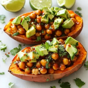 - 4 medium sweet potatoes - 1 can (15 oz) chickpeas, drained and rinsed - 1/2 cup BBQ sauce (store-bought or homemade) - 1/2 teaspoon smoked paprika - 1/2 teaspoon garlic powder - Salt and pepper to taste - 1 cup corn kernels (canned or frozen) - 1/2 red onion, finely chopped - 1 avocado, diced - 1/4 cup fresh cilantro, chopped - Lime wedges for serving When I make BBQ chickpea stuffed sweet potatoes, I gather all my ingredients first. Sweet potatoes are the star of this dish. They bring a natural sweetness and soft texture. Chickpeas add protein and heartiness. I love using canned chickpeas for ease; just drain and rinse them. BBQ sauce is key to flavor. You can use your favorite brand or make your own. I like to add spices like smoked paprika and garlic powder for depth. Don't forget salt and pepper to enhance the taste. Next, I include corn for a bit of crunch. You can use fresh, canned, or frozen corn. Red onion adds sweetness and color. I chop it finely to mix well with the filling. For toppings, I choose ripe avocado and fresh cilantro. They add brightness and creaminess. Lime wedges are perfect for a zesty kick. With this list of ingredients, you can create a dish that is both tasty and simple. {{ingredient_image_1}} - Preheating the oven Start by preheating your oven to 400&deg;F (200&deg;C). This heat helps cook the sweet potatoes evenly. - Pricking and baking sweet potatoes Use a fork to prick each sweet potato several times. This step allows steam to escape. Place them on a baking sheet and bake for 45-50 minutes. They should be soft when you pierce them with a knife. - Cooling and cutting sweet potatoes Once done, take the sweet potatoes out of the oven. Let them cool for a few minutes. Cut them open lengthwise but do not cut all the way through. This keeps the filling secure. - Mixing chickpeas with BBQ sauce and spices In a medium bowl, combine one can of drained chickpeas, 1/2 cup of BBQ sauce, 1/2 teaspoon of smoked paprika, 1/2 teaspoon of garlic powder, and salt and pepper to taste. Mix until all the chickpeas are well coated. - Saut&eacute;ing onions and adding corn In a skillet, add a splash of water and 1/2 finely chopped red onion. Cook over medium heat for 3-5 minutes until the onion is soft. Next, add 1 cup of corn kernels and cook for another 2-3 minutes until heated through. - Combining mixtures Stir the BBQ chickpea mix into the skillet with the corn and onion. Cook for 5 more minutes to blend the flavors. Remove from heat. - Mashing sweet potatoes After cooling, use a fork to gently mash the insides of the sweet potatoes. This creates a nice base for the filling. - Spoon stuffing into sweet potatoes Take the BBQ chickpea mixture and spoon it into each sweet potato. Fill them generously for a hearty meal. - Topping and garnishing options Finish by adding diced avocado and chopped cilantro on top. Serve with lime wedges for a burst of flavor. Enjoy your tasty BBQ chickpea stuffed sweet potatoes! To bake sweet potatoes perfectly, set your oven to 400&deg;F (200&deg;C). This temperature helps them cook evenly and become soft inside. - Bake for about 45-50 minutes. Test for doneness by piercing with a knife. If it goes in easily, they are done. - For even cooking, choose sweet potatoes that are similar in size. This ensures they bake at the same rate. The BBQ sauce can make or break your dish. Choose a sauce you love. It should balance sweet and tangy flavors. - If you want a kick, try a spicy BBQ sauce. - For a rich taste, use a smoky variety. Add some spices to boost flavor. The recipe calls for smoked paprika and garlic powder, but feel free to experiment. - Try adding cumin or chili powder for warmth. - A pinch of cayenne pepper can add nice heat. A great-looking dish makes it more appetizing. Here are some garnishing ideas: - Top with diced avocado and chopped cilantro. This adds color and freshness. - A sprinkle of lime juice brightens the dish. For serving, place the stuffed sweet potatoes on a large platter. - Add extra cilantro sprigs and lime wedges around them. This makes the dish look inviting and festive. - Pair with a simple salad or some grilled veggies for a complete meal. Pro Tips Choose the Right Sweet Potatoes: Select sweet potatoes that are firm and smooth-skinned for the best flavor and texture. Custom BBQ Sauce: Experiment with different flavors of BBQ sauce to customize the dish to your taste&mdash;try spicy, tangy, or even mustard-based sauces! Flavor Boost: Add a pinch of cayenne pepper or chili powder to the chickpea mix for an extra kick of heat. Make Ahead: Prepare the chickpea filling in advance and store it in the fridge. Just reheat before stuffing the sweet potatoes for a quick meal. {{image_2}} You can easily make this dish vegetarian or vegan. Swap out the BBQ sauce for a vegan version. Many brands offer tasty vegan BBQ sauces that do not use animal products. For the chickpeas, you can use black beans or lentils if you prefer. Both options add protein and flavor. Add different vegetables to the filling. Consider bell peppers or zucchini. They can add color and texture, making the dish even more appealing. There are many ways to switch up the flavors. Try different types of BBQ sauce, like sweet, spicy, or smoky. Each sauce will change the taste of the stuffed sweet potatoes. You can also adjust the spices. Instead of smoked paprika, try chili powder or cumin. These spices can give the dish a new twist and make it more exciting. Think about what you want to serve with your stuffed sweet potatoes. A fresh salad pairs well, adding crunch and freshness. You can also serve coleslaw for a creamy side. For gatherings, consider serving mini stuffed sweet potatoes. Cut smaller sweet potatoes in half and stuff them. This way, guests can enjoy them as bite-sized appetizers. To keep your BBQ chickpea stuffed sweet potatoes fresh, store them properly. First, let the stuffed sweet potatoes cool to room temperature. Then, wrap each one in plastic wrap or place them in an airtight container. - Refrigeration instructions: You can store them in the fridge for up to three days. This keeps them safe and tasty. Just reheat before serving. - Freezing guidelines: For longer storage, freeze the stuffed sweet potatoes. Wrap each one tightly in foil or plastic wrap. They can last up to three months in the freezer. When ready to eat, thaw them in the fridge overnight. To enjoy your stuffed sweet potatoes again, reheating is key. - Best ways to reheat stuffed sweet potatoes: The best way is to use the oven. Preheat to 350&deg;F (175&deg;C). Place the sweet potatoes on a baking sheet and heat for about 15-20 minutes. This method keeps them warm and crisp. - Tips for maintaining texture and flavor: If you are in a hurry, use the microwave. Heat on high for 2-3 minutes. To keep the flavor, add a splash of water before microwaving. This helps keep them moist and delicious. The cooking time for sweet potatoes can vary. For medium sweet potatoes, bake them at 400&deg;F for 45-50 minutes. If your sweet potatoes are larger, they may need an extra 10-15 minutes. Always check for doneness by piercing with a knife. If it goes in easily, they are ready. Yes, you can prepare this dish ahead of time. Bake the sweet potatoes and store them in the fridge for up to three days. You can also make the BBQ chickpea filling in advance. Store it in an airtight container in the fridge for up to five days. Just reheat before serving. Absolutely! You can change the filling based on your taste. Try different BBQ sauces for unique flavors. You can add diced bell peppers or mushrooms for extra veggies. If you need it spicy, add jalape&ntilde;os or hot sauce. This dish is flexible to meet your needs. This post guides you through making stuffed sweet potatoes with BBQ chickpeas. You learned about the key ingredients and followed step-by-step instructions for preparation, cooking, and serving. We explored tips for perfecting your dish and shared fun variations to try. Now, you can impress friends and family with this tasty and healthy meal. Enjoy experimenting with flavors and make this dish your own. Happy cooking!