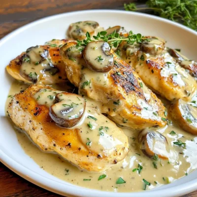 Creamy Mushroom Thyme Chicken Delightful Dinner Dish