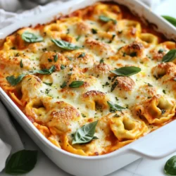 To make your creamy tomato tortellini bake, you will need the following ingredients: - Tortellini and Sauces - 20 oz frozen cheese tortellini - 2 cups marinara sauce - 1 cup heavy cream - Dairy and Seasoning - 1 cup shredded mozzarella cheese - 1/2 cup grated Parmesan cheese - 1 teaspoon Italian seasoning - 1/2 teaspoon garlic powder - Salt and pepper to taste - Garnish Options - Fresh basil leaves for garnish Each ingredient plays a key role. The tortellini adds texture and heartiness. Marinara sauce gives that classic tomato flavor. Heavy cream creates a rich and smooth base. Mozzarella and Parmesan add creaminess and a cheesy crust. Italian seasoning and garlic powder bring depth and warmth. The fresh basil adds a pop of color and freshness at the end. Gather these ingredients before you start cooking. This simple list makes it easy to prepare a dish that everyone will love. {{ingredient_image_1}} Cooking the Tortellini First, bring a large pot of salted water to a boil. Add the frozen cheese tortellini and cook them according to the package instructions. This usually takes about 3-5 minutes. You want them to be al dente, which means they should still have a slight bite. Once cooked, drain the tortellini and set them aside. Mixing the Sauce In a mixing bowl, combine the marinara sauce and heavy cream. Next, add the Italian seasoning, garlic powder, salt, and pepper. Stir this mixture well until it looks creamy and smooth. This sauce will bring rich flavor to the dish. Combining Ingredients Gently fold the cooked tortellini into the creamy tomato sauce. Make sure every piece of tortellini is well coated. This helps to ensure that each bite is delicious. Once mixed, transfer the tortellini and sauce into a greased 9x13 inch baking dish. Spread the mixture evenly. Baking the Dish Now, sprinkle the shredded mozzarella and grated Parmesan cheese over the top. This will give the dish a lovely cheesy crust. Place the baking dish in the preheated oven at 375°F (190°C). Bake for about 25-30 minutes. The cheese should melt and bubble, with golden edges. After baking, let it cool for a few minutes and garnish with fresh basil leaves before serving. Achieving Ideal Tortellini Texture Cook the tortellini until it is al dente. This means it should be firm but not hard. Follow the package instructions carefully. Overcooking makes it mushy. Always taste a piece before draining. Perfecting the Sauce Mix the marinara sauce and heavy cream well. This makes a smooth and creamy blend. Add Italian seasoning and garlic powder for flavor. Taste the sauce and adjust seasoning with salt and pepper. It should taste balanced before mixing it with the tortellini. Cheese Melting Tips Use shredded mozzarella and grated Parmesan for the best melt. Spread them evenly on top of the dish. This helps the cheese melt evenly. Bake until the cheese is bubbly and slightly golden. This creates a nice crust and a rich flavor. Pairing with Sides This dish goes well with garlic bread or a simple salad. The bread soaks up the sauce, and the salad adds freshness. Choose sides that complement the creaminess of the bake. Storage Suggestions Store leftovers in an airtight container. Keep it in the fridge for up to three days. Make sure it cools first to avoid condensation. You can also freeze it for longer storage. Reheating Tips Reheat in the oven for the best texture. Cover with foil to keep it moist. You can also use the microwave but be careful not to dry it out. Add a splash of cream or water if it seems dry. Pro Tips Cooking Tortellini: Make sure to cook the tortellini just until al dente to prevent it from becoming mushy during baking. Customize the Sauce: Feel free to add additional spices or herbs to the creamy tomato sauce to suit your taste, such as crushed red pepper for some heat. Cheese Variations: Experiment with different cheeses like fontina or gouda for a unique flavor twist on the traditional mozzarella and Parmesan. Serving Suggestions: This dish pairs wonderfully with a side salad or garlic bread for a complete meal experience. {{image_2}} Gluten-Free Options You can use gluten-free tortellini to make this dish safe for those with gluten issues. Many stores sell gluten-free pasta options. Check the package to ensure it cooks well in boiling water. Dairy-Free Alternatives If you want a dairy-free meal, try using coconut cream instead of heavy cream. You can also use dairy-free cheese for the mozzarella and Parmesan. Brands like Daiya or Violife offer great choices. Vegetable Enhancements Adding veggies boosts flavor and nutrition. Spinach, mushrooms, or bell peppers work well in this dish. Simply sauté them before mixing with the sauce for extra taste. Adding Protein For a heartier meal, consider adding cooked chicken, sausage, or shrimp. Mix the protein into the sauce before adding the tortellini. It makes the dish filling and satisfying. Spicing It Up Want more heat? Add red pepper flakes or a dash of hot sauce to the sauce mix. It adds a nice kick without overpowering the dish. Alternative Cheeses Switching cheeses can change the flavor profile. Try gouda or fontina for a different taste. These cheeses melt well and add a creamy texture. Refrigeration Tips Store leftovers in an airtight container. Make sure to let the dish cool first. Keep it in the fridge for up to three days. When you reheat, add a splash of cream or water. This helps keep it creamy. Freezing Instructions You can freeze this dish for later. Place it in a freezer-safe container. Make sure to seal it well. It will last up to three months in the freezer. When ready to eat, thaw it in the fridge overnight. Bake it at 375°F until hot. How Long it Lasts The creamy tomato tortellini bake lasts three days in the fridge. If frozen, it lasts three months. Always check for freshness before eating. Signs of Spoilage Look for mold or an off smell. If the cheese looks strange or the sauce has separated, toss it. Eating spoiled food can make you sick. Always be safe! Can I use fresh tortellini? Yes, you can use fresh tortellini instead of frozen. Fresh tortellini cooks faster. Boil it for about 2-3 minutes before mixing it with the sauce. Is it possible to make this ahead of time? Absolutely! You can prepare the dish a day before. Just cover it and store it in the fridge. Bake it when you're ready to serve. How can I make it spicier? To add spice, mix in red pepper flakes or diced jalapeños. You can also use spicy marinara sauce for a kick. Can I add vegetables to this recipe? Yes, adding vegetables is a great idea! Spinach, bell peppers, or mushrooms work well. Sauté them first and then mix them into the sauce. This adds flavor and nutrition. This blog post covered all you need to make a delicious tortellini dish. We discussed key ingredients, step-by-step cooking methods, helpful tips, and different variations. You learned how to achieve the perfect texture and flavor while making adjustments for dietary needs. Remember to store your leftovers properly to enjoy them later. With these insights, you can create a tasty meal any time. Enjoy your cooking adventure!