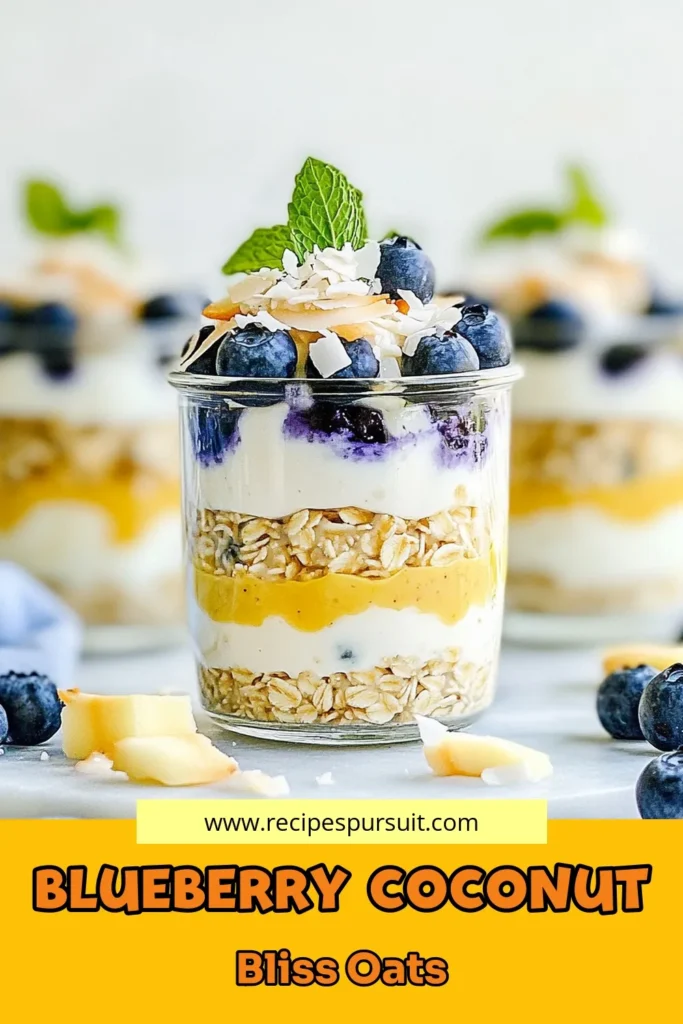 Start your day with delicious blueberry overnight oats! This coconut milk oats recipe combines rolled oats, fresh blueberries, and creamy Greek yogurt for a nutritious, easy breakfast. Perfect for meal prep, these healthy breakfast recipes are naturally dairy-free when using coconut yogurt. Experience the bliss of easy overnight oats with yogurt—simply combine, chill, and enjoy! Save this recipe for a fresh start to your mornings! #BlueberryOvernightOats #HealthyBreakfast #DairyFreeRecipe #EasyBreakfastRecipes