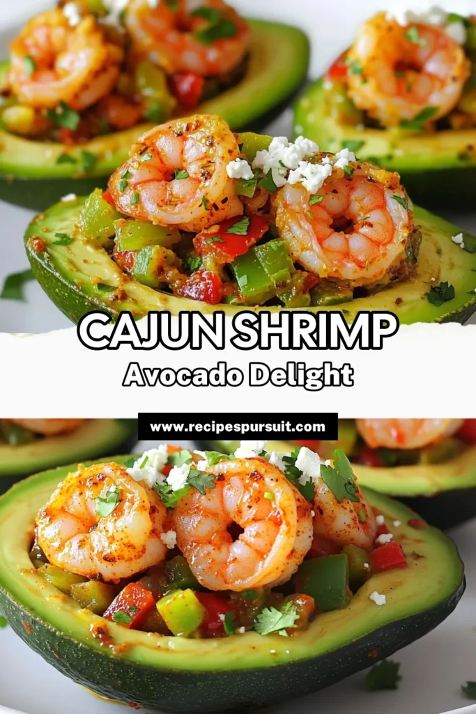 Discover the deliciousness of Cajun Shrimp Stuffed Avocados, the perfect blend of creamy and spicy! This quick recipe combines sautéed shrimp tossed in Cajun spices with fresh veggies, all nestled in ripe avocados. Ideal for appetizers or a light meal, these stuffed avocados are a must-try. Click through for the full recipe and bring a taste of the bayou to your table today! #CajunShrimp #StuffedAvocados #HealthyRecipes #SeafoodLovers