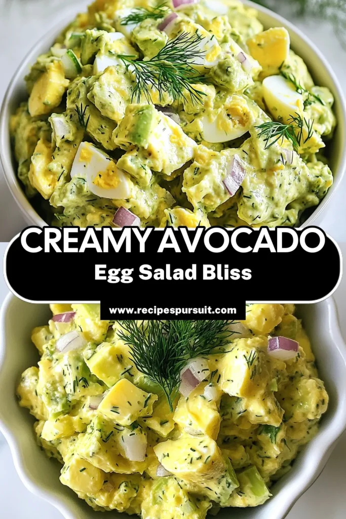 Discover the deliciousness of a creamy avocado egg salad with this easy, healthy egg salad recipe! Combining ripe avocados, Greek yogurt, and hard-boiled eggs, this creamy avocado salad recipe is perfect for a light lunch or snack. Elevate your meals with this simple avocado recipe that&rsquo;s packed with flavor. Save this creamy avocado egg salad for a delightful and nutritious twist on a classic favorite! #AvocadoEggSalad #HealthyRecipes #EggSalad #AvocadoRecipes