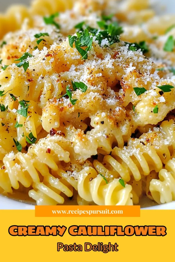 Discover the deliciousness of creamy cauliflower pasta with this easy roasted cauliflower recipe! Perfect for a quick weeknight meal, this vegan creamy pasta combines roasted cauliflower with a rich, flavorful sauce that the whole family will love. Ready in under an hour, it’s one of the best easy pasta dishes you'll ever make. Try this cauliflower pasta sauce and elevate your dinner tonight! Don't forget to save this recipe! #CreamyCauliflowerPasta #VeganPasta #PastaRecipes #HealthyEating