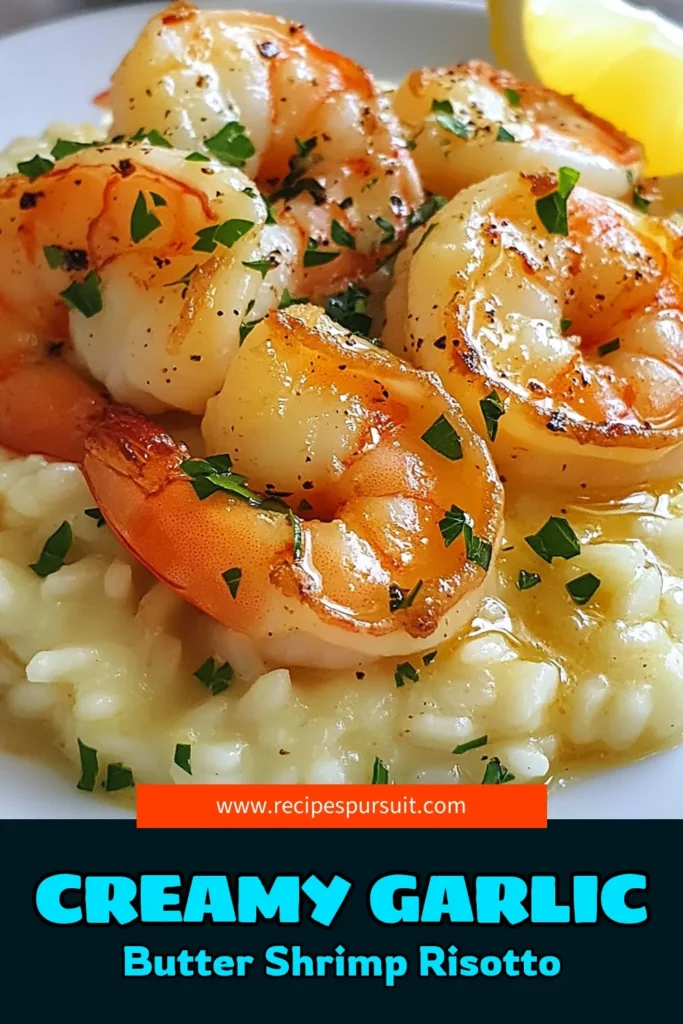 Discover the delightful flavors of Garlic Butter Shrimp Risotto, a creamy Arborio rice dish that's perfect for seafood lovers. This Easy Seafood Risotto recipe combines succulent shrimp and zesty lemon for a mouthwatering meal. Impress your family and friends with this quick Garlic Butter Shrimp Risotto. Try this delicious Shrimp Risotto Recipe today and enjoy every bite! Save this for your cooking inspiration! #SeafoodLovers #ShrimpRisotto #EasyDinnerIdeas #Foodie