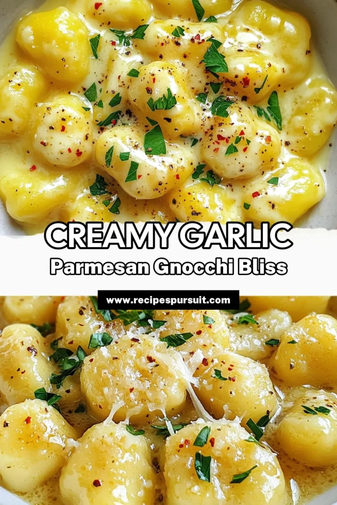 Indulge in this creamy garlic parmesan gnocchi, a delightful potato gnocchi dish that's both rich and comforting. This homemade gnocchi recipe features a luscious garlic parmesan sauce that's easy to whip up in just 20 minutes. Perfect for busy weeknights, this easy creamy gnocchi will become a family favorite! Don’t miss out—save this recipe for a delicious dinner tonight! #GnocchiRecipe #CreamyGnocchi #HomemadeGnocchi #PastaLovers