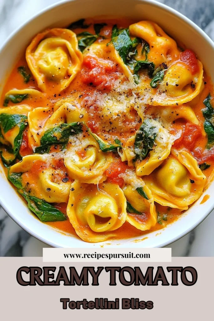 Whip up a delicious Creamy Tomato Tortellini Skillet in just 25 minutes! This easy tortellini recipe combines cheese tortellini with a rich, creamy tomato sauce, making it the perfect skillet dinner for busy nights. Packed with flavors from garlic, fresh spinach, and Parmesan, this dish is one of the best creamy pasta dishes you’ll ever make. Save this recipe for an effortless family meal tonight! #CreamyTomatoTortellini #EasyTortelliniRecipes #SkilletDinnerRecipes #CreamyPastaDishes