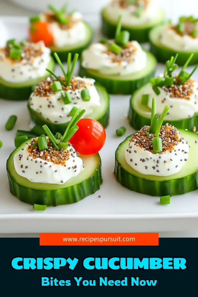 Discover the ultimate appetizer with these Everything Bagel Cucumber Bites! Perfect for parties or a tasty snack, these refreshing bites combine creamy cheese, Greek yogurt, and everything bagel seasoning for a flavor explosion. They're quick to make, and sure to impress your guests! Click through for the full recipe and impress your friends with this delightful treat. #CucumberBites #AppetizerRecipes #HealthySnacks #EverythingBagel
