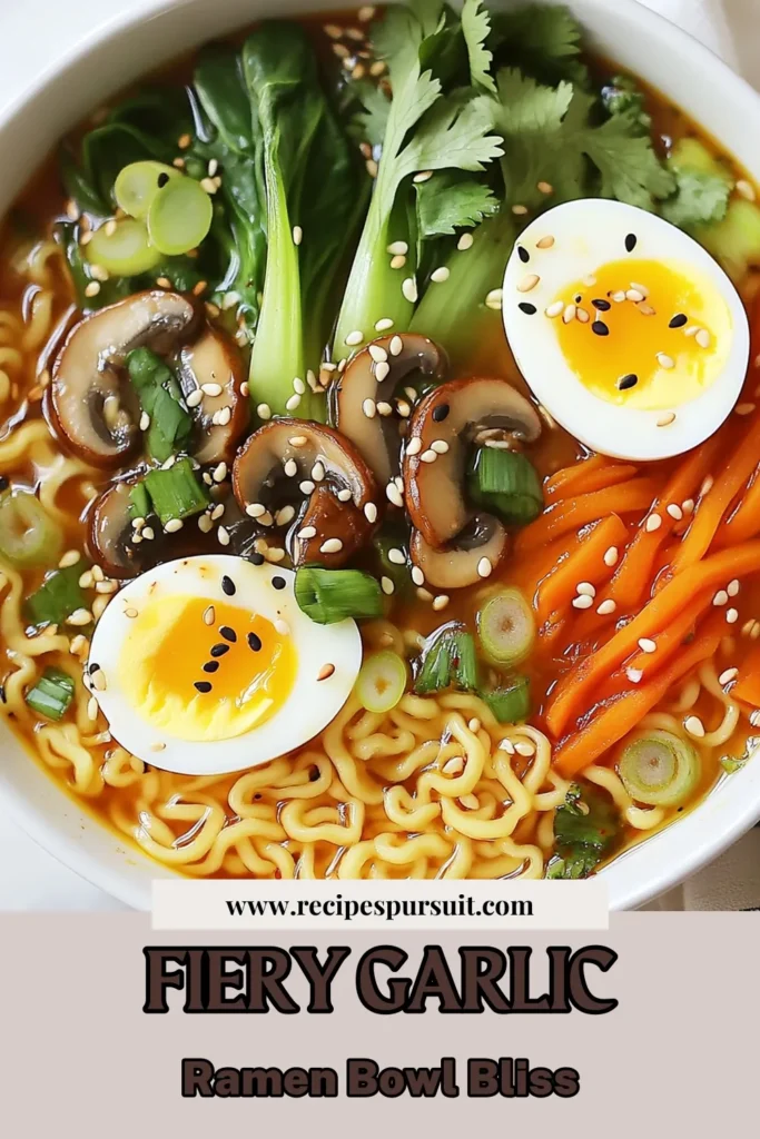 Discover the deliciousness of this spicy garlic ramen recipe! Perfectly crafted with homemade ramen noodles, flavorful vegetable broth ramen bowls, and a kick from chili paste ramen, this easy ramen recipe is a must-try. In just 30 minutes, you'll enjoy a warming dish packed with fresh veggies and rich tastes. Save this recipe for your next cozy night in! #RamenRecipe #SpicyGarlicRamen #VegetableBroth #EasyDinnerIdeas
