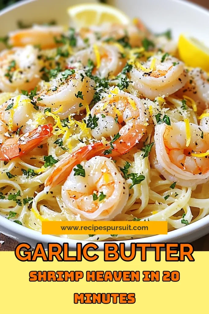 Indulge in this delicious Garlic Butter Shrimp Scampi that's perfect for a quick weeknight meal! This easy shrimp scampi recipe features succulent shrimp and linguine, all tossed in a rich garlic butter sauce. Ready in just 20 minutes, it’s the ultimate quick shrimp dinner recipe. Impress your family with this flavorful easy garlic shrimp pasta tonight! Save this recipe for busy nights! #ShrimpScampi #GarlicButterShrimp #QuickDinner #SeafoodLover