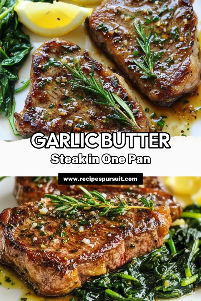 Indulge in this mouthwatering garlic butter steak skillet recipe featuring ribeye steaks. Perfect for an easy steak dinner, this dish will impress with its rich garlic sauce for steak and tender meat. Sear the steaks to perfection and drizzle them with a flavorful garlic butter sauce, creating a meal that's both delicious and simple. Try this easy steak recipe tonight and elevate your dinner game! Save and share if you love steak! #GarlicButterSteak #RibeyeSteakRecipe #SkilletSteakDinner #EasySteakRecipes